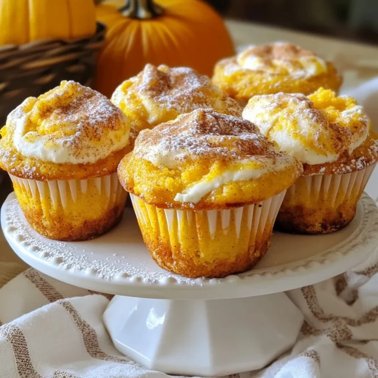 Um die perfekten Kürbis-Frischkäse-Muffins zu machen, brauchst du folgende Hauptzutaten: - 1 Tasse reines Kürbispüree - 1/2 Tasse Frischkäse, weich - 1/2 Tasse Kristallzucker - 1/2 Tasse brauner Zucker, fest verpackt - 2 große Eier - 1/2 Tasse Pflanzenöl - 1 Teelöffel Vanilleextrakt - 1 1/2 Tassen Weizenmehl - 1 Teelöffel Natron - 1 Teelöffel Backpulver - 1 Teelöffel gemahlener Zimt - 1/2 Teelöffel gemahlene Muskatnuss - 1/4 Teelöffel gemahlener Ingwer - 1/4 Teelöffel Salz - 1/2 Tasse gehackte Walnüsse oder Pekannüsse (optional) Jede dieser Zutaten spielt eine wichtige Rolle. Das Kürbispüree gibt den Muffins Feuchtigkeit und Geschmack. Der Frischkäse sorgt für eine cremige Füllung. Die Zucker sorgen für Süße und helfen beim Backen. Wenn du nicht alle Zutaten hast, gibt es einfache Alternativen: - Anstelle von Weizenmehl kannst du auch Mandelmehl oder Hafermehl verwenden. - Für eine vegane Option ersetze die Eier durch Apfelmus oder einen Leinsamen-Ei-Ersatz. - Statt Frischkäse kannst du auch einen veganen Frischkäse verwenden. Diese Alternativen machen die Muffins für viele Diäten anpassbar. Die Nährwerte können variieren, je nach den verwendeten Zutaten. Im Durchschnitt hat ein Muffin etwa: - Kalorien: 200 - Fett: 10 g - Kohlenhydrate: 30 g - Zucker: 15 g - Eiweiß: 3 g Diese Muffins sind eine süße Leckerei, die auch etwas Nährstoffe aus dem Kürbis enthält. {{ingredient_image_2}} Zuerst heizen Sie den Ofen auf 175°C vor. Das sorgt für eine gleichmäßige Backtemperatur. Nehmen Sie ein Muffinblech und legen Sie Papierförmchen hinein. Wenn Sie keine haben, fetten Sie das Blech gut ein. So lösen sich die Muffins später leichter. In einer mittelgroßen Schüssel geben Sie den weichen Frischkäse und den Kristallzucker. Schlagen Sie beides zusammen, bis die Mischung glatt und cremig ist. Dies gibt den Muffins eine leckere Füllung. Stellen Sie die Mischung danach zur Seite. In einer großen Schüssel mischen Sie das Kürbispüree, den braunen Zucker, die Eier, das Pflanzenöl und den Vanilleextrakt. Rühren Sie alles gut um, bis die Zutaten gut vermischt sind. In einer anderen Schüssel sieben Sie das Weizenmehl, Natron, Backpulver, Zimt, Muskatnuss, Ingwer und Salz. Fügen Sie die trockenen Zutaten nun schrittweise zu den feuchten hinzu. Mischen Sie sanft, bis keine Mehlstreifen mehr sichtbar sind. Ein paar Klümpchen sind in Ordnung. Nehmen Sie einen Esslöffel Muffinteig und füllen Sie ihn in jede Muffinform. Geben Sie dann einen Klecks der Frischkäsemischung darauf. Decken Sie dies mit mehr Teig ab, sodass die Förmchen etwa zu 3/4 gefüllt sind. Nutzen Sie einen Zahnstocher oder ein Messer, um die Frischkäsefüllung leicht in den Teig zu wirbeln. So erzielen Sie einen schönen marmorierten Effekt. Jetzt sind die Muffins bereit für den Ofen! Um die perfekte Konsistenz für deine Kürbis-Frischkäse-Muffins zu erreichen, achte darauf, die Zutaten richtig zu mischen. Mische die feuchten Zutaten gut, bis sie glatt sind. Bei den trockenen Zutaten, siebe sie, um Klumpen zu vermeiden. Wenn du die trockenen und feuchten Zutaten kombinierst, rühre nur kurz. Ein paar Klümpchen sind okay, aber übermixen ist ein Fehler. Ein häufiger Fehler ist, die Muffins zu lange zu backen. Überprüfe die Muffins nach 18 Minuten mit einem Zahnstocher. Wenn er sauber herauskommt, sind sie fertig. Wenn du die Muffins zu lange im Ofen lässt, werden sie trocken. Auch die Ofentemperatur ist wichtig. Stelle sicher, dass dein Ofen gut vorgeheizt ist. Ein nicht richtig vorgeheizter Ofen kann die Muffins ungleichmäßig backen. Die ideale Backzeit für diese Muffins liegt bei 18 bis 20 Minuten. Stelle deinen Ofen auf 175°C ein. Diese Temperatur sorgt dafür, dass die Muffins gleichmäßig backen und schön aufgehen. Wenn du die richtige Zeit und Temperatur einhältst, werden deine Muffins wunderbar fluffig und lecker. Pro Tipps Die richtige Kürbissorte wählen: Für die besten Muffins verwenden Sie Hokkaido-Kürbis oder Butternut-Kürbis, da sie eine natürliche Süße und eine cremige Textur bieten. Frischkäse optimal vorbereiten: Stellen Sie sicher, dass der Frischkäse Zimmertemperatur hat, damit er sich besser mit dem Zucker vermischen lässt und eine glatte Füllung ergibt. Nicht übermixen: Um die Muffins fluffig zu halten, mischen Sie die trockenen und feuchten Zutaten nur bis zur Vermengung. Ein paar Klümpchen sind in Ordnung. Variationen ausprobieren: Fügen Sie Schokoladenstückchen oder getrocknete Cranberries hinzu, um den Muffins eine zusätzliche Geschmacksdimension zu verleihen. {{image_4}} Um die Kürbis-Frischkäse-Muffins spannend zu gestalten, können Sie verschiedene Zusätze und Aromen verwenden. Hier sind einige Ideen: - Schokoladenstückchen: Fügen Sie eine halbe Tasse dunkle Schokoladenstückchen hinzu. Das ergibt einen leckeren Kontrast. - Trockenfrüchte: Getrocknete Cranberries oder Aprikosen geben eine süße Note. - Zitrusschale: Ein wenig Zitronen- oder Orangenschale bringt Frische in den Teig. - Gewürze: Experimentieren Sie mit Piment oder Kardamom für zusätzliche Wärme. Es gibt viele Möglichkeiten, diese Muffins glutenfrei oder vegan zu machen. So klappt's: - Glutenfrei: Tauschen Sie das Weizenmehl gegen eine glutenfreie Mehlmischung aus. Achten Sie auf das richtige Verhältnis. - Vegan: Ersetzen Sie die Eier durch Apfelmus oder ein Leinsamen-Ei. Nutzen Sie veganen Frischkäse und Pflanzenöl. Diese Alternativen helfen, den Genuss für alle zu sichern. Nutzen Sie die Saison, um Variationen zu kreieren. Hier sind einige Vorschläge: - Herbstliche Gewürze: Fügen Sie mehr Zimt und Muskatnuss im Herbst hinzu. Das verstärkt den Kürbisgeschmack. - Frühling: Verwenden Sie frische Kräuter wie Minze oder Basilikum für eine frische Note. - Festliche Ergänzungen: Im Winter können Sie Walnüsse oder Pekannüsse rösten. Dies verleiht den Muffins einen tollen Crunch. Mit diesen Variationen machen Sie die Muffins immer wieder neu und spannend! Um die Muffins frisch zu halten, bewahre sie in einem luftdichten Behälter auf. Stelle sicher, dass die Muffins vollständig abgekühlt sind, bevor du sie lagerst. So vermeidest du Feuchtigkeit. Wenn du sie in der Küche hast, bleiben sie bis zu drei Tage frisch. Ein trockener, kühler Ort ist ideal. Wenn du Muffins für später aufbewahren möchtest, friere sie ein. Wickele jeden Muffin in Frischhaltefolie. Lege die eingewickelten Muffins in einen Gefrierbeutel. So bleiben sie bis zu drei Monate haltbar. Wenn du sie essen möchtest, lasse sie einfach bei Raumtemperatur auftauen. Du kannst sie auch kurz in der Mikrowelle erwärmen. Hast du noch Reste? Du kannst sie in anderen Rezepten verwenden! Zerkleinere die Muffins und füge sie zu Joghurt oder Pudding hinzu. Das gibt einen tollen Geschmack. Du kannst auch Muffinstückchen in einen Auflauf geben. Das macht ihn besonders lecker. Kürbis-Frischkäse-Muffins halten sich etwa 3 bis 5 Tage. Lagern Sie sie in einem luftdichten Behälter. So bleibt der Muffin frisch. Bei kühlerer Raumtemperatur bleibt die Textur besser. Achten Sie darauf, dass sie nicht austrocknen. Ja, Sie können Kürbispüree leicht selbst machen. Nehmen Sie einen kleinen Hokkaido-Kürbis. Schneiden Sie ihn auf und entfernen Sie die Kerne. Kochen Sie ihn bis er weich ist. Pürieren Sie das Fleisch mit einem Mixer. So haben Sie frisches, leckeres Kürbispüree. Sie können Joghurt oder Ricotta als Ersatz nutzen. Beide geben eine ähnliche Cremigkeit. Für eine vegane Option verwenden Sie Cashew-Creme oder pflanzlichen Frischkäse. Der Geschmack wird sich leicht ändern, bleibt aber lecker. Um die Muffins gesünder zu machen, reduzieren Sie den Zucker. Verwenden Sie Honig oder Ahornsirup als Alternativen. Ersetzen Sie einen Teil des Weizenmehls durch Vollkornmehl. Fügen Sie auch zusätzliche Nüsse oder Samen für mehr Nährstoffe hinzu. Ja, diese Muffins lassen sich gut einfrieren. Lassen Sie die Muffins zuerst vollständig abkühlen. Wickeln Sie sie dann in Frischhaltefolie. Legen Sie sie in einen Gefrierbeutel oder Behälter. So bleiben sie bis zu drei Monate frisch. Diese Anleitung zeigt dir, wie du leckere Kürbis-Frischkäse-Muffins zubereitest. Wir haben die wichtigsten Zutaten, die Zubereitung und Tipps für das perfekte Ergebnis behandelt. Du kannst auch Variationen ausprobieren oder Reste clever verwenden. Denke daran, die Muffins gut aufzubewahren, um ihre Frische zu erhalten. Viel Spaß beim Backen und Genießen! Du hast jetzt alles, um diese Muffins erfolgreich zu machen.