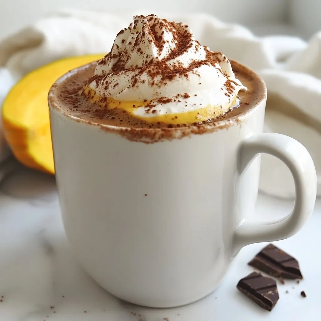 Um eine leckere Kürbisgewürz heiße Schokolade zu machen, brauchst du: - 500 ml Milch (milchhaltig oder pflanzlich) - 60 ml Kürbispüree - 30 g Kakaopulver - 30 g Zucker (nach Geschmack anpassen) - 1/2 Teelöffel Kürbiskuchengewürz - 1/4 Teelöffel Vanilleextrakt - Schlagsahne (zum Garnieren) - Gemahlener Zimt (zum Bestreuen) - Optional: Schokoladenraspeln oder Kakaonibs für zusätzliche Verfeinerung Diese Zutaten sind die Basis für einen warmen und cremigen Genuss. Das Kürbispüree bringt eine süße Note und ein schönes Aroma. Kakaopulver sorgt für den schokoladigen Geschmack. Wähle frische und hochwertige Zutaten. Die Milch sollte gut schmecken, egal ob sie tierisch oder pflanzlich ist. Achte darauf, dass das Kürbispüree ohne Zusatzstoffe ist. Das Kakaopulver sollte dunkel und reichhaltig sein. Nutze frisches Kürbiskuchengewürz für einen starken Geschmack. Wenn du Zucker verwendest, wähle Rohzucker oder Honig für mehr Aroma. Diese Optionen geben deiner heißen Schokolade eine besondere Tiefe. Wenn du eine pflanzliche Version machen möchtest, gibt es viele gute Optionen. Mandeldrink oder Haferdrink sind lecker und cremig. Diese Alternativen passen gut zu Kürbis und Schokolade. Du kannst auch Kokosmilch verwenden, um einen tropischen Geschmack hinzuzufügen. Achte darauf, ungesüßte Varianten zu wählen. Diese helfen, die Kontrolle über die Süße zu behalten. {{ingredient_image_2}} Nehmen Sie einen mittelgroßen Topf und geben Sie folgende Zutaten hinein: - 500 ml Milch (milchhaltig oder pflanzlich) - 60 ml Kürbispüree - 30 g Kakaopulver - 30 g Zucker (nach Geschmack anpassen) Verwenden Sie einen Schneebesen und rühren Sie alles gut um. Mischen Sie die Zutaten bei mittlerer Hitze. Achten Sie darauf, dass alles gleichmäßig und glatt ist. Erhitzen Sie die Mischung weiter. Rühren Sie ständig, bis sie fast kocht. Es ist wichtig, dass die Mischung nicht kocht. Wenn sie gut warm ist, nehmen Sie den Topf vom Herd. Fügen Sie nun hinzu: - 1/2 Teelöffel Kürbiskuchengewürz - 1/4 Teelöffel Vanilleextrakt Mischen Sie alles gut durch. Gießen Sie die heiße Schokolade in Tassen. Füllen Sie sie etwa dreiviertel voll. Jetzt kommt der spaßige Teil! Decken Sie jede Tasse mit einer großzügigen Portion Schlagsahne ab. Streuen Sie eine Prise gemahlenen Zimt darüber. Für einen extra leckeren Crunch können Sie Schokoladenraspeln oder Kakaonibs hinzufügen. Als Präsentationstipp serviere ich die heiße Schokolade mit einem Zimtstängel oder einer Scheibe Kürbisbrot. So wird es besonders gemütlich! Ein häufiger Fehler ist, die Mischung zu stark zu erhitzen. Das kann die Milch anbrennen. Rühre die Mischung ständig, um eine gleichmäßige Wärme zu gewährleisten. Wenn die heiße Schokolade zu klumpig wird, hast du das Kakaopulver nicht gut genug verrührt. Verwende einen Schneebesen, um alles gut zu vermischen. Die ideale Konsistenz ist cremig, aber nicht zu dick. Um das zu erreichen, nutze die richtige Milchmenge. Beginne mit 500 ml, wie im Rezept. Du kannst auch mehr oder weniger Milch hinzufügen, je nachdem, wie du es magst. Wenn du es dicker magst, füge etwas weniger Milch hinzu. Achte darauf, dass das Kürbispüree gut eingearbeitet ist, damit es keine Klumpen gibt. Der Zucker ist nach Geschmack anpassbar. Beginne mit 30 g, aber koste die Mischung. Wenn du es süßer magst, füge mehr Zucker hinzu. Du kannst auch andere Süßungsmittel verwenden, wie Honig oder Ahornsirup. Der Geschmack von Kürbiskuchengewürz ist wichtig. Füge nach Belieben mehr hinzu, um den perfekten Geschmack zu finden. Experimentiere mit Schokoladenraspeln oder Kakaonibs für zusätzlichen Crunch! Pro Tipps Milchwahl: Verwende für eine cremigere Konsistenz Vollmilch oder eine pflanzliche Milchalternative wie Hafermilch, die von Natur aus süß ist. Geschmack anpassen: Probiere verschiedene Süßungsmittel wie Honig oder Ahornsirup aus, um der heißen Schokolade eine persönliche Note zu verleihen. Gewürze variieren: Experimentiere mit zusätzlichen Gewürzen wie Muskatnuss oder Ingwer, um die Aromen noch interessanter zu gestalten. Garnierung kreativ gestalten: Füge nicht nur Schlagsahne, sondern auch Karamellsauce oder geröstete Nüsse als Topping hinzu, um Texturen und Geschmäcker zu kombinieren. {{image_4}} Wenn du eine vegane oder milchfreie Variante machen willst, ist das ganz einfach. Nutze einfach pflanzliche Milch. Hafermilch oder Mandelmilch sind gute Optionen. Sie geben der heißen Schokolade einen tollen Geschmack. Auch das Kürbispüree bleibt gleich. Der Rest des Rezepts bleibt unverändert. So kannst du trotzdem genießen! Du kannst die heiße Schokolade nach deinem Geschmack anpassen. Füge etwas gemahlenen Ingwer oder Muskatnuss hinzu, um mehr Tiefe zu bekommen. Auch ein Hauch von Karamell oder Erdnussbutter kann sehr lecker sein. Für Schokolade-Liebhaber sind Schokoladenraspeln oder Kakaonibs eine tolle Ergänzung. Das macht die Mischung noch reichhaltiger und schokoladiger. Für eine besondere Note kannst du auch Alkohol hinzufügen. Ein Schuss Rum oder Baileys passt gut. Das bringt Wärme und einen tollen Geschmack. Mische den Alkohol in die heiße Schokolade, bevor du sie servierst. Achte darauf, dass du ihn gut vermischt, damit der Geschmack gleichmäßig ist. Wenn du Reste von der Kürbisgewürz heißen Schokolade hast, kannst du sie einfach aufbewahren. Gieße die Schokolade in einen luftdichten Behälter. Stelle sicher, dass der Behälter gut verschlossen ist. So bleibt der Geschmack frisch. Lagere den Behälter im Kühlschrank. Die Reste bleiben so für bis zu drei Tage genießbar. Wenn du die Schokolade wieder aufwärmen möchtest, gieße sie in einen kleinen Topf. Erhitze sie bei niedriger Hitze. Rühre die Mischung gut um, damit sie gleichmäßig warm wird. Achte darauf, dass sie nicht kocht. Du kannst auch etwas Milch hinzufügen, um die Konsistenz zu verbessern. So bleibt die heiße Schokolade cremig. Die Hauptzutaten haben eine gewisse Haltbarkeit. Milch ist in der Regel 5 bis 7 Tage nach dem Kauf haltbar. Kürbispüree kann im Kühlschrank etwa eine Woche halten, wenn es frisch geöffnet ist. Kakaopulver und Zucker sind lange haltbar, solange sie trocken gelagert werden. Überprüfe immer das Ablaufdatum auf der Verpackung, um sicherzugehen. Die beste Milch für heiße Schokolade hängt von deinem Geschmack ab. Ich empfehle Vollmilch für reichhaltigen Geschmack. Wenn du eine leichtere Option willst, nutze fettarme Milch. Pflanzliche Milch wie Mandel- oder Hafermilch ist auch gut. Sie gibt der Schokolade einen eigenen Geschmack. Probiere verschiedene Sorten aus, um deine Lieblingskombination zu finden. Ja, du kannst die heiße Schokolade im Voraus machen. Bereite sie einfach nach dem Rezept vor und lass sie abkühlen. Fülle sie in einen luftdichten Behälter. Stelle den Behälter in den Kühlschrank. Vor dem Servieren erhitze die heiße Schokolade in einem Topf oder in der Mikrowelle. Rühre gut um, damit sie gleichmäßig warm wird. Um die heiße Schokolade weniger süß zu machen, reduziere den Zucker. Du kannst auch ungesüßtes Kakaopulver verwenden. Eine Prise Meersalz kann den Geschmack vertiefen, ohne die Süße zu erhöhen. Ein Spritzer Vanilleextrakt kann ebenfalls helfen, den süßen Geschmack zu balancieren. Probiere es aus und finde die perfekte Balance für deinen Gaumen. In diesem Blogbeitrag habe ich die Hauptzutaten für Kürbisgewürz heiße Schokolade vorgestellt. Du hast Tipps zur Auswahl der besten Zutaten und zur Nutzung pflanzlicher Alternativen erhalten. Die Schritt-für-Schritt-Anleitung zeigt dir, wie man die Milchmischung vorbereitet und die Mischung perfekt erhitzt. Zudem gab es wertvolle Tipps zur Konsistenz und süßeren Anpassungen. Zum Schluss hast du verschiedene Variationen und Lagerinformationen entdeckt. Experimentiere mutig und finde deinen eigenen Geschmack!