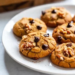 Die Hauptzutaten sind einfach und lecker. Hier ist, was du brauchst: - 1 Tasse ungesalzene Butter, weich - 1 Tasse brauner Zucker, fest verpackt - 1/2 Tasse Kristallzucker - 1 großes Ei - 1 Esslöffel Vanilleextrakt - 2 Tassen Weizenmehl - 1 Teelöffel Natron - 1/2 Teelöffel Backpulver - 1 Teelöffel Kürbiskuchengewürz - 1/2 Teelöffel gemahlener Zimt - 1/4 Teelöffel Salz - 1 Tasse halbherbe Schokoladenstückchen - 1/4 Tasse aufgebrühter und abgekühlter Espresso oder starker Kaffee Diese Zutaten bilden die Basis für die Kekse. Jedes Element bringt seinen eigenen Geschmack mit. Die Butter sorgt für einen reichen, cremigen Geschmack. Der Zucker macht die Kekse süß und goldbraun. Zusätzliche Zutaten machen die Kekse noch besser. Du kannst Walnüsse hinzufügen. Hier ist eine optionale Zutat: - 1/2 Tasse gehackte Walnüsse (optional) Walnüsse geben den Keksen einen tollen Crunch. Sie sind eine gute Wahl, wenn du etwas Textur willst. Du kannst auch andere Nüsse oder Trockenfrüchte verwenden. Diese Kekse enthalten einige Allergene. Hier sind die wichtigsten: - Gluten aus Weizenmehl - Milch aus Butter - Nüsse, wenn du Walnüsse verwendest Wenn du Allergien hast, gibt es viele Alternativen. Du kannst glutenfreies Mehl verwenden, um die Kekse glutenfrei zu machen. Nutze pflanzliche Butter für eine milchfreie Option. Für die Nüsse kannst du Sonnenblumenkerne oder Kürbiskerne verwenden. So kannst du die Kekse anpassen und sicher genießen. {{ingredient_image_2}} Um den Teig für die Kekse zu machen, beginne mit einer großen Schüssel. Nimm die weiche Butter und die beiden Zuckersorten. Schlage sie mit einem Handmixer, bis die Mischung leicht und fluffig ist. Es sollte eine cremige Konsistenz haben. Das ist wichtig für die Textur der Kekse. Jetzt kommt das Ei und der Vanilleextrakt dazu. Rühre alles gut um, bis es gleichmäßig ist. Dann füge den abgekühlten Espresso oder starken Kaffee hinzu. Mische alles, bis du einen glatten Teig hast. Das gibt den Keksen einen tollen Geschmack. In einer separaten Schüssel mische das Mehl, Natron, Backpulver, Kürbiskuchengewürz, Zimt und Salz. Vermenge diese trockenen Zutaten gut. Das sorgt dafür, dass die Gewürze gleichmäßig in den Keksen verteilt sind. Nun füge die trockene Mischung langsam zu den feuchten Zutaten hinzu. Rühre vorsichtig, um das Overmixen zu vermeiden. Das ist der Schlüssel zu zarten Keksen. Jetzt ist es Zeit, die Schokoladenstückchen und Walnüsse hinzuzufügen. Hebe sie vorsichtig unter den Teig. Decke die Schüssel mit Frischhaltefolie ab. Lass den Teig für mindestens 30 Minuten im Kühlschrank ruhen. So verbinden sich die Aromen besser. Heize deinen Ofen auf 180°C vor. Lege ein Backblech mit Backpapier aus. Mit einem Kekslöffel oder Esslöffel forme kleine Portionen aus dem Teig. Achte darauf, genügend Platz zwischen den Keksen zu lassen. Sie laufen beim Backen auseinander. Backe die Kekse für 10-12 Minuten. Sie sind fertig, wenn die Ränder goldbraun sind und die Mitte fest aussieht. Lass sie nach dem Backen für 5 Minuten auf dem Blech abkühlen. Nach 5 Minuten transferiere die Kekse auf ein Kuchengitter. Lass sie dort vollständig abkühlen. Um sie schön zu präsentieren, lege die Kekse auf einen festlichen Teller. Bestreue sie mit etwas extra Kürbiskuchengewürz. Serviere sie idealerweise mit einer heißen Tasse Kaffee oder Tee. So wird der Genuss perfekt! Um die besten Kürbis-Gewürz-Latte-Kekse zu backen, ist der Teig wichtig. Kühlen Sie den Teig mindestens 30 Minuten. Kühle sorgt für eine bessere Textur. Achten Sie darauf, die Kekse nicht zu lange zu backen. Ein goldbrauner Rand zeigt, dass sie fertig sind. Lassen Sie die Kekse nach dem Backen kurz auf dem Blech ruhen. So behalten sie ihre Form. Ein häufiger Fehler ist, die Zutaten zu lange zu mixen. Das führt zu harten Keksen. Mischen Sie die trockenen und feuchten Zutaten nur kurz. Ein anderer Fehler ist die falsche Temperatur des Ofens. Stellen Sie sicher, dass Ihr Ofen richtig vorgeheizt ist. Zu heiß backen kann die Kekse verbrennen, während sie innen roh bleiben. Für einen anderen Geschmack können Sie Nüsse weglassen. Fügen Sie stattdessen getrocknete Cranberries hinzu. Möchten Sie es schokoladiger? Erhöhen Sie die Schokoladenstückchen auf 1,5 Tassen. Für eine würzigere Note können Sie mehr Zimt oder Muskatnuss verwenden. Experimentieren Sie mit den Gewürzen, um Ihren perfekten Keks zu finden. Pro Tipps Teig Kühlen: Den Keksteig vor dem Backen mindestens 30 Minuten im Kühlschrank ruhen lassen, um die Aromen zu intensivieren und die Textur zu verbessern. Espresso Alternativen: Falls kein Espresso zur Hand ist, können Sie starken Kaffee verwenden. Der Geschmack bleibt ähnlich und verleiht den Keksen die nötige Tiefe. Variationen: Experimentieren Sie mit verschiedenen Nüssen oder Schokoladensorten, um den Keksen eine persönliche Note zu verleihen. Richtige Backzeit: Achten Sie darauf, die Kekse nicht zu lange zu backen. Sie sollten am Rand goldbraun und in der Mitte noch leicht weich sein. {{image_4}} Kekse sind am besten, wenn sie frisch gebacken sind. Aber du kannst sie auch gut lagern, um ihren Geschmack zu bewahren. Stelle sicher, dass die Kekse vollständig abgekühlt sind. Das verhindert, dass sie matschig werden. Verwende einen luftdichten Behälter. Lege ein Blatt Backpapier zwischen die Schichten, wenn du viele Kekse stapelst. So bleibt die Textur besser erhalten. Du kannst die Kekse im Kühlschrank aufbewahren. Das hält sie frisch für bis zu einer Woche. Wenn du sie länger behalten möchtest, friere sie ein. Lege die Kekse in einen gefrierfesten Beutel. So bleiben sie bis zu drei Monate gut. Achte darauf, die Kekse zu beschriften. So weißt du, wann du sie eingefroren hast. Zum Auftauen lege sie einfach bei Raumtemperatur hin. Alternativ kannst du sie kurz in die Mikrowelle geben. Die Haltbarkeit der Kekse beträgt etwa eine Woche im Kühlschrank. Im Gefrierfach sind sie bis zu drei Monate genießbar. Achte auf Anzeichen von Schimmel oder einen unangenehmen Geruch. Das zeigt, dass die Kekse nicht mehr gut sind. Wenn du die Kekse richtig lagerst, kannst du ihren köstlichen Geschmack länger genießen. Wenn du eine glutenfreie Version der Kürbis-Gewürz-Latte-Kekse möchtest, gibt es tolle Optionen. Du kannst das Weizenmehl einfach durch eine glutenfreie Mehlmischung ersetzen. Achte darauf, dass die Mischung Xanthan enthält, um die Textur zu verbessern. Das sorgt dafür, dass deine Kekse nicht bröckelig werden. Um die Kekse vegan zuzubereiten, ersetze das Ei durch ein Apfelmus oder eine Banane. Nutze vegane Butter anstelle von normaler Butter. Achte darauf, dass auch die Schokoladenstückchen vegan sind. So kannst du die köstlichen Kekse ohne tierische Produkte genießen. Füge deiner Keks-Mischung kreative Zusätze hinzu. Zum Beispiel passen geröstete Kürbiskerne gut. Sie bringen beim Essen einen schönen Crunch. Du kannst auch einen Hauch von Muskatnuss oder Ingwer hinzufügen, um den Geschmack zu variieren. Eine Prise Meersalz oben auf den Keksen verstärkt den süßen Geschmack. Die Zubereitung der Kürbis-Gewürz-Latte-Kekse dauert insgesamt etwa 1 Stunde. Die aktive Zeit beträgt etwa 15 Minuten. Du musst auch den Teig mindestens 30 Minuten kühlen, um die Aromen zu verbessern. Ja, du kannst die Schokoladenstückchen weglassen. Die Kekse schmecken auch ohne sie sehr gut. Du kannst stattdessen mehr Walnüsse oder andere Nüsse verwenden. Das gibt den Keksen eine andere, aber leckere Note. Um die Kekse aromatischer zu machen, füge mehr Gewürze hinzu. Du kannst etwas mehr Zimt oder Muskatnuss verwenden. Auch ein Hauch von Ingwer kann die Aromen verstärken. Probiere auch, den Espresso durch einen aromatischen Kaffee zu ersetzen. Ja, die Kekse sind auch für den Sommer geeignet! Obwohl sie herbstlich wirken, schmecken sie das ganze Jahr über gut. Du kannst die Gewürze anpassen, um sie leichter zu machen. Eine frische Note mit Zitrone könnte auch interessant sein. Zusammenfassend haben wir die Hauptzutaten und Optionen für Kürbis-Gewürz-Latte-Kekse erkundet. Ich erklärte die Zubereitung des Teigs und die Schritte zum Backen. Unsere Tipps helfen dir, perfekte Kekse zu machen und Fehler zu vermeiden. Zudem haben wir verschiedene Aufbewahrungsmöglichkeiten und kreative Varianten behandelt. Denke daran, dass du diese Kekse nach deinem Geschmack anpassen kannst. Mit diesem Wissen kannst du köstliche Kekse backen und alle beeindrucken!