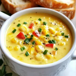 Die Hauptzutaten für diese Chowder sind einfach und frisch. Sie benötigen: - 4 Tassen frische Maiskörner (oder 3 Dosen Mais, abgetropft) - 1 mittelgroße Zwiebel, gewürfelt - 2 mittelgroße Kartoffeln, geschält und gewürfelt - 2 Knoblauchzehen, gehackt - 1 rote Paprika, gewürfelt - 4 Tassen Gemüsebrühe - 1 Tasse Schlagsahne (oder Kokoscreme für eine vegane Option) - 2 Esslöffel Olivenöl - 1 Teelöffel geräuchertes Paprikapulver - Salz und Pfeffer nach Geschmack - Frische Schnittlauch oder Petersilie zum Garnieren Jede dieser Zutaten trägt zum tollen Geschmack bei. Der frische Mais gibt eine süße Note. Zwiebeln und Knoblauch bringen Tiefe. Kartoffeln sorgen für eine sämige Konsistenz. Für eine vegane Variante können Sie die Schlagsahne durch Kokoscreme ersetzen. Diese gibt eine cremige Textur. Zudem können Sie mehr Gemüse wie Karotten oder Sellerie hinzufügen. Diese Alternativen bringen neue Geschmäcker und Nährstoffe in das Gericht. Wählen Sie frische Maiskörner aus der Saison, wenn möglich. Sie sind süßer und knackiger. Achten Sie auf die Zwiebeln, sie sollten fest und glänzend sein. Die Kartoffeln sollten keine dunklen Stellen haben. Für die Brühe verwenden Sie eine hochwertige Gemüsebrühe. Diese sorgt für einen vollen Geschmack. Frische Kräuter wie Schnittlauch oder Petersilie verleihen der Chowder den letzten Schliff. {{ingredient_image_2}} Für die cremige Mais-Chowder beginnen wir mit der Vorbereitung. Du brauchst frische Maiskörner oder Dosenmais. Wenn du frischen Mais verwendest, schneide ihn von den Kolben ab. Wir brauchen auch eine Zwiebel, zwei Kartoffeln, zwei Knoblauchzehen und eine rote Paprika. Würfle alles in kleine Stücke. Das macht das Kochen einfacher. Jetzt erhitze das Olivenöl in einem großen Topf bei mittlerer Hitze. Füge die gewürfelte Zwiebel hinzu. Brate sie etwa fünf Minuten, bis sie weich und durchsichtig ist. Dann gebe den gehackten Knoblauch und die rote Paprika dazu. Brate sie zwei bis drei Minuten mit. So entfalten sich die Aromen. Als Nächstes kommen die gewürfelten Kartoffeln und der frische Mais in den Topf. Mische alles gut. Gieße die Gemüsebrühe dazu und bringe alles zum Kochen. Reduziere die Hitze und lasse es 15 bis 20 Minuten köcheln. Die Kartoffeln sollten weich sein. Mit einem Kartoffelstampfer zerdrücke einen Teil der Mischung. So wird die Chowder cremig, bleibt aber auch stückig. Rühre die Schlagsahne und das geräucherte Paprikapulver ein. Lass es weitere fünf Minuten köcheln. Schmecke mit Salz und Pfeffer ab, bevor du es servierst. Um die perfekte Konsistenz zu erreichen, püriere einen Teil des Chowders. Nutze einen Kartoffelstampfer, um die Maiskörner und Kartoffeln leicht zu zerdrücken. So bleibt der Chowder cremig, aber einige Stücke bieten einen tollen Biss. Wenn du eine dickere Konsistenz magst, füge weniger Brühe hinzu. Möchtest du es dünner? Dann gib mehr Brühe dazu. Gewürze machen den Chowder lebendig. Füge geräuchertes Paprikapulver hinzu, um einen rauchigen Geschmack zu erzielen. Frische Kräuter wie Schnittlauch oder Petersilie bringen Frische. Auch ein Hauch von Kreuzkümmel kann dem Gericht Tiefe verleihen. Experimentiere mit anderen Kräutern, um deinen eigenen Geschmack zu finden. Wenn du Reste hast, bewahre den Chowder in einem luftdichten Behälter im Kühlschrank auf. So bleibt er bis zu drei Tage frisch. Du kannst den Chowder auch einfrieren. Fülle ihn in gefrierfeste Behälter und friere ihn ein. Zum Aufwärmen, einfach auf dem Herd oder in der Mikrowelle erhitzen. Achte darauf, ihn langsam zu erwärmen, damit er nicht anbrennt. Pro Tipps Frische Zutaten verwenden: Für den besten Geschmack verwenden Sie frische Maiskörner, besonders wenn sie in der Saison sind. Konsistenz anpassen: Passen Sie die Konsistenz des Chowders an, indem Sie mehr oder weniger von der Mais-Kartoffel-Mischung zerdrücken. Veganer Twist: Ersetzen Sie die Schlagsahne durch Kokoscreme für eine vegane Option, die trotzdem cremig ist. Garnierung variieren: Experimentieren Sie mit verschiedenen Kräutern wie Dill oder Koriander für einen interessanten Geschmack. {{image_4}} Für eine würzige Note können Sie etwas Jalapeño oder Chili hinzufügen. Diese Zutaten bringen Hitze in die Chowder. Sie können auch geräucherten Speck oder Chorizo verwenden. Braten Sie das Fleisch zuerst an, bevor Sie die Zwiebeln hinzufügen. So bekommt die Chowder einen rauchigen Geschmack. Experimentieren Sie mit verschiedenen Gewürzen wie Kreuzkümmel oder Koriander, um neue Aromen zu entdecken. Fügen Sie Gemüse wie Karotten, Sellerie oder Spinat hinzu. Diese Zutaten erhöhen den Nährwert und bringen Farbe in die Chowder. Zerkleinern Sie das Gemüse in kleine Stücke, damit es gleichmäßig kocht. Brokkoli oder Blumenkohl sind ebenfalls tolle Optionen. Sie können das Gemüse auch leicht dämpfen, bevor Sie es zur Chowder geben, um den Geschmack zu verstärken. Die cremige Mais-Chowder ist einfach glutenfrei. Nutzen Sie Gemüsebrühe ohne Gluten. Verwenden Sie auch Kokoscreme anstelle von Schlagsahne für eine vegane Version. Überprüfen Sie die Etiketten, um sicherzustellen, dass alle Zutaten glutenfrei sind. So genießen Sie die Chowder ohne Sorgen. Um die beste Frische zu erhalten, lagern Sie die Chowder in einem luftdichten Behälter. Achten Sie darauf, dass die Chowder vollständig abgekühlt ist, bevor Sie sie in den Kühlschrank stellen. So bleibt der Geschmack lange erhalten. Die Chowder hält sich im Kühlschrank für etwa drei bis vier Tage. Wenn Sie die Chowder länger aufbewahren möchten, können Sie sie einfrieren. Lassen Sie die Chowder zuerst abkühlen. Füllen Sie sie dann in gefriergeeignete Behälter oder Beutel. Vergessen Sie nicht, das Datum und den Inhalt zu kennzeichnen. Im Gefrierschrank bleibt die Chowder bis zu drei Monate frisch. Um die Chowder wieder aufzuwärmen, geben Sie sie in einen Topf. Erwärmen Sie sie bei mittlerer Hitze. Rühren Sie regelmäßig um, um ein Anbrennen zu vermeiden. Falls die Chowder zu dick ist, fügen Sie etwas Gemüsebrühe oder Wasser hinzu, bis die gewünschte Konsistenz erreicht ist. So bleibt der Geschmack der cremigen Mais-Chowder erhalten. Die cremige Mais-Chowder braucht etwa 40 Minuten. Davon sind 15 Minuten für die Vorbereitung. Die Kochzeit beträgt 25 Minuten. Zuerst braten wir die Zwiebeln und Paprika an. Dann fügen wir die anderen Zutaten hinzu und lassen alles köcheln. Sobald die Kartoffeln zart sind, ist die Chowder bereit. Ja, du kannst die Schlagsahne weglassen. Nutze stattdessen Kokoscreme für eine vegane Option. So bleibt die Chowder cremig und lecker. Wenn du kein Kokos magst, probiere pflanzliche Milch. Das gibt auch einen feinen Geschmack. Zu der Chowder passt knuspriges Brot sehr gut. Auch frische Brötchen oder ein einfacher Salat sind lecker. Die Kombination macht das Essen noch besser. Du kannst auch Cracker oder geröstete Maischips bieten. In diesem Blogbeitrag haben wir die wichtigsten Schritte für eine cremige Mais-Chowder behandelt. Wir haben die besten Zutaten ausgewählt und verschiedene Optionen erklärt. Tipps zur Konsistenz, Gewürzen und Lagerung haben wir ebenfalls gegeben. Eine gute Chowder bringt Wärme und Freude. Nutze die Variationen, um deinem Rezept eine persönliche Note zu geben. Probiere die Tipps aus, um sicherzustellen, dass dein Chowder immer lecker bleibt. So wirst du immer wieder gerne kochen!