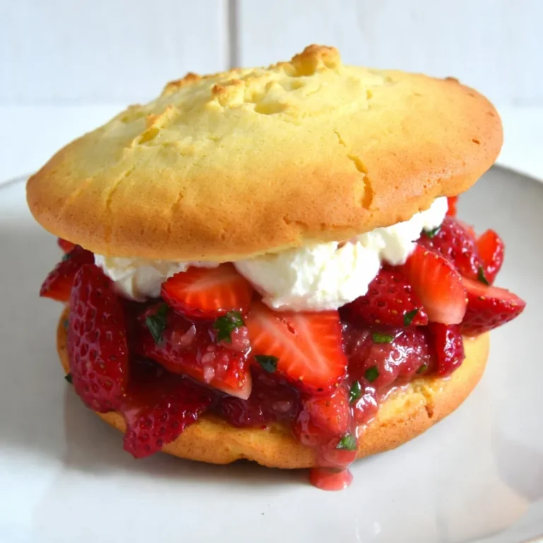 Für diesen Erdbeer-Basilikum-Shortcake benötigen Sie: - 2 Tassen frische Erdbeeren, entstielt und in Scheiben geschnitten - 1/4 Tasse Zucker - 1 Esslöffel frisches Basilikum, fein gehackt - 2 Tassen Weizenmehl - 1 Esslöffel Backpulver - 1/2 Teelöffel Salz - 1/4 Tasse ungesalzene Butter, kalt und gewürfelt - 1 Tasse Schlagsahne - 1 Teelöffel Vanilleextrakt - 1/2 Tasse Mascarpone-Käse Diese Zutaten schaffen einen frischen und leckeren Geschmack, der perfekt für den Sommer ist. Wenn Sie frische Erdbeeren auswählen, achten Sie auf die Farbe. Wählen Sie die tiefroten Beeren. Sie sollten fest und saftig sein. Vermeiden Sie Beeren mit grünen Stellen oder Druckstellen. Basilikum sollte frisch und grün sein. Die Blätter müssen gesund aussehen und duften. Für das Mehl nutzen Sie am besten eine gute Qualität. Achten Sie darauf, dass es frisch ist. Für glutenfreie Optionen können Sie glutenfreies Mehl verwenden. Es gibt viele gute Marken, die ein ähnliches Ergebnis liefern. Wenn Sie laktosefrei sind, nutzen Sie laktosefreie Butter und Schlagsahne. Statt Mascarpone können Sie auch veganen Frischkäse verwenden. Diese Alternativen sorgen dafür, dass jeder den Shortcake genießen kann. {{ingredient_image_2}} Zuerst, nimm die frischen Erdbeeren und schneide sie in dünne Scheiben. Du brauchst etwa 2 Tassen. Gib die geschnittenen Erdbeeren in eine Schüssel. Füge 1/4 Tasse Zucker und 1 Esslöffel fein gehacktes Basilikum hinzu. Rühre alles sanft um. Lass die Mischung etwa 30 Minuten stehen. So geben die Erdbeeren ihren Saft ab. Die Aromen verbinden sich und es entsteht ein köstlicher Sirup. Heize den Ofen auf 220°C vor. In einer großen Schüssel mische 2 Tassen Weizenmehl, 1 Esslöffel Backpulver und 1/2 Teelöffel Salz. Jetzt füge 1/4 Tasse kalte, gewürfelte Butter hinzu. Arbeite die Butter mit einem Teigmischer oder deinen Fingern ein, bis die Mischung groben Krümeln ähnelt. In einer separaten Schüssel vermenge 1 Tasse Schlagsahne und 1 Teelöffel Vanilleextrakt. Gebe diese Mischung schrittweise in die Mehlmischung. Rühre nur so lange, bis alles gut vermischt ist. Achte darauf, nicht zu lange zu mixen. Gib den Teig auf eine bemehlte Fläche und knete ihn vorsichtig. Rolle den Teig zu einem Rechteck von etwa 2,5 cm Dicke aus. Steche runde Stücke mit einem Ausstecher aus. Lege die Shortcake-Runden auf ein Backblech mit Backpapier. Backe sie 12-15 Minuten, bis sie goldbraun sind. Lass sie 5 Minuten auf dem Blech abkühlen, dann übertrage sie auf ein Kuchengitter. Um die Shortcakes zusammenzustellen, schneide jede Shortcake-Hälfte auf. Löffle die marinierten Erdbeeren auf die untere Hälfte. Gib einen Klecks Mascarpone darauf und setze die obere Hälfte darauf. Sofort servieren und nach Belieben mit zusätzlichen Erdbeeren und Basilikum dekorieren. Um die perfekte Textur zu erzielen, benutze kalte Butter. Sie sorgt für einen zarten Teig. Mische die Butter gut mit dem Mehl, bis du grobe Krümel hast. Übermische den Teig nicht. Das macht die Shortcakes hart. Knete den Teig nur leicht, damit er locker bleibt. Serviere die Shortcakes sofort nach der Zubereitung. Diese sind frisch und luftig. Du kannst sie mit extra Erdbeeren und Basilikum dekorieren. Das sieht nicht nur schön aus, sondern schmeckt auch toll. Ein Klecks Schlagsahne obendrauf gibt dir noch mehr Genuss. Ein häufiger Fehler ist, die Erdbeeren zu lange stehen zu lassen. Das macht sie matschig. Verwende frische Erdbeeren, um den besten Geschmack zu erhalten. Achte darauf, die Backzeit genau einzuhalten. Zu langes Backen macht die Shortcakes trocken. Ein weiterer Fehler ist, den Teig zu stark zu kneten. Das solltest du vermeiden, um die zarte Textur zu bewahren. Profi Tipps Basilikum frisch verwenden: Verwenden Sie frisches Basilikum für den besten Geschmack. Getrocknetes Basilikum kann nicht die gleiche Aromenvielfalt bieten. Teig nicht überarbeiten: Achten Sie darauf, den Teig nur so lange zu mischen, bis die Zutaten gerade so kombiniert sind. Überarbeiten kann zu zähen Shortcakes führen. Erdbeeren marinieren: Lassen Sie die Erdbeeren mindestens 30 Minuten marinieren, um ihre Säfte freizusetzen und die Aromen zu intensivieren. Servieren sofort: Servieren Sie die Shortcakes sofort nach dem Zusammenstellen, damit der Teig seine zarte Textur behält. {{image_4}} Wenn du glutenfrei essen möchtest, gibt es einfache Alternativen. Du kannst das Weizenmehl durch eine glutenfreie Mehlmischung ersetzen. Achte darauf, dass die Mischung Xanthan oder Guarkernmehl enthält. Diese Zutaten helfen, die richtige Konsistenz zu erzielen. Mische die glutenfreien Zutaten gut, um Klumpen zu vermeiden. Du kannst dem Shortcake aufregende Geschmäcker geben. Füge Limettenschale oder frische Minze hinzu, um einen frischen Kick zu erhalten. Diese Aromen passen gut zu Erdbeeren und Basilikum. Einfach ein Teelöffel Limettenschale oder einige Minzblätter in die Erdbeermischung geben. So wird dein Dessert noch lebendiger. Die Füllung kann ganz nach deinem Geschmack variiert werden. Statt Mascarpone kannst du griechischen Joghurt verwenden. Das gibt einen gesunden Twist. Du kannst auch andere Früchte wie Pfirsiche oder Himbeeren einsetzen. Diese Früchte bringen ihre eigene Süße und Frische. Experimentiere mit verschiedenen Kombinationen, um deinen perfekten Shortcake zu finden. Um die Frische Ihrer Erdbeer-Basilikum-Shortcakes zu bewahren, lagern Sie sie am besten in einem luftdichten Behälter. Legen Sie ein Stück Backpapier zwischen die Schichten. Dies verhindert, dass sie aneinanderkleben. Bewahren Sie den Behälter im Kühlschrank auf, um die Textur zu erhalten. Erdbeer-Basilikum-Shortcakes bleiben 2 bis 3 Tage frisch. Nach dieser Zeit können sie austrocknen oder ihren Geschmack verlieren. Achten Sie darauf, sie nicht länger als nötig zu lagern. Wenn die Shortcakes etwas trocken geworden sind, können Sie sie leicht aufpeppen. Erwärmen Sie sie kurz im Ofen bei 150°C. Fügen Sie etwas Schlagsahne oder frische Erdbeeren hinzu, um die Feuchtigkeit zurückzubringen. So schmecken sie fast wie frisch gebacken! Um Erdbeer-Basilikum-Shortcake vegan zu machen, ersetze die Butter durch vegane Margarine. Verwende pflanzliche Sahne anstelle von Schlagsahne. Für den Mascarpone kannst du eine Mischung aus Seidentofu und einem Schuss Zitronensaft nutzen. Die übrigen Zutaten bleiben gleich. So bleibt der Geschmack frisch und lecker. Ja, du kannst die Shortcakes im Voraus machen. Bereite die Shortcakes und lagere sie in einem luftdichten Behälter. Sie bleiben frisch für bis zu zwei Tage. Du kannst die Erdbeeren und das Basilikum auch einige Stunden vorher marinieren. So haben die Aromen genug Zeit, sich zu verbinden. Zu Erdbeer-Basilikum-Shortcake passen viele Getränke gut. Ein frischer Eistee mit Zitrone ergänzt die Süße. Auch ein spritziger Prosecco oder ein leichter Weißwein harmoniert wunderbar. Für eine alkoholfreie Option ist ein fruchtiger Limonadencocktail ideal. Das macht das Dessert noch festlicher und genussvoller. Erdbeer-Basilikum-Shortcake ist ein einfacher Genuss. Wir haben über frische Zutaten und Schritt-für-Schritt-Anleitungen gesprochen. Mit Tipps zur perfekten Textur und Fehlervermeidung wird dein Dessert grandios. Du kannst Variationen ausprobieren, wie glutenfreies Rezept oder neue Füllungen. Lagerung und Tipps für die Wiederbelebung sind ebenfalls wichtig. Experimentiere mit Geschmack und überzeuge deine Gäste! Mach dein Rezept einzigartig und lecker!