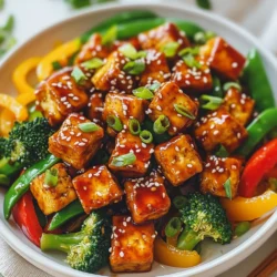 - Fester Tofu: 400 g - Gemüse: Paprika, Brokkoli, Zuckerschoten - Gewürze: Knoblauch, Ingwer, Salz, Pfeffer In einem guten Teriyaki-Glasierten Tofu-Wok-Gericht sind die Hauptzutaten wichtig. Fester Tofu ist eine großartige Proteinquelle. Er macht dein Gericht nahrhaft und lecker. Du kannst frischen, gut abgetropften Tofu verwenden. Die Wahl des Gemüses ist ebenfalls entscheidend. Paprika bringt Farbe, während Brokkoli und Zuckerschoten für den Crunch sorgen. Knoblauch und Ingwer geben dem Gericht einen tollen Geschmack. Mit Salz und Pfeffer rundest du alles ab. - Low-sodium Teriyakisauce: 120 ml - Sesamsamen: 1 Esslöffel Die Teriyakisauce ist das Herzstück dieses Rezepts. Sie sorgt für den süßen und salzigen Geschmack, den wir lieben. Low-sodium Teriyakisauce ist eine gesunde Wahl. Sie schmeckt gut, ohne zu viel Salz zu enthalten. Sesamsamen sind eine tolle Garnitur. Sie fügen einen nussigen Geschmack hinzu und machen das Gericht schön. - Pflanzenöl: 1 Esslöffel Pflanzenöl ist das beste Fett für das Braten. Es hat einen hohen Rauchpunkt. Dadurch bleibt das Gemüse knackig. Verwende nur einen Esslöffel, um das Gericht leicht zu halten. Wenn du das Öl erhitzt, darauf achten, dass es heiß ist, bevor du den Tofu hinzufügst. So wird er schön knusprig. {{ingredient_image_2}} Zuerst schneide ich den festen Tofu in kleine Würfel. Es ist wichtig, den Tofu gut abzutropfen, damit er nicht zu wässrig ist. Danach gebe ich die Tofuwürfel in eine Schüssel. Ich bestäube sie gleichmäßig mit Maisstärke. Diese Schicht sorgt dafür, dass der Tofu später schön knusprig wird. Jetzt erhitze ich das Pflanzenöl in einer großen Pfanne. Wenn das Öl heiß ist, füge ich die Tofuwürfel hinzu. Ich brate sie etwa fünf bis sieben Minuten lang. Ich wende sie regelmäßig, damit sie auf allen Seiten goldbraun sind. Der Tofu wird dann schön knusprig. Sobald er fertig ist, nehme ich ihn aus der Pfanne und stelle ihn beiseite. In derselben Pfanne brate ich nun das Gemüse an. Ich gebe die geschnittene Paprika, Brokkoliröschen und Zuckerschoten hinein. Dies geschieht bei mittlerer Hitze und dauert etwa drei bis vier Minuten. Das Gemüse soll leuchtend und zart-knusprig sein. Danach füge ich den gehackten Knoblauch und frischen Ingwer hinzu. Ich rühre alles für ein bis zwei Minuten. Der Duft ist einfach köstlich! Um Tofu knusprig zu machen, drücke den Tofu gut. Entferne überschüssige Flüssigkeit. Schneide den Tofu in gleichmäßige Würfel. Bedecke die Würfel mit Maisstärke. Dies hilft, eine schöne Kruste zu bilden. Erhitze das Öl gut, bevor du den Tofu hinzufügst. Brate den Tofu 5-7 Minuten lang. Wende ihn regelmäßig, damit er gleichmäßig bräunt. Du kannst viele verschiedene Gemüsesorten verwenden. Versuche Karotten, Zucchini oder Pilze. Auch frischer Spinat passt gut dazu. Wenn du kein Tofu magst, probiere Tempeh oder Seitan. Diese Alternativen sind ebenso lecker und gesund. Du kannst auch eine Mischung aus Gemüse verwenden. Das gibt dem Gericht mehr Farbe und Geschmack. Die Teriyakisauce kannst du anpassen. Füge etwas Honig oder Agavendicksaft hinzu für mehr Süße. Wenn du es scharf magst, gebe etwas Sriracha oder Chilisauce dazu. Du kannst auch Sojasauce verwenden, wenn du keine Teriyakisauce hast. Experimentiere mit den Aromen, um die perfekte Sauce zu finden. Pro Tipps Tofu richtig pressen: Um überschüssige Feuchtigkeit zu entfernen, wickeln Sie den Tofu in ein sauberes Küchentuch und legen Sie ein schweres Objekt darauf. Dies verbessert die Textur und ermöglicht ein besseres Anbraten. Variieren Sie das Gemüse: Fühlen Sie sich frei, Ihr Lieblingsgemüse zu verwenden, wie Karotten, Zucchini oder Blumenkohl. Dies gibt dem Gericht eine persönliche Note und sorgt für mehr Abwechslung. Teriyakisauce anpassen: Wenn Sie es lieber süßer mögen, fügen Sie einen Teelöffel Honig oder Ahornsirup zu Ihrer Teriyakisauce hinzu. Für eine schärfere Note können Sie auch etwas Sriracha hinzufügen. Resteverwertung: Dieses Gericht eignet sich hervorragend für Reste. Fügen Sie einfach gekochten Reis oder Quinoa hinzu, um ein sättigendes Mittagessen für den nächsten Tag zu kreieren. {{image_4}} Für eine vegetarische Variante des Teriyaki Glasierten Tofu-Wok-Gerichts können Sie viele Gemüsesorten hinzufügen. Versuchen Sie Karotten, Zucchini oder Spinat. Diese Gemüse bringen Farbe und Nährstoffe ins Gericht. Sie können auch Pilze verwenden, um den Umami-Geschmack zu verstärken. Kombinieren Sie verschiedene Gemüsesorten, um den Geschmack zu variieren und mehr Textur zu erhalten. Das Gericht ist bereits vegan, wenn Sie Pflanzenfett verwenden. Achten Sie darauf, eine vegane Teriyakisauce zu wählen, die keine tierischen Produkte enthält. Viele Marken bieten solche Saucen an. Diese Anpassungen machen das Gericht noch schmackhafter und halten es rein pflanzlich. Genießen Sie die Vielfalt, die vegane Optionen bieten. Möchten Sie mehr Protein in Ihr Gericht bringen? Fügen Sie Nüsse wie Mandeln oder Cashews hinzu. Diese Nüsse passen gut zu Tofu und geben einen extra Crunch. Alternativ können Sie auch Kichererbsen oder edamame Bohnen verwenden. Diese Zutaten erhöhen den Proteingehalt und machen das Gericht noch sättigender. Bewahren Sie das Teriyaki-glänzende Tofu-Wok-Gericht im Kühlschrank auf. Nutzen Sie einen luftdichten Behälter. So bleibt es frisch und lecker. Das Gericht hält sich bis zu drei Tage. Wenn Sie Reste haben, lassen Sie das Essen zuerst abkühlen. So verhindern Sie Kondensation im Behälter. Das Gericht kann auch eingefroren werden. Teilen Sie es in Portionen auf. Packen Sie jede Portion in einen gefrierfesten Behälter oder -beutel. Achten Sie darauf, die Luft herauszudrücken. So bleibt der Geschmack erhalten. Im Gefrierschrank hält es sich bis zu drei Monate. Denken Sie daran, die Teriyakisauce vorher abzulehnen, wenn Sie den Geschmack intensiv halten möchten. Um Reste aufzuwärmen, nutzen Sie eine Pfanne oder die Mikrowelle. In der Pfanne, erhitzen Sie bei mittlerer Hitze. Fügen Sie einen kleinen Schuss Wasser hinzu, um das Gericht feucht zu halten. In der Mikrowelle, decken Sie das Gericht mit einem feuchten Papiertuch ab. So wird es gleichmäßig warm. Erhitzen Sie es in Intervallen von 1-2 Minuten, bis es heiß ist. Schmecken Sie es nach dem Aufwärmen ab und fügen Sie ggf. mehr Sauce hinzu. Um Tofu knusprig zu machen, gibt es einige wichtige Schritte. Beginne mit festem Tofu. Press den Tofu gut, um überschüssige Flüssigkeit zu entfernen. Schneide ihn in kleine Würfel. Wende die Würfel in Maisstärke. Die Stärke hilft, eine knusprige Schicht zu bilden. Erhitze Pflanzenöl in einer Pfanne. Brate den Tofu etwa 5 bis 7 Minuten lang. Wende die Würfel regelmäßig. So bekommen sie eine goldbraune Farbe und eine schöne Textur. Ja, du kannst anderes Gemüse verwenden. Paprika, Brokkoli und Zuckerschoten sind toll, aber es gibt viele Optionen. Karotten, grüne Bohnen oder Mangold sind auch lecker. Du kannst auch Pilze oder Spinat hinzufügen. Achte darauf, das Gemüse in gleich große Stücke zu schneiden. So garen sie gleichmäßig. Experimentiere mit deinem Lieblingsgemüse. So machst du das Gericht ganz nach deinem Geschmack. Teriyakisauce kann glutenhaltige Zutaten enthalten. Viele Marken verwenden Sojasauce, die oft Weizen hat. Achte beim Kauf auf glutenfreie Optionen. Es gibt spezielle glutenfreie Teriyakisaucen. Diese bestehen aus Tamari statt Sojasauce. Du kannst auch selbst eine Sauce machen. Mische Reisessig, Honig und Gewürze. So hast du eine leckere und glutenfreie Variante. In diesem Beitrag haben wir wichtige Zutaten und eine einfache Anleitung für dein Teriyaki-Gericht besprochen. Fester Tofu und frisches Gemüse sorgen für guten Geschmack. Die richtiger Technik lässt deinen Tofu knusprig werden. Du kannst auch verschiedene Varianten ausprobieren, um dein Gericht zu gestalten. Denke an die Aufbewahrung, damit die Reste frisch bleiben. Probiere es aus und finde deinen Lieblingsgeschmack! Mit diesen Tipps gelingt dir ein tolles Gericht.