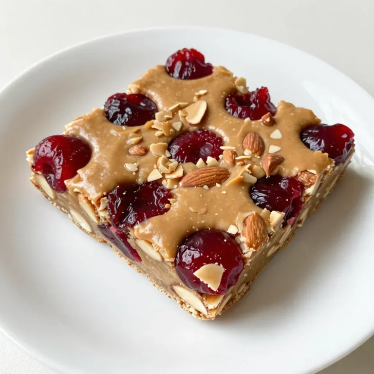 Die Zutaten für die Kirsch-Almond-Energieriegel sind einfach und nahrhaft. Hier sind die Hauptzutaten, die du benötigst: - 1 Tasse getrocknete Kirschen, gehackt - 1 Tasse rohe Mandeln, grob gehackt - 1 Tasse Haferflocken - ½ Tasse Mandelbutter - ¼ Tasse Honig oder Ahornsirup - ½ Teelöffel Vanilleextrakt - ¼ Teelöffel Salz - ¼ Teelöffel Zimt - ¼ Tasse Leinsamen (optional) Diese Zutaten sorgen für einen tollen Geschmack und eine schöne Textur. Jede Zutat hat ihre eigenen Vorteile. Getrocknete Kirschen liefern Antioxidantien und Vitamine. Mandeln sind reich an gesunden Fetten und Eiweiß. Haferflocken geben dir langanhaltende Energie. Mandelbutter bringt gesunde Fette und macht die Riegel cremig. Honig oder Ahornsirup süßen auf natürliche Weise. Vanille und Zimt fügen zusätzlichen Geschmack hinzu. Leinsamen bieten Ballaststoffe und Omega-3-Fettsäuren. Du kannst die Riegel nach deinem Geschmack anpassen. Statt Kirschen kannst du Aprikosen oder Cranberries verwenden. Ersetze Mandeln durch Walnüsse oder Haselnüsse für einen anderen Crunch. Wenn du die Riegel vegan machen willst, verwende Agavensirup anstelle von Honig. Für glutenfreie Riegel kannst du glutenfreie Haferflocken nutzen. Sei kreativ und finde deine perfekte Mischung! {{ingredient_image_2}} Zuerst heize deinen Ofen auf 175 °C vor. Nimm eine 20x20 cm große Backform. Lege sie mit Backpapier aus. Lass das Papier über den Rand hängen. So kannst du die Riegel später leicht herausnehmen. Jetzt ist es Zeit, die Zutaten vorzubereiten. Hacke die getrockneten Kirschen und die rohen Mandeln grob. Mische diese mit den Haferflocken in einer großen Schüssel. Rühre alles gut um, damit sich die Zutaten gut verteilen. Nimm einen kleinen Topf. Schmelze die Mandelbutter und den Honig (oder Ahornsirup) bei schwacher Hitze. Rühre, bis die Mischung glatt ist. Nimm den Topf vom Herd. Füge dann Vanilleextrakt, Salz und Zimt hinzu. Rühre alles gut um, bis es gleichmäßig vermischt ist. Gieße die Mandelbutter-Mischung über die trockenen Zutaten. Rühre gut um, bis alles gleichmäßig bedeckt ist. Wenn du Leinsamen verwenden möchtest, füge sie nun hinzu und falte sie vorsichtig unter. Gib die Mischung in die vorbereitete Backform. Drücke sie fest an, um eine gleichmäßige Schicht zu formen. Backe die Mischung im vorgeheizten Ofen für 15-20 Minuten. Achte darauf, dass die Ränder leicht goldbraun werden. Nimm die Form nach dem Backen aus dem Ofen. Lass die Riegel auf einem Drahtgitter in der Form vollständig auskühlen. Wenn die Riegel abgekühlt sind, hebe sie mit dem Backpapier aus der Form. Schneide sie in Quadrate oder Riegel. Bewahre die Energieriegel in einem luftdichten Behälter auf. So bleiben sie bei Raumtemperatur eine Woche frisch. Im Kühlschrank bleiben sie bis zu zwei Wochen haltbar. Ein häufiger Fehler ist, die Mischung nicht gut zu vermengen. Wenn die trockenen Zutaten nicht gleichmäßig verteilt sind, schmecken die Riegel ungleichmäßig. Achte darauf, dass du alles gut umrührst. Ein weiterer Fehler ist, die Riegel nicht fest genug in die Form zu drücken. Wenn sie lose sind, bröckeln sie beim Schneiden. Drücke die Mischung kräftig an, um eine feste Schicht zu bilden. Die perfekte Konsistenz erreicht man durch das richtige Verhältnis der Zutaten. Die Mandelbutter und der Honig sind wichtig, um die Riegel zusammenzuhalten. Wenn die Mischung zu trocken erscheint, füge etwas mehr Mandelbutter hinzu. Umgekehrt, wenn die Mischung zu feucht ist, kann etwas Haferflocken helfen. Achte darauf, die Riegel richtig abkühlen zu lassen, damit sie fest werden. Präsentiere die Riegel auf einem schönen Holzbrett. Lege frische Kirschen daneben für einen farbenfrohen Akzent. Du kannst auch einen Spritzer Mandelbutter dazugeben. Dies sieht nicht nur gut aus, sondern schmeckt auch gut! Wenn du die Riegel schneidest, achte darauf, dass die Kanten gerade sind. So wirken sie appetitlicher. Pro Tipps Richtige Lagerung: Bewahren Sie die Riegel in einem luftdichten Behälter auf, um ihre Frische zu erhalten und ein Austrocknen zu verhindern. Variationen ausprobieren: Fügen Sie andere Trockenfrüchte oder Nüsse hinzu, um neue Geschmacksrichtungen zu kreieren und die Riegel abwechslungsreich zu gestalten. Glutenfrei halten: Verwenden Sie glutenfreie Haferflocken, um sicherzustellen, dass die Riegel für glutenempfindliche Personen geeignet sind. Für die Süße anpassen: Passen Sie die Menge an Honig oder Ahornsirup je nach persönlichem Geschmack an, um die Süße der Riegel zu variieren. {{image_4}} Um Ihre Kirsch-Almond-Energieriegel aufregender zu machen, können Sie zusätzliche Zutaten hinzufügen. Hier sind einige Ideen: - Kokosraspeln: Geben Sie eine halbe Tasse hinzu für einen tropischen Geschmack. - Dunkle Schokolade: Fügen Sie 1/4 Tasse gehackte Schokolade hinzu. Das macht die Riegel süßer. - Nüsse: Probieren Sie Walnüsse oder Haselnüsse für mehr Crunch. - Trockenfrüchte: Aprikosen oder Cranberries passen gut zu Kirschen. Diese Zutaten bringen neue Aromen und Texturen in die Riegel. Experimentieren Sie mit diesen, um Ihre perfekte Mischung zu finden. Um die Riegel glutenfrei zu machen, verwenden Sie glutenfreie Haferflocken. Für vegane Riegel ersetzen Sie den Honig durch Agavensirup. Auch die Mandelbutter kann durch Erdnussbutter ersetzt werden. - Erdnussbutter: Gibt einen anderen Geschmack, aber bleibt lecker. - Kokosöl: Verwenden Sie anstelle von Mandelbutter für eine andere Konsistenz. Mit diesen Anpassungen sind die Riegel für viele Diäten geeignet. Für eine schokoladige Version können Sie das Grundrezept leicht anpassen. Hier ist, wie: 1. Zutaten: Fügen Sie 1/4 Tasse Kakaopulver zur Mischung hinzu. 2. Schokolade: Geben Sie 1/4 Tasse Schokoladendrops in die Mischung. Das Kakaopulver gibt den Riegeln einen reichen Geschmack. Die Schokoladendrops sorgen für süße Überraschungen in jedem Bissen. Probieren Sie diese Variationen aus, um Ihre Kirsch-Almond-Energieriegel neu zu erfinden! Um die Frische der Kirsch-Almond-Energieriegel zu bewahren, lagern Sie sie in einem luftdichten Behälter. Halten Sie die Riegel bei Raumtemperatur. Ein kühler, trockener Ort ist ideal. Vermeiden Sie direkte Sonneneinstrahlung, da dies die Riegel austrocknen kann. Sie können die Riegel auch im Kühlschrank lagern. So bleiben sie bis zu zwei Wochen frisch. Wenn Sie sie aufbewahren, verwenden Sie Backpapier zwischen den Riegeln. Das verhindert, dass sie zusammenkleben. Wenn Sie gerne Portionen vorbereiten, schneiden Sie die Riegel vor dem Lagern. So haben Sie immer einen schnellen Snack zur Hand. Die Riegel bleiben bei Raumtemperatur etwa eine Woche frisch. Im Kühlschrank halten sie bis zu zwei Wochen. Achten Sie darauf, die Riegel regelmäßig auf Anzeichen von Verderb zu überprüfen. Wenn sie einen seltsamen Geruch oder eine veränderte Textur haben, sollten Sie sie nicht mehr essen. Ein Kirsch-Almond-Energieriegel hat etwa 150 Kalorien. Dies hängt jedoch von den genauen Zutaten ab. Wenn Sie beispielsweise mehr Honig oder Nüsse verwenden, kann die Kalorienzahl steigen. Diese Riegel bieten eine gute Mischung aus Energie und Nährstoffen. Sie sind perfekt für einen Snack vor oder nach dem Training. Ja, die Riegel können gut eingefroren werden. Schneiden Sie sie in Stücke und legen Sie sie in einen luftdichten Behälter. Sie bleiben bis zu drei Monate frisch. So haben Sie immer einen gesunden Snack zur Hand. Lassen Sie sie vor dem Essen einfach etwas auftauen. Um die Riegel süßer zu machen, können Sie mehr Honig oder Ahornsirup hinzufügen. Auch Trockenfrüchte wie Datteln oder Feigen sind eine gute Wahl. Sie bringen natürliche Süße und zusätzliche Nährstoffe. Achten Sie darauf, die Menge der anderen Zutaten anzupassen, um die Konsistenz beizubehalten. Wir haben die Hauptzutaten für Kirsch-Almond-Energieriegel betrachtet und ihre Vorteile erklärt. Zudem habe ich Alternativen und Anpassungen vorgestellt. Die Schritt-für-Schritt-Anleitung zeigt, wie einfach die Zubereitung ist. Ich gab Tipps, um häufige Fehler zu vermeiden und die perfekte Konsistenz zu erreichen. Variationen bringen neuen Geschmack in diese Riegel. Schließlich erfuhren wir, wie man sie richtig lagert und beantworteten wichtige Fragen. Experimentieren Sie mit den Rezepten und genießen Sie diese gesunden Snacks!