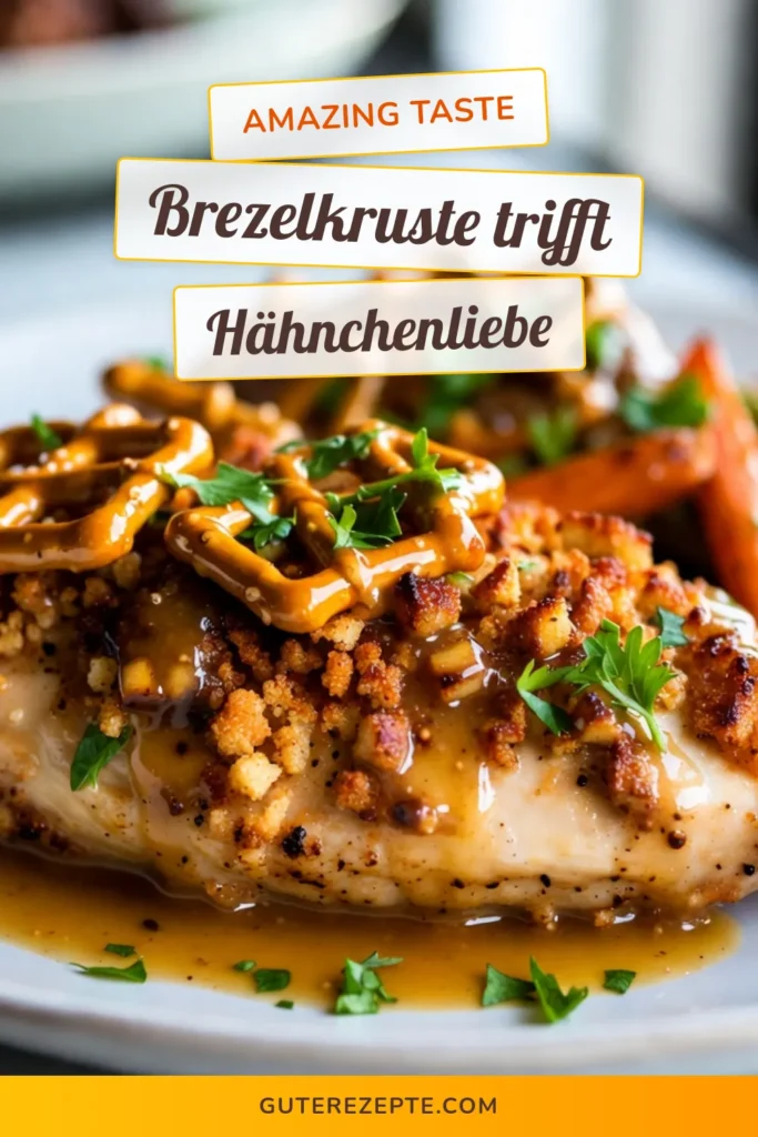Entdecke unser einfaches Hähnchen Gericht mit brezelkruste Hähnchen in einer köstlichen Honig Senf Marinade! Dieses knusprige Hähnchen Rezept ist perfekt für ein schnelles Abendessen. In nur 50 Minuten hast du saftige Hähnchenbrustfilets, die jeden begeistern werden. Probiere es jetzt aus und genieße einen besonderen Genuss! Speichere das Rezept für später! #Brezelkruste #HähnchenRezept #HonigSenf #OfenHähnchen