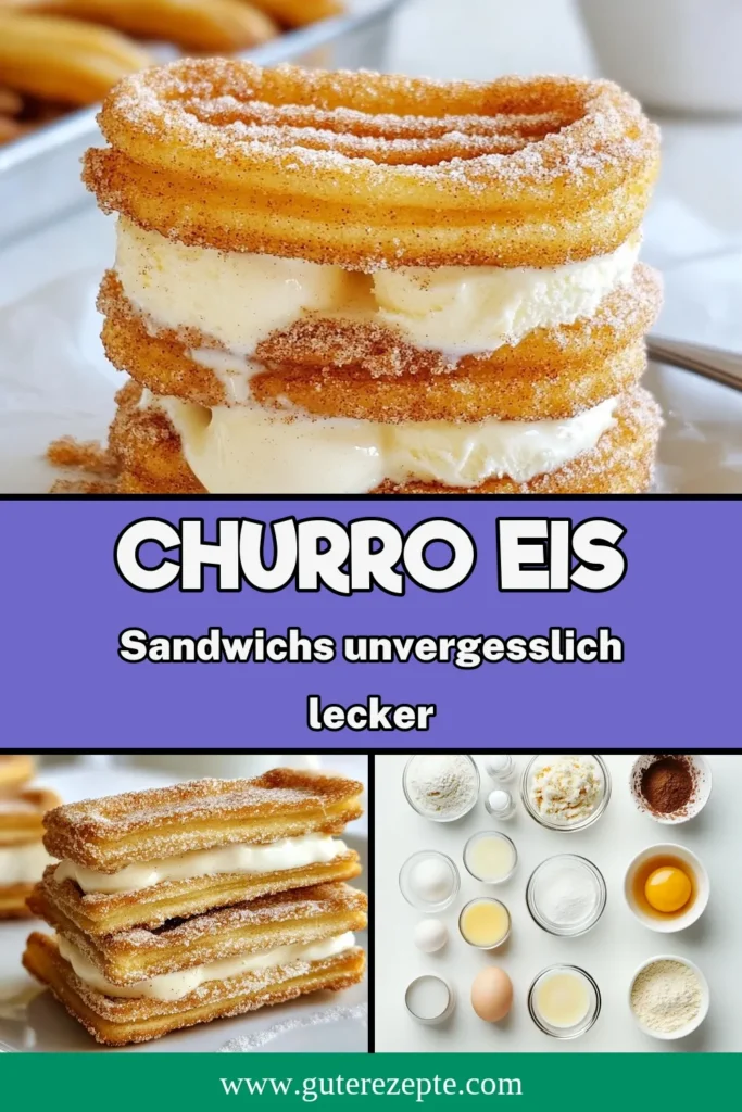 Entdecken Sie das unwiderstehliche Rezept für Churro Eiscreme Sandwiches! Diese leckeren Vanille Churros verzaubern mit ihrem süßen Zimt Zucker Dessert und sind perfekt für jede Gelegenheit. Verwöhnen Sie sich und Ihre Freunde mit diesem Churros Rezept, das Eiscreme Sandwiches in eine neue Dimension bringt. Probieren Sie es aus und genießen Sie jeden Bissen! Speichern Sie das Rezept für Ihren nächsten süßen Genuss! #ChurroEiscremeSandwich #ChurrosRezept #EiscremeSandwiches #ZimtZuckerDessert