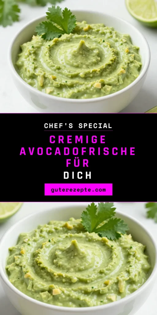 Entdecken Sie die köstliche cremige Avocado-Koriander-Sauce, ein perfekter vegane Avocado-Dip, der Ihrer nächsten Mahlzeit das gewisse Extra verleiht. Dieses einfache Rezept mit Avocado ist nicht nur gesund, sondern auch vielseitig einsetzbar als gesunder Koriander-Dip für Tacos oder als Dip für Chips. Probieren Sie es aus und lassen Sie sich begeistern! Speichern Sie diese Rezeptidee! #AvocadoKorianderSauce #CremigeAvocadoDip #VeganeAvocadoSauce #GesundeDip