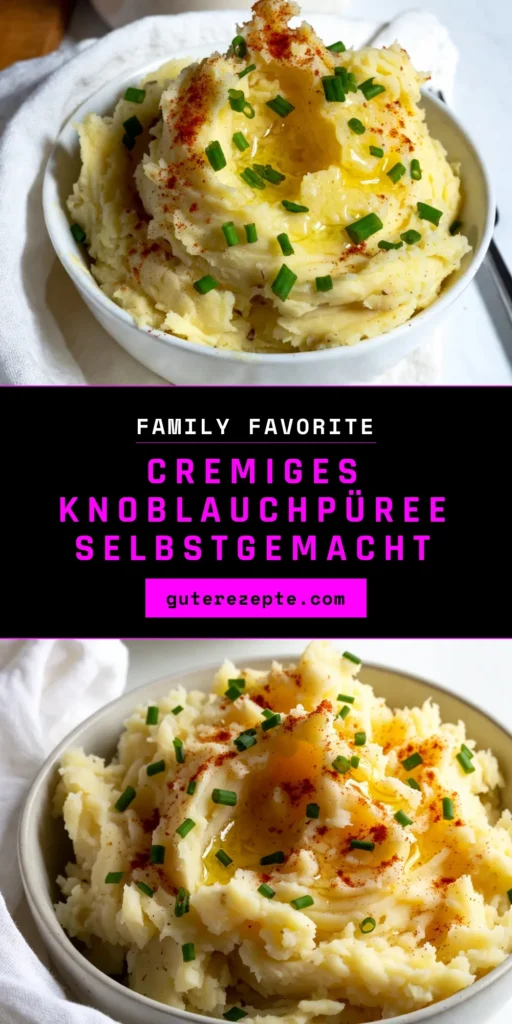 Entdecken Sie dieses cremige Knoblauch-Kartoffelpüree, das Ihr nächstes Abendessen zum Hit macht! Mit Yukon Gold Kartoffeln wird jedes Bissen ein Genuss. Diese einfache Kartoffelbeilage ist perfekt für jedes Gericht und ein Muss für cremige Beilagenrezepte. Kochen Sie mit unserem Yukon Gold Kartoffeln Rezept und genießen Sie das köstliche Kartoffelpüree mit Knoblauch. Jetzt nachmachen und speichern! #Kartoffelpüree #Beilagen #Essen #Rezepte