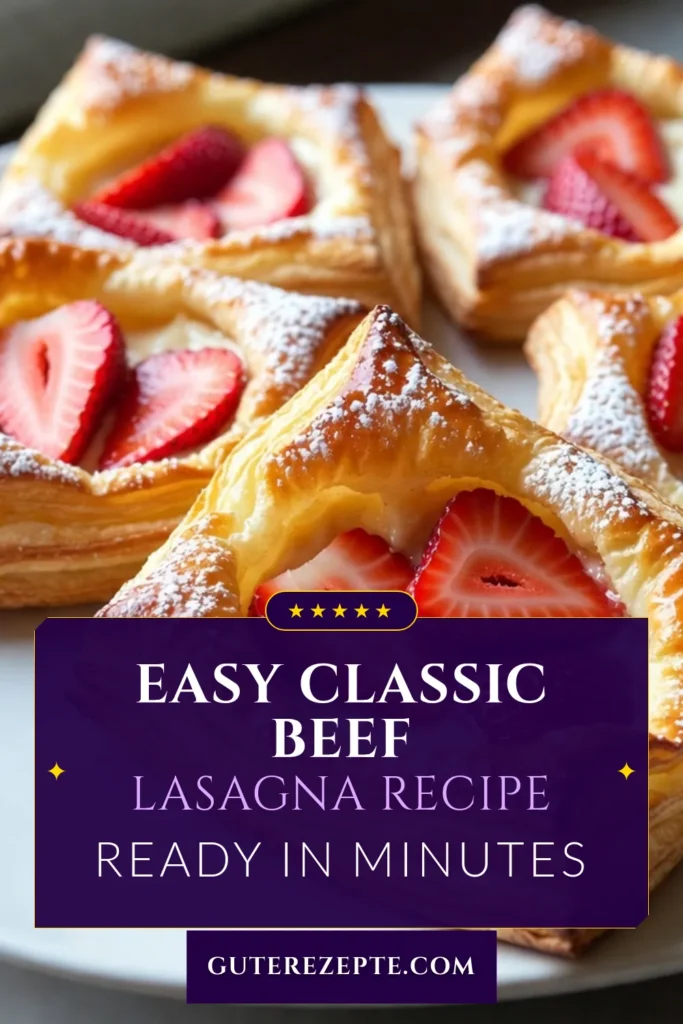 Entdecken Sie unser einfaches Rezept für Erdbeer-Creme-Käse-Danish! Diese köstlichen Blätterteig-Rezepte vereinen zarten Blätterteig mit einer cremigen Frischkäse-Dessert-Füllung und frischen Erdbeeren. Perfekt für alle Liebhaber von einfachen Erdbeer-Törtchen und unwiderstehlichen Nachtischen mit Erdbeeren. Probieren Sie es aus und genießen Sie einen himmlischen Genuss! Speichern Sie das Rezept für Ihre nächste Party! #ErdbeerDanish #Blätterteig #Frischkäse #Nachtisch