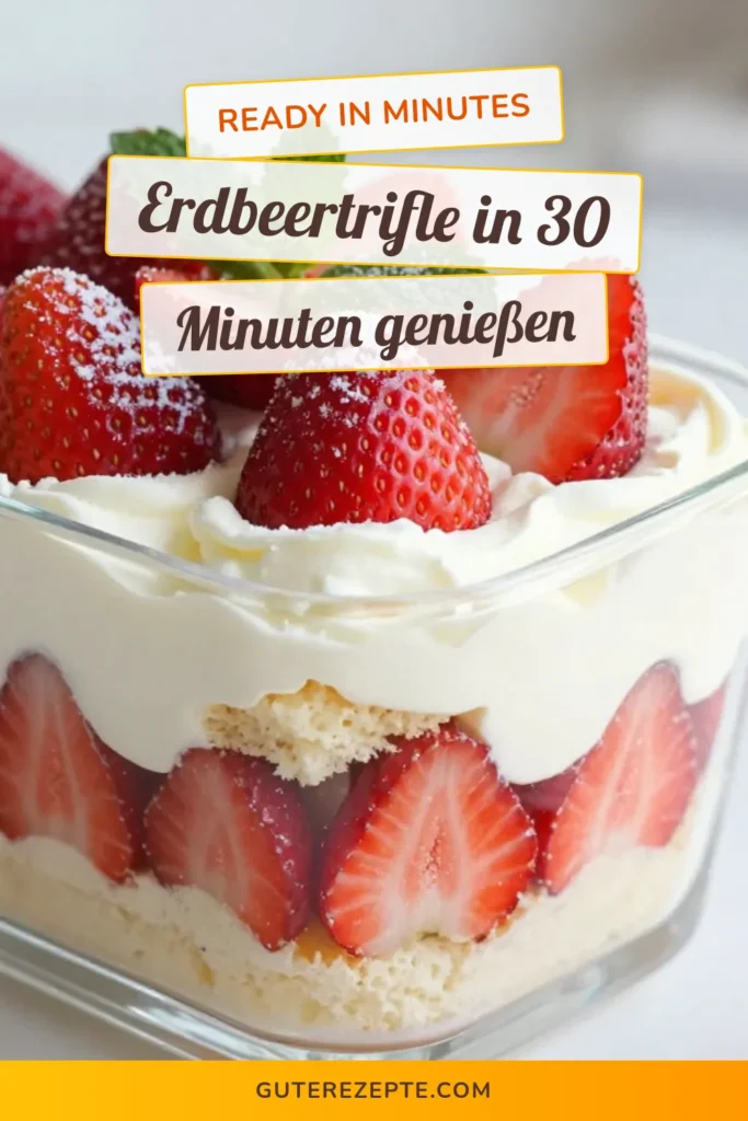 Genießen Sie diesen Erdbeer-Shortcake-Trifle, das perfekte Erdbeeren Dessert Rezept für den Sommer! Mit cremigem Frischkäse und Biskuitkuchen ist dieses einfache Trifle Rezept ein Hit bei jeder Feier. Ideale Sommer Dessert Ideen, die schnell zuzubereiten sind – perfekt für heiße Tage. Versuchen Sie es aus und bringen Sie Frische in Ihr Dessert. Speichern Sie dieses Rezept für Ihre nächste Zusammenkunft! #ErdbeerShortcake #DessertRezept #TrifleRezept #SommerDesserts