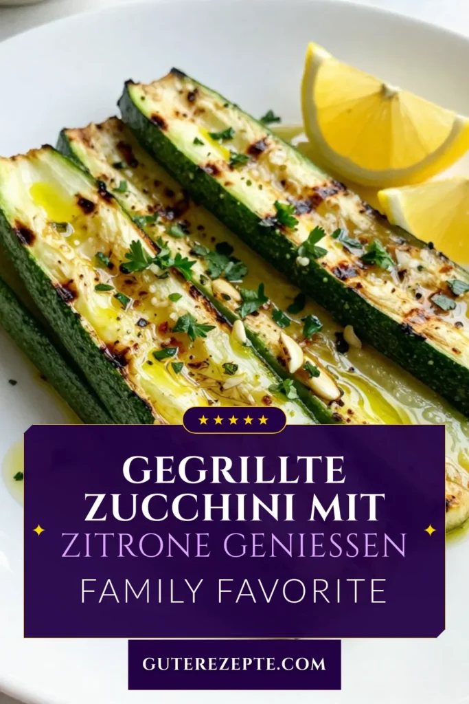Entdecken Sie dieses einfache gegrillte Zucchini Rezept mit einer köstlichen Zitronen Kräuter Marinade! Perfekt als gesundes Grillgemüse oder mediterrane Zucchini Grillrezept, das jede Grillparty aufwertet. Mit nur wenigen Zutaten sind diese Zucchini Beilage einfach zuzubereiten und voller Geschmack. Probieren Sie es aus und bringen Sie frische Aromen auf Ihren Grill! Speichern Sie das Rezept für Ihre nächste Grillrunde! #Grillrezepte #Zucchini #GesundEssen #Mediterran