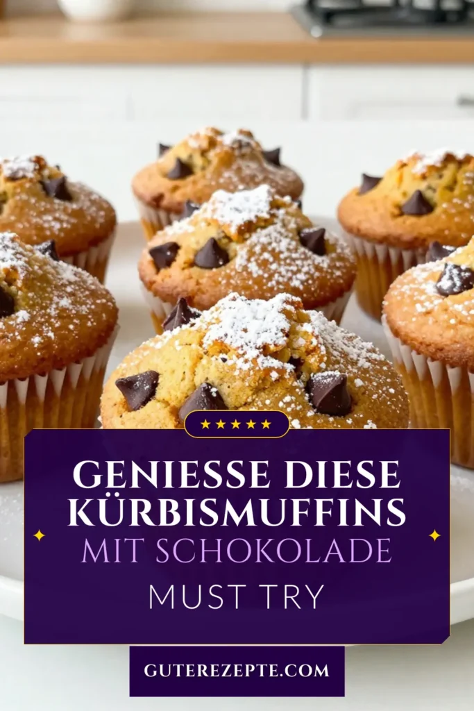 Entdecken Sie dieses einfache Kürbismuffins Rezept mit Schokoladenstückchen! Perfekt für den Herbst, vereint unser Rezept zartes Kürbispüree und süße Schokoladenstückchen für unwiderstehlichen Genuss. Bereiten Sie diese leckeren Kürbispüree Muffins in nur 35 Minuten zu und zaubern Sie ein Lächeln auf die Gesichter Ihrer Familie. Lassen Sie sich inspirieren und genießen Sie den Geschmack des Herbstes! #KürbismuffinsRezept #SchokoladenstückchenMuffins #HerbstMuffins #einfachesMuffinsRezept