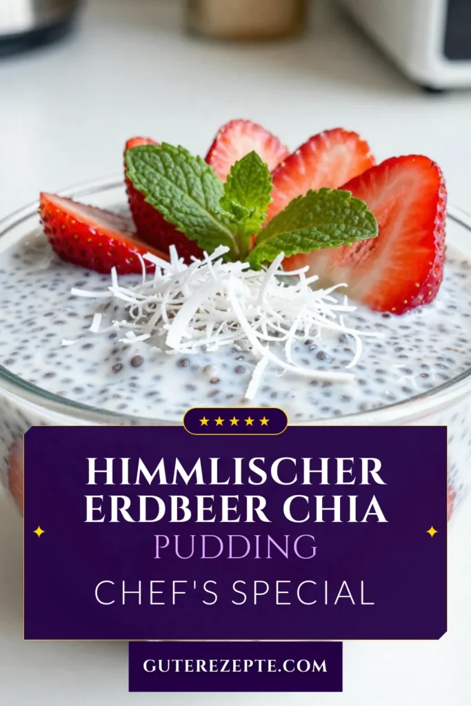 Entdecke unser leckeres Erdbeer-Kokos-Chia-Pudding Rezept, das perfekt als veganes Dessert Rezept oder gesunde Breakfast-Idee dient! Mit cremiger Kokosmilch und frischen Erdbeeren ist dieser Kokosmilch Chia-Pudding nicht nur gesund, sondern auch unglaublich lecker. Probiere es aus und verwöhne dich mit dieser gesunden Süßigkeit. Speichere das Rezept und teile es mit Freunden! #ErdbeerKokosChiaPudding #ChiaPuddingRezept #VeganesDessert #GesundeFrühstücksideen