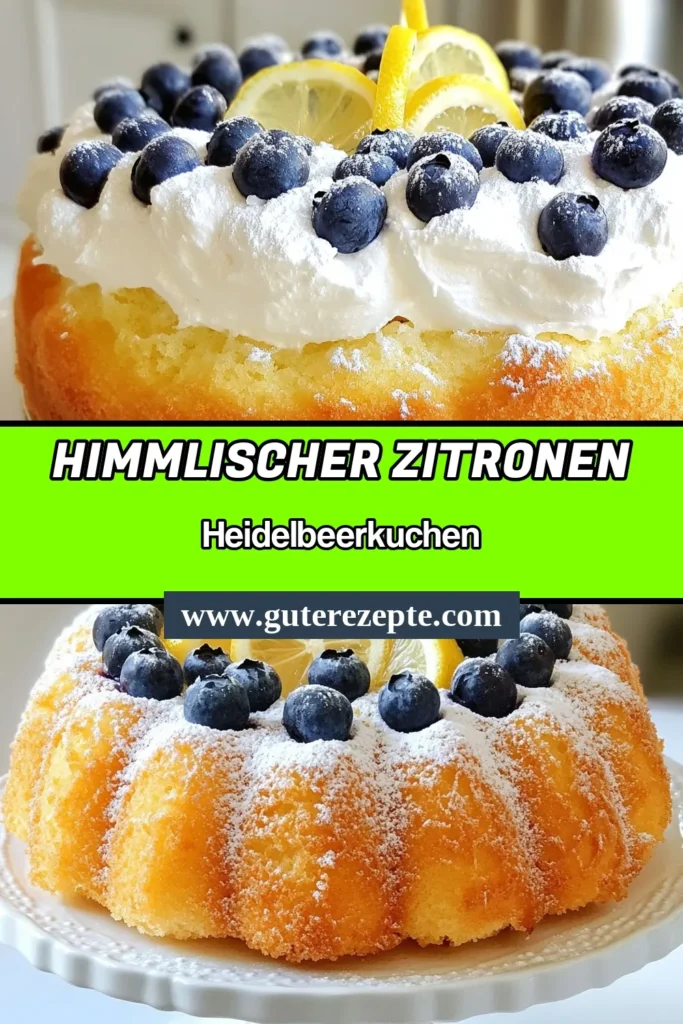Entdecken Sie unser köstliches Rezept für Zitronen-Heidelbeer-Kuchen, einen fruchtigen Kuchen, der perfekt für glutenfreies Backen geeignet ist! Dieser leichte Zitronenkuchen aus Engelsschnitten ist einfach zuzubereiten und begeistert mit seiner frischen Zitronen- und Heidelbeer-Kombination. Backen Sie diesen himmlischen Engelskuchen und beeindrucken Sie Ihre Gäste! Jetzt ausprobieren und genießen! #ZitronenHeidelbeerKuchen #EngelskuchenRezept #GlutenfreiesBacken #LeichterZitronenkuchen