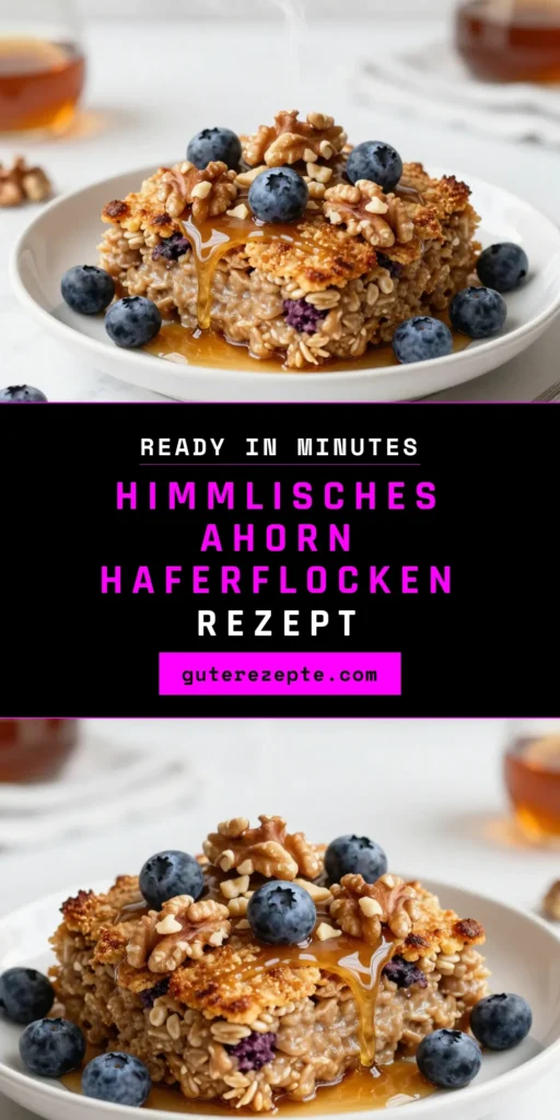 Entdecke das köstliche Rezept für Ahorn-Zucker gebackene Haferflocken, das perfekt für ein gesundes Frühstück ist! Diese einfache Haferflocken mit Früchten, kombiniert mit frischen Blaubeeren oder Bananenscheiben, sorgen für einen energiereichen Start in den Tag. Probiere unser einfaches Haferflocken Rezept aus und lass dich von den Aromen des Ahornsirups verzaubern. Speichere dir das Rezept für deine nächste Frühstücksplanung! #gesundesfrühstück #haferflockenrezept #ahornzucker #gebackenehaferflocken