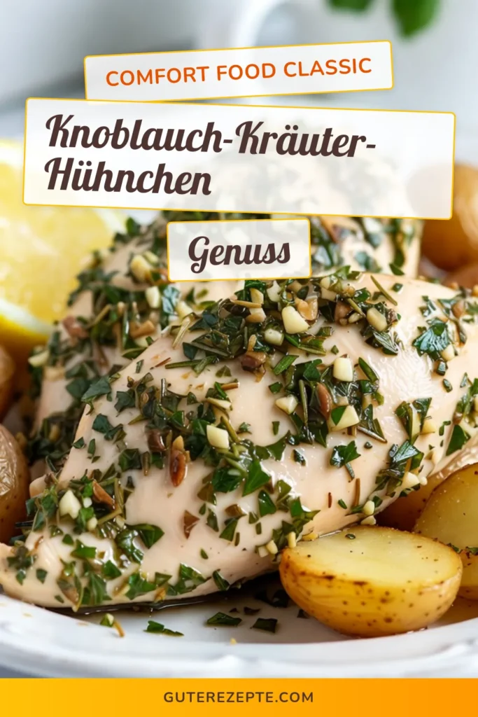 Entdecken Sie dieses köstliche Knoblauch-Hühnchen Rezept mit Kräuter Kartoffeln – ideal für ein schnelles Hühnchen Gericht! Mit einfachen Zutaten zaubern Sie ein mediterranes Hühnchen Rezept, das in nur 45 Minuten gelingt. Saftige Hähnchenbrustfilets und goldene Kartoffeln vereinen sich zu einem Geschmackswunder. Perfekt für die ganze Familie! Speichern Sie jetzt das Rezept für Ihr nächstes Abendessen! #HühnchenRezept #OfenHühnchen #Küchenliebe #schnelleGerichte