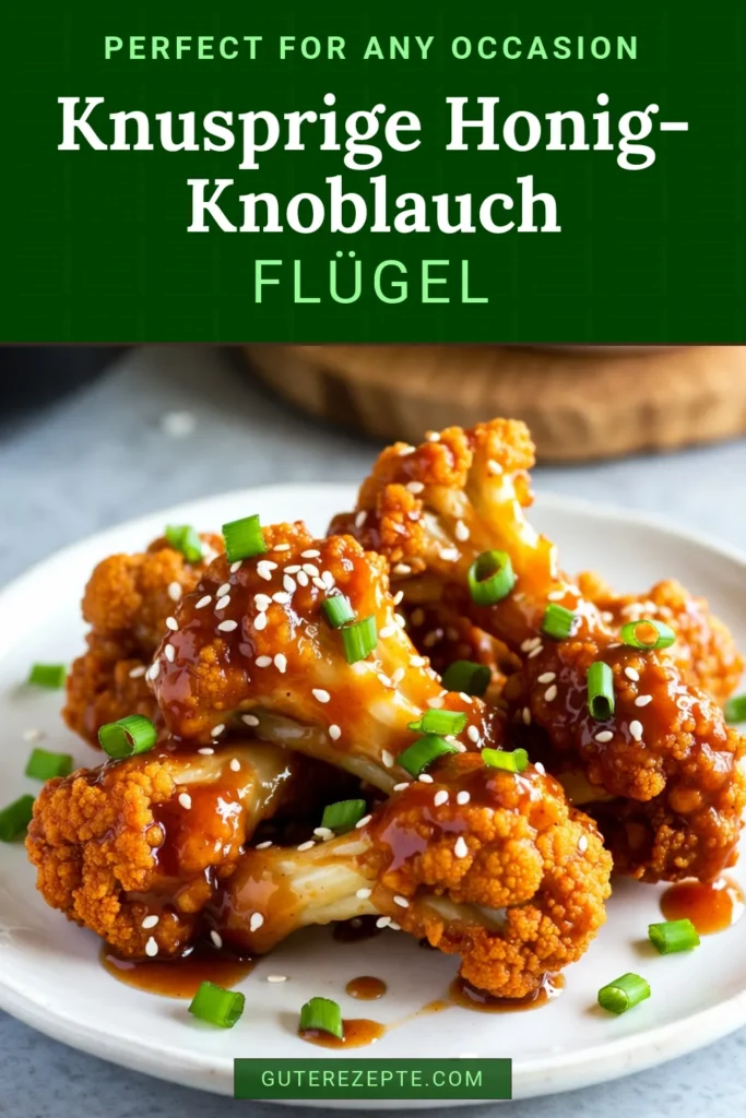 Entdecke das köstliche Rezept für Honig-Knoblauch Blumenkohl-Flügel! Diese vegane Blumenkohl Snacks sind perfekt als knusprige Blumenkohl Vorspeise und eine gesunde Wahl für jede Mahlzeit. Probiere dieses einfache Blumenkohl Flügel Rezept aus und beeindrucke deine Gäste mit gesunden Blumenkohl Gerichte, die sie lieben werden. Jetzt nachmachen und genießen! #Blumenkohl #veganeSnacks #gesundeRezepte #Snackideen
