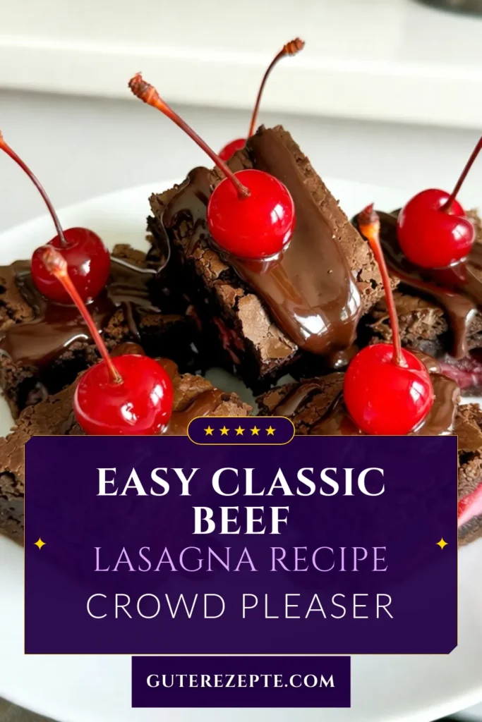 Entdecken Sie das köstliche Rezept für Schokoladen-Kirsch-Brownies! Diese einfachen Brownies mit Kirschfüllung kombinieren zartbittere Schokolade und saftige Kirschen für ein unwiderstehliches Dessert. Perfekt für alle Schokoladenliebhaber, die nach kreativen schokoladenüberzogenen Dessertrezepten suchen. Bereiten Sie sich auf ein Geschmackserlebnis vor und teilen Sie diese Leckerei mit Freunden! #Brownies #Schokoladenrezepte #Desserts #Kirschen