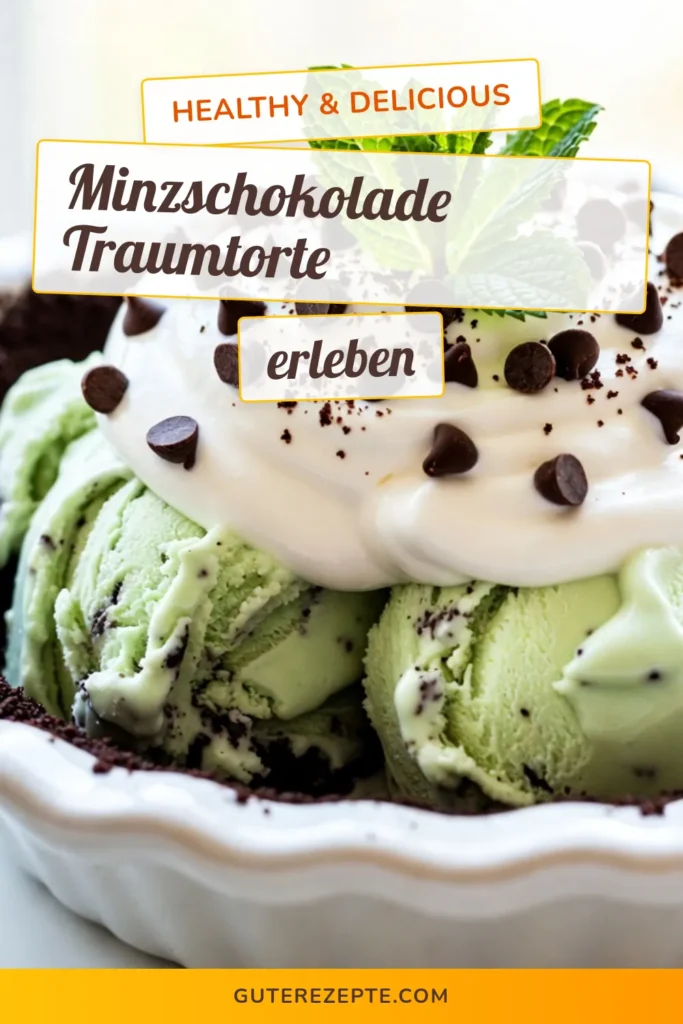 Entdecken Sie dieses köstliche Rezept für eine Minz-Schokoladen-Eiscreme-Torte! Mit einer knusprigen Schokoladenkeks-Kruste, leichtem Minz-Schokoladen-Eiscreme-Füllung und einer luftigen Schlagsahne ist dieses einfache Eisrezept das perfekte Dessert mit Minze für jeden Anlass. Einfach zuzubereiten und super erfrischend. Speichern Sie dieses Rezept und verwöhnen Sie sich selbst! #MinzSchokoladenEiscremeTorte #DessertMitMinze #Eisrezept #SchokoladenkeksKruste