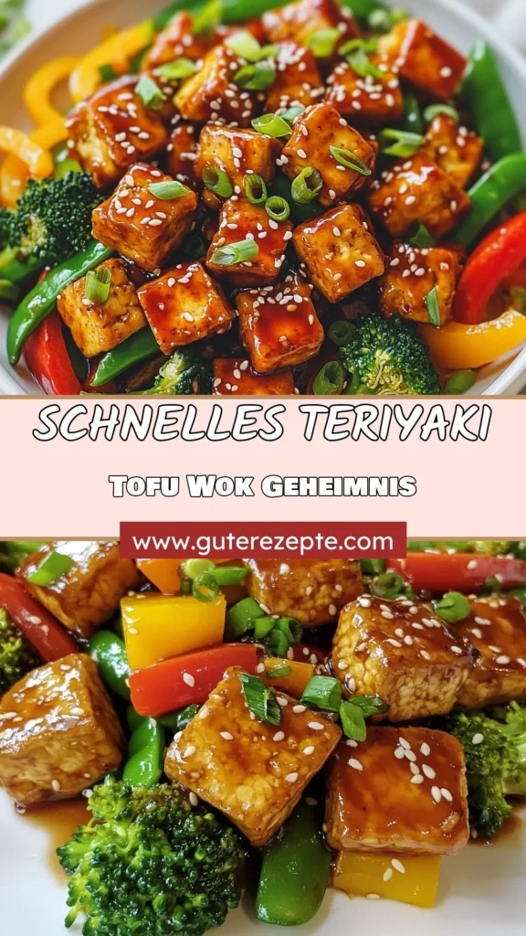 Entdecken Sie dieses köstliche Teriyaki Tofu Rezept für ein schnelles Wok Gemüse Gericht, das perfekt für ein einfaches veganes Teriyaki Abendessen ist. Mit knusprigem Tofu und frischem Gemüse ist dieses glutenfreie Tofu Rezept ein Highlight der asiatischen Küche Tofu. Ideal für alle, die gesund und lecker essen möchten! Speichern Sie das Rezept und bringen Sie mehr Geschmack in Ihre Küche! #TeriyakiTofuRezept #WokGemüseGericht #AsiatischeKüche #VeganEssen