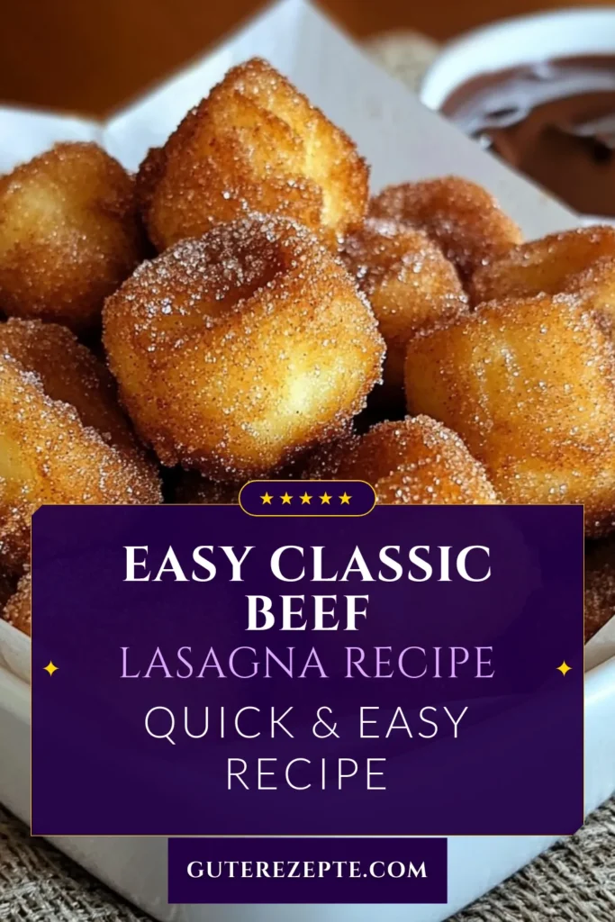 Entdecke das köstliche Rezept für Zimt-Zucker Churros mit diesen einfachen Churro Bissen! Diese selbstgemachten Churros sind perfekt zum Frittieren und bringen süße Momente in deine Küche. Mit lediglich 30 Minuten Zubereitungszeit kannst du mühelos leckere Churro Bissen zaubern, die mit einer himmlischen Zimt-Zucker Mischung bestäubt werden. Probiere sie aus und teile deine Kreationen! #ZimtZuckerChurros #ChurroBissenRezept #SelbstgemachteChurros #EinfacheChurroBissen