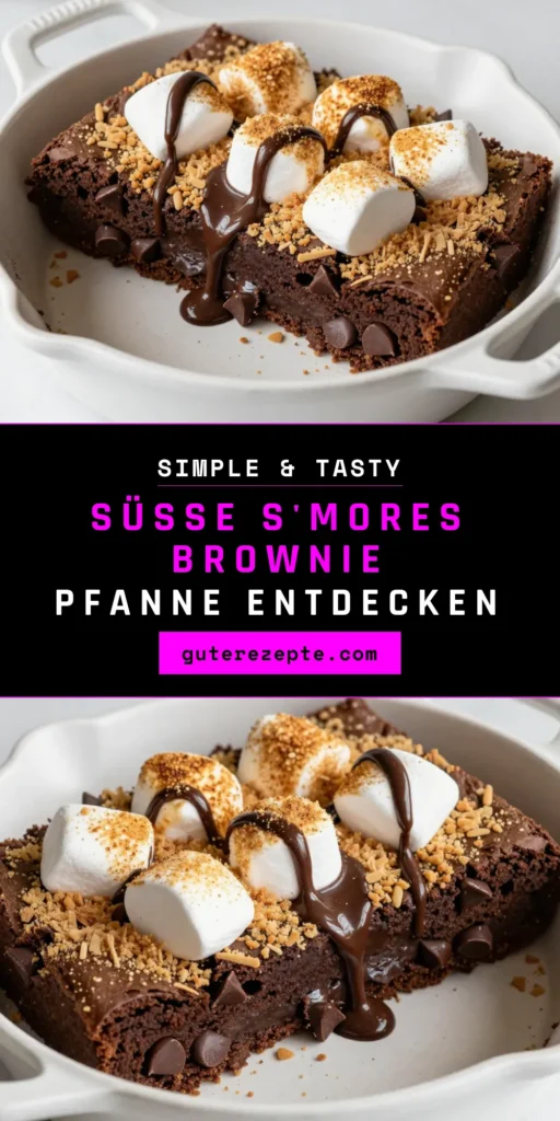 Entdecken Sie unser unwiderstehliches S'mores Brownies Rezept, perfekt für Schokoladenliebhaber! Diese köstlichen gusseiserne Pfanne Brownies kombinieren schmelzende Schokoladenstückchen und fluffige Marshmallows für ein einfaches S'mores Dessert. Ideal für jede Gelegenheit. Bereiten Sie diese schokoladigen Genüsse in nur 45 Minuten zu und beeindrucken Sie Familie und Freunde! Jetzt ausprobieren und genießen! #SmoreBrownies #Desserts #Brownies #Kochrezepte