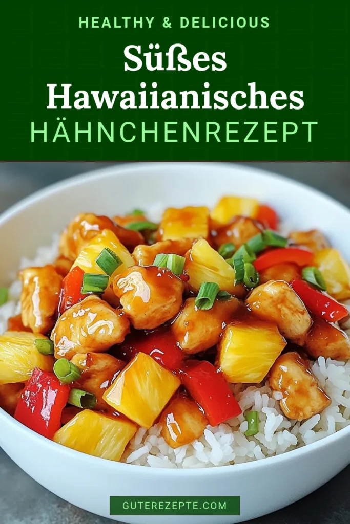 Entdecken Sie dieses köstliche Hawaiianische Hähnchen Rezept! Unser süßer Hähnchen-Pfannenmix verbindet zartes Hähnchen mit saftigen Ananasstücken für ein einzigartiges Ananas Hähnchen Gericht. Diese einfache Hähnchenpfanne ist perfekt für ein schnelles Abendessen und wird garantiert zum Hit Ihrer Familie. Save this Rezept für ein einfaches asiatische Hähnchenrezepte Erlebnis. Probieren Sie es aus! #HawaiianischesHähnchen #AnanasHähnchen #Hähnchenrezepte #SchnelleRezepte