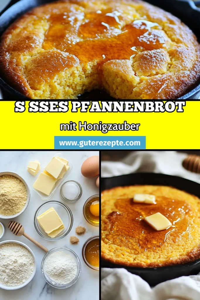 Entdecken Sie unser köstliches Honig-Butter-Maisbrot, das einfach in der Pfanne zubereitet wird! Mit diesem Pfannenbrot Rezept gelingt Ihnen ein rustikales Maisbrot, das mit Honig verfeinert ist. Perfekt als Beilage oder Snack! Die Zubereitung ist einfach und schnell – ideal für jede Gelegenheit. Lassen Sie sich dieses Rezept nicht entgehen! Profitieren Sie von einem leckeren Maisbrot mit Honig. #Maisbrot #Pfannenbrot #Essen #Backen