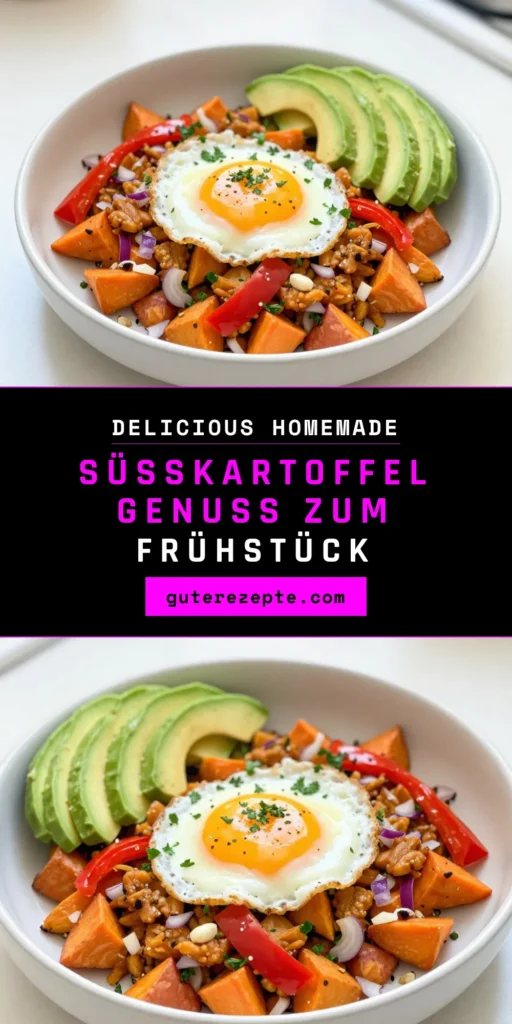 Entdecken Sie dieses köstliche und gesunde Frühstücksrezept mit Süßkartoffeln: unser Süßkartoffel Hash! Ideal für einen energiereichen Start in den Tag, bietet dieses vegane Frühstücksgericht vielfältigen Geschmack und Nährstoffe. In nur 30 Minuten zubereitet, ist es perfekt für jede Gelegenheit. Lassen Sie sich inspirieren und probieren Sie unser Süßkartoffel Frühstücksgericht aus! Speichern Sie das Rezept! #SüßkartoffelHash #Frühstücksrezepte #gesundesFrühstück #veganeFrühstücksoption