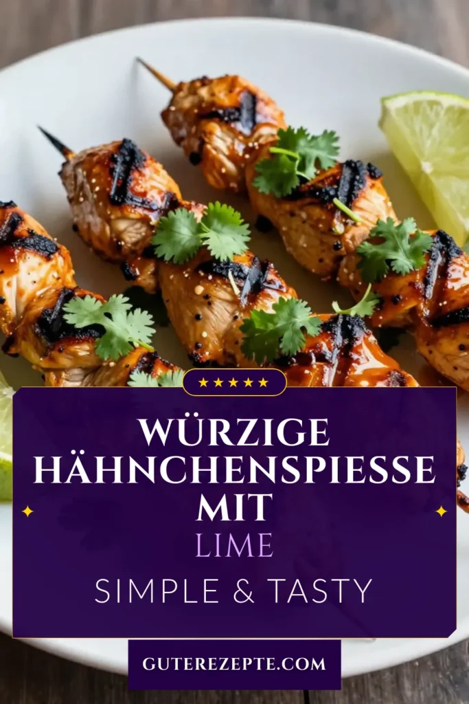 Entdecken Sie diese leckeren Chipotle Hähnchenspieße mit Limetten, perfekt für Ihr nächstes Grillfest! Dieses Limetten Hähnchen Rezept vereint eine würzige Hähnchen Marinade aus Chipotle und frischen Zutaten. Einfach zuzubereiten, bieten diese gegrillten Hähnchenspieße das ideale Grillvergnügen. Holen Sie sich jetzt das Rezept und begeistern Sie Ihre Gäste! #ChipotleHähnchenspieße #LimettenHähnchenRezept #gegrillteHähnchenspieße #einfachesGrillrezept