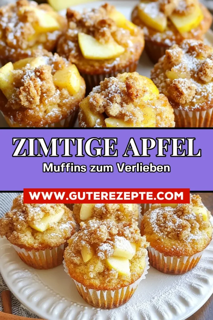 Entdecken Sie unser himmlisches Rezept für Zimt Apfel Muffins! Diese Apfel Crumble Muffins sind perfekt für den Herbst und einfach zuzubereiten. Mit einer Kombination aus saftigem Apfelmus und würzigem Zimt bieten diese Muffins mit Zimt und Äpfeln einen tollen Geschmack. Ideal als Snack oder Frühstück. Probieren Sie unser einfaches Muffins mit Apfelmus Rezept und lassen Sie sich verwöhnen! Speichern Sie dieses Rezept jetzt! #ZimtApfelMuffins #ApfelCrumble #HerbstMuffins #EinfacheRezepte