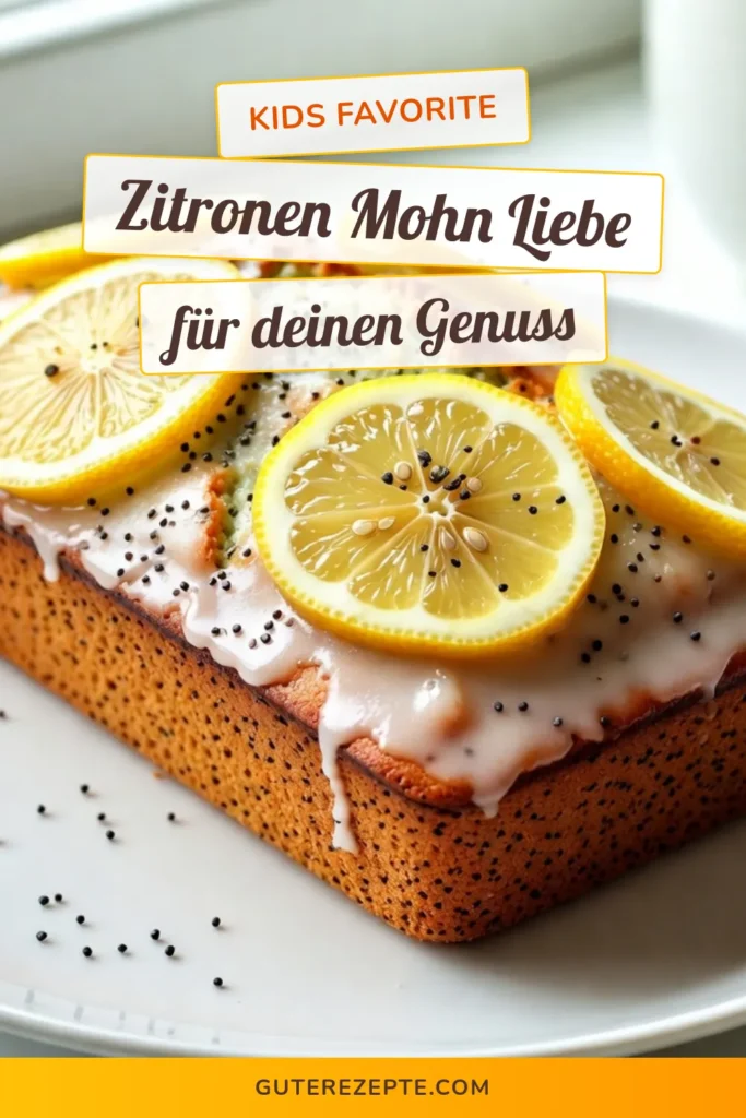 Entdecken Sie unser köstliches Zitronen Mohnkuchen Rezept! Dieser Zesty Lemon Poppy Seed Loaf ist einfach zuzubereiten und perfekt für jeden Anlass. Mit frischem Zitronensaft und einer knackigen Glasur wird unser Zitronenkuchen mit Mohn sicher zur neuen Lieblingsleckerei. Probieren Sie dieses einfaches Mohnbrot und überraschen Sie Ihre Gäste. Speichern Sie das Rezept und teilen Sie Ihre Kreationen! #ZitronenMohnkuchen #Mohnbrot #Zitronenkuchen #Backrezepte
