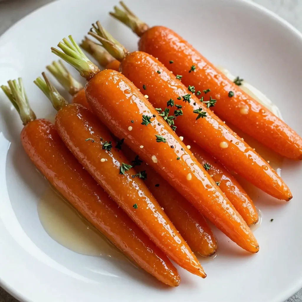 Für die Honig-Knoblauch-glasierte Karotten benötigst du: - 450 g Babymöhren (oder normale Karotten in Sticks geschnitten) - 3 Esslöffel Honig - 2 Esslöffel ungesalzene Butter - 3 Knoblauchzehen, fein gehackt - 1 Esslöffel Olivenöl - 1 Teelöffel frische Thymianblätter (oder ½ Teelöffel getrockneter Thymian) - Salz und Pfeffer nach Geschmack - Optional: Gehackte Petersilie zum Garnieren Wenn ich Karotten kaufe, achte ich auf einige Dinge. Frische Karotten haben eine glatte Haut und sind fest. Wähle möglichst kleine oder mittelgroße Karotten. Sie sind oft süßer und zarter. Achte auch darauf, dass die Karotten keine braunen Flecken oder Falten haben. Das zeigt, dass sie frisch sind. Wenn du Babymöhren verwendest, sind sie bereits schmackhaft und brauchen weniger Vorbereitung. Um das Rezept aufzupeppen, kannst du verschiedene Aromen hinzufügen. Ein Spritzer Zitronensaft gibt Frische. Ein Hauch von Chili bringt eine würzige Note. Du kannst auch andere Kräuter wie Rosmarin oder Oregano verwenden. Diese Kräuter ergänzen den Honig und den Knoblauch gut. Experimentiere mit den Aromen, um deinen persönlichen Lieblingsgeschmack zu finden! {{ingredient_image_2}} Zuerst musst du die Karotten vorbereiten. Du kannst Babymöhren verwenden oder normale Karotten in Sticks schneiden. Achte darauf, dass die Karotten gleich groß sind. So garen sie gleichmäßig. Stelle außerdem alle Zutaten bereit. Das macht das Kochen einfacher und schneller. Erhitze eine große Pfanne bei mittlerer Hitze. Füge das Olivenöl und die Butter hinzu. Warte, bis die Butter schmilzt und schäumt. Dann gib den fein gehackten Knoblauch in die Pfanne. Brate den Knoblauch etwa eine Minute lang an. Achte darauf, dass er nicht anbrennt, sonst wird er bitter. Der Knoblauch sollte duften und leicht golden sein. Jetzt kommen die Karotten in die Pfanne. Schwenke sie gut in der Knoblauch-Butter-Mischung. Das sorgt für viel Geschmack. Träufle den Honig über die Karotten. Streue dann die frischen Thymianblätter darüber. Würze alles mit Salz und Pfeffer nach Geschmack. Lasse die Karotten nun etwa 10 bis 15 Minuten garen. Rühre gelegentlich um. Die Karotten sollen zart sein und eine schöne Glasur haben. Wenn die Sauce leicht eingedickt ist, sind sie fertig. Überführe die Karotten in eine Servierschüssel und garniere sie optional mit gehackter Petersilie. Um die perfekte Textur für deine Honig-Knoblauch-glasierte Karotten zu bekommen, achte auf die Garzeit. Koche die Karotten nicht zu lange. Sie sollten zart, aber knusprig bleiben. Wenn du Babymöhren verwendest, sind sie oft schon optimal. Normale Karotten in gleichmäßige Sticks schneiden hilft auch. Achte darauf, dass alle Stücke gleich groß sind. So garen sie gleichmäßig. Wenn du eine spezielle Diät hast, gibt es viele Anpassungen. Du kannst den Honig durch Ahornsirup ersetzen. Das ergibt einen ähnlichen süßen Geschmack. Bei Allergien gegen Nüsse oder Milchprodukte kannst du die Butter durch Kokosöl ersetzen. Für eine kalorienärmere Version verwende weniger Öl oder Butter. Das Gericht bleibt trotzdem lecker und nahrhaft. Eine schöne Präsentation macht das Gericht noch ansprechender. Du kannst die glasierte Karotten mit frisch gehackter Petersilie garnieren. Das gibt eine schöne grüne Farbe. Zudem kannst du die Karotten in einer schönen Schüssel anrichten. Füge ein paar Thymianzweige als Dekoration hinzu. So sieht das Gericht frisch und einladend aus. Pro Tipps Die richtige Karottensorte wählen: Verwenden Sie frische Babymöhren für eine zartere Textur oder schneiden Sie große Karotten in gleichmäßige Sticks, um ein gleichmäßiges Garen zu gewährleisten. Knoblauch richtig anbraten: Achten Sie darauf, den Knoblauch nur kurz zu braten, um ein Anbrennen zu vermeiden, da verbrannter Knoblauch bitter schmeckt. Honig hinzufügen: Träufeln Sie den Honig erst am Ende des Garvorgangs über die Karotten, um eine schönere Glasur zu erzielen und den Geschmack zu intensivieren. Variationen ausprobieren: Experimentieren Sie mit verschiedenen Kräutern wie Rosmarin oder Oregano, um den Geschmack der glasierten Karotten zu variieren. {{image_4}} Ich liebe es, Honig-Knoblauch-Spinat als Beilage zu meinen Gerichten zu machen. Er ist einfach, lecker und schnell. Du brauchst frischen Spinat, Honig und Knoblauch. - 300 g frischer Spinat - 2 Esslöffel Honig - 2 Knoblauchzehen, fein gehackt - 1 Esslöffel Olivenöl - Salz und Pfeffer nach Geschmack Erhitze das Olivenöl in einer Pfanne. Füge den Knoblauch hinzu und brate ihn kurz an. Gib den Spinat in die Pfanne und schwenke ihn, bis er zusammenfällt. Träufle Honig darüber und würze nach Geschmack. Für einen besonderen Kick kannst du geräucherte Paprika verwenden. Diese gibt den Karotten ein rauchiges Aroma. Füge einfach 1 Teelöffel geräucherte Paprika zu den Karotten hinzu, während sie garen. Geräucherte Paprika passt gut zu Honig und Knoblauch. Sie bringt die Aromen zusammen und macht das Gericht noch spannender. Experimentiere mit der Menge, um den Geschmack zu finden, der dir gefällt. Wenn du eine vegane Option suchst, ersetze die Butter durch pflanzliche Margarine. Verwende dann die gleichen Schritte wie im Rezept. Das Gericht wird trotzdem köstlich und voll von Geschmack sein. Du kannst auch Agavendicksaft statt Honig verwenden. So bleibt das Rezept vegan und lecker. Achte darauf, die Konsistenz im Auge zu behalten, da Agavendicksaft flüssiger ist. Mit diesen Variationen kannst du Honig-Knoblauch glasierte Karotten noch vielseitiger genießen! Um die Honig-Knoblauch-glasierte Karotten frisch zu halten, solltest du sie in einem luftdichten Behälter aufbewahren. Lass die Karotten zuerst auf Raumtemperatur abkühlen. So vermeidest du Kondensation im Behälter. Es ist auch wichtig, die Karotten nicht mit anderen stark riechenden Lebensmitteln zu lagern. Das könnte ihren Geschmack verändern. Die Karotten bleiben im Kühlschrank etwa 3 bis 5 Tage frisch. Achte darauf, dass du sie gut verschlossen hältst. Wenn du die Karotten länger aufbewahren möchtest, kannst du sie auch einfrieren. So bleibt ihr Geschmack für bis zu 3 Monate erhalten. Beachte jedoch, dass die Textur beim Auftauen leicht weich werden kann. Um die Karotten wieder aufzuwärmen, kannst du sie in einer Pfanne bei mittlerer Hitze erhitzen. Füge einen kleinen Löffel Wasser hinzu, um sie feucht zu halten. Rühre die Karotten gelegentlich um, bis sie warm sind. Alternativ kannst du sie auch in der Mikrowelle aufwärmen. Stelle die Mikrowelle auf mittlere Leistung und erhitze die Karotten in 30-Sekunden-Intervallen, bis sie warm sind. Das Garen der Karotten dauert etwa 10 bis 15 Minuten. Du solltest die Karotten in die Pfanne geben, wenn die Knoblauch-Butter-Mischung heiß ist. Rühre die Karotten gelegentlich um, damit sie gleichmäßig garen. Achte darauf, dass sie zart sind, aber noch etwas Biss haben. So bleibt der Geschmack frisch. Ja, du kannst andere Karottenarten verwenden. Babymöhren sind perfekt für dieses Rezept, aber normale Karotten funktionieren auch gut. Schneide sie einfach in gleichmäßige Sticks oder Scheiben. So garen sie gleichmäßig. Probier auch mal bunte Karotten für einen schönen Look! Ja, du kannst die Karotten im Voraus zubereiten. Koche sie bis sie zart sind, aber nicht zu weich. Lass sie abkühlen und bewahre sie dann im Kühlschrank auf. Wenn du bereit bist, sie zu servieren, erhitze sie in einer Pfanne oder Mikrowelle. Füge etwas frischen Thymian und einen Hauch Honig hinzu, um den Geschmack aufzufrischen. Dieser Blogbeitrag hat dir gezeigt, wie du perfekte Karotten zubereitest. Wir haben die besten Zutaten besprochen, Tipps zum Garen gegeben und Variationen vorgestellt. Du weißt jetzt, wie du Textur und Geschmack optimierst. Vergiss nicht, deine Karotten richtig zu lagern, um die Frische zu erhalten. Mit diesen Informationen kannst du leckere Beilagen zaubern. Lass deiner Kreativität freien Lauf und genieße das Kochen!
