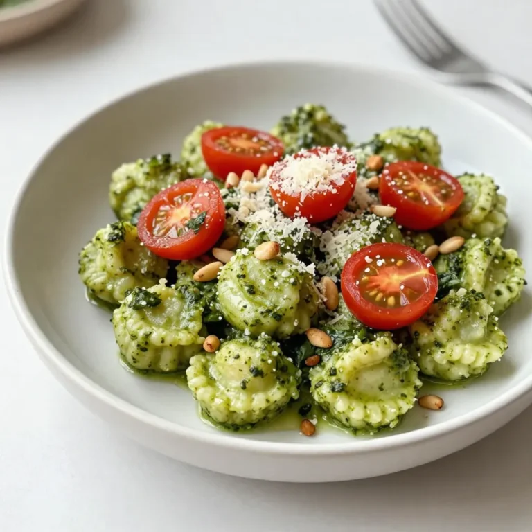 Für cremige Pesto-Gnocchi brauchen Sie diese Hauptzutaten: - 500g Kartoffelgnocchi - 1 Tasse frische Basilikumblätter - 1/2 Tasse geriebener Parmesan - 1/3 Tasse geröstete Pinienkerne - 2 Knoblauchzehen, fein gehackt - 1/2 Tasse Sahne - 2 Esslöffel Olivenöl - Salz und Pfeffer nach Geschmack Diese Zutaten sind einfach zu finden. Die Gnocchi sind die Basis. Das Pesto bringt frischen Geschmack. Neben den Hauptzutaten können Sie auch Gewürze hinzufügen: - Salz und Pfeffer nach Geschmack Optional können Sie Kirschtomaten verwenden: - Kirschtomaten, halbiert zur Garnitur Die Kirschtomaten bringen Farbe und einen süßen Biss. Sie machen das Gericht noch ansprechender. Wählen Sie frische Zutaten mit Sorgfalt. Achten Sie auf die Basilikumblätter. Sie sollten grün und duftend sein. Die Gnocchi sollten weich und nicht klebrig sein. Kaufen Sie frisch geriebenen Parmesan für besten Geschmack. Vermeiden Sie alte oder vergilbte Blätter. Frische Zutaten machen den Unterschied in diesem Gericht. {{ingredient_image_2}} Um das Pesto zu machen, brauchen Sie frische Basilikumblätter, geröstete Pinienkerne, Parmesan und Knoblauch. Geben Sie alles in eine Küchenmaschine. Pulsieren Sie die Mischung, bis sie fein ist. Jetzt fügen Sie langsam das Olivenöl hinzu. Lassen Sie die Maschine weiterlaufen, bis die Mischung glatt ist. Fügen Sie die Sahne hinzu. Pürieren Sie weiter, bis die Sauce cremig ist. Vergessen Sie nicht, mit Salz und Pfeffer zu würzen. Nehmen Sie einen großen Topf und fügen Sie gesalzenes Wasser hinzu. Bringen Sie das Wasser zum Kochen. Geben Sie die Kartoffelgnocchi hinein. Kochen Sie sie für 2-3 Minuten oder bis sie an die Oberfläche schwimmen. Das zeigt, dass sie fertig sind. Lassen Sie die Gnocchi gut abtropfen. Erhitzen Sie eine große Pfanne bei mittlerer Hitze. Geben Sie die cremige Pesto-Mischung in die Pfanne. Fügen Sie die gekochten Gnocchi hinzu. Rühren Sie vorsichtig, damit alle Gnocchi gut mit der Sauce bedeckt sind. Achten Sie darauf, die Gnocchi nicht zu zerdrücken. Jetzt kommt der beste Teil! Nehmen Sie eine Schale und geben Sie die Gnocchi hinein. Garnieren Sie sie mit halbierten Kirschtomaten. Streuen Sie nach Belieben etwas geriebenen Parmesan darüber. Servieren Sie das Gericht warm und genießen Sie den Geschmack! Um die perfekte Pesto-Konsistenz zu erhalten, nutzen Sie eine Küchenmaschine. Geben Sie frische Basilikumblätter, geröstete Pinienkerne, Parmesan und Knoblauch in die Maschine. Pulsieren Sie die Mischung, bis alles fein gehackt ist. Lassen Sie die Maschine laufen und träufeln Sie das Olivenöl langsam hinein. Fügen Sie dann die Sahne hinzu und pürieren Sie weiter. Achten Sie darauf, dass die Sauce schön cremig wird. Schmecken Sie das Pesto mit Salz und Pfeffer ab. Gnocchi sind schnell gar, also achten Sie darauf, dass Sie sie nicht überkochen. Bringen Sie gesalzenes Wasser zum Kochen und fügen Sie die Gnocchi hinzu. Kochen Sie sie nur 2-3 Minuten. Wenn sie an die Oberfläche schwimmen, sind sie fertig. Nehmen Sie sie sofort heraus und lassen Sie sie gut abtropfen. Zu langes Kochen macht die Gnocchi matschig und zäh. Haben Sie Reste von Ihrem Pesto? Sie können es in anderen Gerichten verwenden! Pesto passt gut zu Pasta, Sandwiches oder sogar als Dip. Lagern Sie Reste in einem luftdichten Behälter im Kühlschrank. So bleibt der Geschmack frisch. Sie können auch frische Tomaten oder Gemüse hinzufügen, um neue Aromen zu kreieren. Experimentieren Sie mit den Resten, um neue Gerichte zu entdecken! Pro Tipps Basilikum frisch halten: Lagern Sie frische Basilikumblätter in einem feuchten Tuch, um ihre Frische und Farbe zu bewahren, bis Sie bereit sind, sie zu verwenden. Gnocchi richtig kochen: Achten Sie darauf, das Wasser gut zu salzen, um den Gnocchi Geschmack zu verleihen. Sie sind fertig, wenn sie an die Oberfläche schwimmen. Für mehr Geschmack sorgen: Fügen Sie beim Pesto zerkleinerten schwarzen Pfeffer oder eine Prise Chili hinzu, um der Sauce eine extra Geschmackstiefe zu verleihen. Garnitur kreativ gestalten: Verwenden Sie zusätzlich zu den Kirschtomaten auch geröstete Pinienkerne oder Rucola als Garnitur, um Textur und Farbe hinzuzufügen. {{image_4}} Wer vegan kochen möchte, kann die Gnocchi leicht anpassen. Ersetzen Sie den Parmesan durch Hefeflocken. Diese geben einen ähnlichen Geschmack. Verwenden Sie statt Sahne Kokosmilch oder Cashewcreme. Beides macht das Gericht cremig und lecker. Achten Sie darauf, frische Kräuter zu verwenden. Das sorgt für mehr Geschmack. Vegan bedeutet oft gesünder und einfacher. Wenn Sie mehr Protein wollen, fügen Sie Hähnchen oder Garnelen hinzu. Kochen Sie das Hähnchen in kleine Stücke und braten Sie es an. Für Garnelen, braten Sie sie nur kurz, bis sie rosa sind. Mischen Sie das Protein mit den Gnocchi und der Pesto-Sauce. Dies macht das Gericht nahrhafter und sättigender. Sie können auch Tofu oder Tempeh verwenden, um es pflanzlich zu halten. Saisonales Gemüse bringt Farbe und Geschmack ins Gericht. Fügen Sie zum Beispiel Kirschtomaten oder Spinat hinzu. Diese können Sie leicht in die Pfanne geben, während die Sauce erhitzt wird. Zucchini oder Paprika sind auch gute Optionen. Sie sorgen für mehr Textur und Vitamine. Denken Sie an frisches Gemüse, das gerade Saison hat. So bleibt das Gericht gesund und lecker. Bewahre die Reste der cremigen Pesto-Gnocchi in einem luftdichten Behälter auf. So bleiben sie frisch. Im Kühlschrank halten sie sich etwa 2-3 Tage. Vor dem Servieren solltest du die Gnocchi gut umrühren. Wenn du mehr Geschmack möchtest, füge etwas frisches Pesto hinzu. Du kannst die Gnocchi-Pesto-Mischung auch einfrieren. Teile sie in Portionen und lege sie in einen gefrierfesten Behälter. So bleiben sie bis zu 3 Monate haltbar. Achte darauf, die Mischung gut abzukühlen, bevor du sie einfrierst. So bleibt die Textur besser erhalten. Um die Reste aufzuwärmen, gib sie in eine Pfanne. Erhitze sie bei mittlerer Hitze. Füge einen Schuss Sahne oder Brühe hinzu, damit sie nicht austrocknen. Rühre die Mischung gut um, bis sie durchwärmt ist. Du kannst auch frisches Gemüse oder Käse hinzufügen, um den Geschmack zu verbessern. Um Gnocchi selbst zu machen, benötigen Sie Kartoffeln, Mehl und ein Ei. Kochen Sie die Kartoffeln, bis sie weich sind. Pürieren Sie die Kartoffeln und lassen Sie sie abkühlen. Mischen Sie dann das Püree mit Mehl und dem Ei. Kneten Sie den Teig, bis er glatt ist. Teilen Sie den Teig, rollen Sie ihn zu langen Strängen und schneiden Sie kleine Stücke ab. Drücken Sie mit einer Gabel auf jedes Stück, um die typische Form zu erhalten. Kochen Sie die Gnocchi in gesalzenem Wasser, bis sie an die Oberfläche steigen. Wenn Sie keine Pinienkerne haben, können Sie viele Alternativen verwenden. Walnüsse sind eine gute Wahl und geben einen nussigen Geschmack. Cashewkerne sind auch lecker und cremig. Sonnenblumenkerne sind eine weitere Option, die preiswert ist. Probieren Sie auch Mandeln oder Haselnüsse aus. Jede Nuss bringt ihren eigenen Geschmack in das Pesto, also experimentieren Sie ruhig! Ja, Sie können Pesto im Voraus zubereiten. Bereiten Sie das Pesto einfach wie gewohnt zu und füllen Sie es in ein Glas. Damit es frisch bleibt, decken Sie die Oberfläche mit etwas Olivenöl ab. Lagern Sie das Pesto im Kühlschrank. Es hält sich so etwa eine Woche. Wenn Sie es länger aufbewahren möchten, können Sie es auch einfrieren. Füllen Sie es in Eiswürfelschalen und frieren Sie es ein. So haben Sie immer frisches Pesto zur Hand! Reste der cremigen Pesto-Gnocchi halten sich gut im Kühlschrank. Lagern Sie sie in einem luftdichten Behälter. So bleiben sie bis zu drei Tage frisch. Wenn Sie die Reste aufwärmen, verwenden Sie eine Pfanne oder die Mikrowelle. Fügen Sie einen Schuss Sahne oder Wasser hinzu, um das Gericht wieder cremig zu machen. Einfrieren ist auch möglich, aber die Textur könnte sich ändern. In diesem Blogbeitrag haben wir die wichtigsten Zutaten für cremige Pesto-Gnocchi betrachtet. Wir haben eine einfache Schritt-für-Schritt-Anleitung gegeben, wie man Pesto und Gnocchi zubereitet und kombinieren kann. Zudem klärten wir Tipps zur perfekten Konsistenz und die besten Varianten, um das Gericht zu verfeinern. Denk daran, frische Zutaten sind der Schlüssel. Experimentiere mit Varianten, um dein Gericht ganz nach deinem Geschmack zu gestalten. Genieße deine selbstgemachten Pesto-Gnocchi!