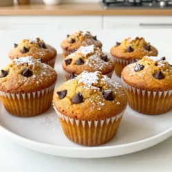 Die Zutaten für diese Muffins sind einfach und lecker. Hier ist, was du brauchst: - 1 Tasse Kürbispüree aus der Dose - 1/2 Tasse Kristallzucker - 1/2 Tasse brauner Zucker, fest gepackt - 1/3 Tasse Pflanzenöl - 2 große Eier - 1 Teelöffel Vanilleextrakt - 1 1/2 Tassen Weizenmehl (Typ 405) - 1 Teelöffel Backpulver - 1/2 Teelöffel Natron - 1 Teelöffel gemahlener Zimt - 1/2 Teelöffel gemahlene Muskatnuss - 1/4 Teelöffel gemahlener Ingwer - 1/2 Teelöffel Salz - 1 Tasse Schokoladenstückchen Wenn du einige Zutaten nicht hast, gibt es gute Alternativen. Du kannst anstelle von Kristallzucker auch Honig verwenden. Statt Pflanzenöl kannst du auch Kokosöl nutzen. Für eine glutenfreie Variante nimm einfach glutenfreies Mehl. Vegane Muffins sind auch möglich. Ersetze die Eier durch Leinsamen oder Apfelmus. Achte darauf, frische Zutaten zu wählen. Das Kürbispüree sollte von guter Qualität sein. Brauner Zucker gibt den Muffins einen tollen Geschmack. Wähle hochwertige Schokoladenstückchen für mehr Genuss. Wenn du Gewürze kaufst, achte auf das Haltbarkeitsdatum. Frische Gewürze schmecken intensiver und besser. {{ingredient_image_2}} Heize deinen Ofen auf 175 °C vor. Das ist die ideale Temperatur für die Muffins. Bereite deine Muffinform vor. Du kannst Papierförmchen verwenden oder die Form leicht einfetten. So kleben die Muffins nicht fest. In einer großen Schüssel vermenge ich 1 Tasse Kürbispüree, 1/2 Tasse Kristallzucker, 1/2 Tasse braunen Zucker und 1/3 Tasse Pflanzenöl. Ich rühre alles gut durch, bis die Mischung homogen ist. Dann füge ich 2 große Eier und 1 Teelöffel Vanilleextrakt hinzu. Ich schlage alles kräftig, bis es gut vermischt ist. In einer anderen Schüssel vermenge ich 1 1/2 Tassen Weizenmehl, 1 Teelöffel Backpulver, 1/2 Teelöffel Natron, 1 Teelöffel Zimt, 1/2 Teelöffel Muskatnuss, 1/4 Teelöffel Ingwer und 1/2 Teelöffel Salz. Ich mische die trockenen Zutaten gut. Dann gebe ich sie nach und nach zu den feuchten Zutaten. Ich rühre vorsichtig, bis alles gerade vermischt ist. Dann falte ich 1 Tasse Schokoladenstückchen unter die Masse. Das sorgt für einen tollen Geschmack! Ein häufiger Fehler beim Backen ist das Übermixen des Teigs. Wenn du zu lange rührst, werden die Muffins hart. Mische die trockenen und feuchten Zutaten nur, bis sie gerade zusammenkommen. Ein weiterer Fehler ist das falsche Messen der Zutaten. Verwende einen Messbecher für Flüssigkeiten und eine Waage für die trockenen Zutaten. So bekommst du die besten Muffins. Die richtige Temperatur und Zeit sind wichtig. Heize deinen Ofen auf 175 °C vor. Backe die Muffins etwa 18 bis 20 Minuten. Benutze einen Zahnstocher, um zu testen, ob sie fertig sind. Wenn er sauber herauskommt, sind die Muffins bereit. Wenn du sie zu lange backst, werden sie trocken. Um die Muffins besonders saftig zu machen, kannst du etwas Joghurt oder Apfelmus hinzufügen. Diese Zutaten geben Feuchtigkeit und einen tollen Geschmack. Du kannst auch die Schokoladenstückchen leicht mit Mehl bestäuben, bevor du sie in den Teig gibst. Dadurch sinken sie nicht auf den Boden. Ein weiterer Tipp ist, die Muffins nach dem Backen in ein Tuch zu wickeln. So bleiben sie weich und frisch. Pro Tipps Verwenden Sie frisches Kürbispüree: Wenn Sie die Möglichkeit haben, frisches Kürbispüree zu verwenden, wird der Geschmack der Muffins noch intensiver und aromatischer. Variieren Sie die Schokoladenstückchen: Experimentieren Sie mit verschiedenen Arten von Schokoladenstückchen, wie z.B. Zartbitter oder weiße Schokolade, um unterschiedliche Geschmacksrichtungen zu erzielen. Teig nicht übermixen: Achten Sie darauf, den Teig nur so lange zu rühren, bis alles gerade vermischt ist, um eine zarte Konsistenz der Muffins zu erhalten. Für zusätzliche Feuchtigkeit: Fügen Sie eine halbe Tasse Joghurt oder Apfelmus hinzu, um die Muffins besonders saftig zu machen. {{image_4}} Wenn du die Schokoladenstückchen in deinem Rezept ändern möchtest, gibt es viele Optionen. Du kannst weiße Schokolade verwenden, um einen süßen, cremigen Geschmack zu erzielen. Nüsse wie Walnüsse oder Pecannüsse bringen einen tollen Crunch. Diese Alternativen machen deine Muffins einzigartig und lecker. Denk daran, die Menge der Stückchen oder Nüsse anzupassen, damit der Teig nicht zu schwer wird. Wenn du glutenfrei backen möchtest, ersetze das Weizenmehl durch eine glutenfreie Mischung. Achte darauf, dass alle anderen Zutaten ebenfalls glutenfrei sind. Für eine vegane Option nimm einfach pflanzliche Eierersatzstoffe und pflanzliche Milch. So kannst du alle in deiner Familie glücklich machen, egal welche Diät sie haben. Diese Muffins passen perfekt zu jeder Jahreszeit. Im Herbst kannst du Gewürze wie Nelken oder Piment hinzufügen, um den Geschmack zu intensivieren. Zu Weihnachten könntest du Zimt oder Anis verwenden, um die Festtagsstimmung zu feiern. Im Frühling füge frische Beeren hinzu, um eine fruchtige Note zu erhalten. Lass deiner Kreativität freien Lauf und passe die Muffins an die Saison an! Um die Schokoladenstückchen-Kürbismuffins frisch zu halten, lagere sie in einem luftdichten Behälter. So bleiben sie weich und lecker. Stelle den Behälter an einen kühlen, trockenen Ort. Vermeide direkte Sonneneinstrahlung. Wenn du die Muffins länger aufbewahren möchtest, kannst du sie auch im Kühlschrank lagern. Du kannst die Muffins auch einfrieren. Lass sie zuerst vollständig abkühlen. Packe sie dann einzeln in Frischhaltefolie ein und lege sie in einen Gefrierbeutel. So bleiben sie bis zu drei Monate frisch. Zum Auftauen, lege die Muffins einfach für ein paar Stunden bei Raumtemperatur heraus. Du kannst sie auch kurz in die Mikrowelle legen, um sie schnell aufzuwärmen. Die Haltbarkeit der Muffins hängt von der Lagerung ab. Bei Raumtemperatur bleiben sie etwa fünf Tage frisch. Im Kühlschrank halten sie etwa eine Woche. Im Gefrierfach können sie bis zu drei Monate gelagert werden. Achte darauf, die Muffins gut zu verpacken, um Gefrierbrand zu vermeiden. Schokoladenstückchen-Kürbismuffins haben etwa 190 Kalorien pro Muffin. Die genaue Zahl kann je nach Zutaten variieren. Wenn Sie weniger Zucker oder Öl verwenden, können die Kalorien sinken. Muffins sind eine süße Leckerei, die in Maßen genossen werden sollte. Ja, Sie können frisches Kürbispüree verwenden! Achten Sie darauf, den Kürbis gut zu kochen und zu pürieren. Entfernen Sie die Schale und die Kerne. Frisches Püree hat einen tollen Geschmack und eine schöne Textur. Manchmal kann es ein wenig mehr Feuchtigkeit enthalten. Passen Sie die Flüssigkeitsmenge in Ihrem Rezept an, um das auszugleichen. Wenn Ihre Muffins nicht aufgegangen sind, könnte es an mehreren Gründen liegen. Möglicherweise waren die Zutaten nicht frisch. Backpulver und Natron müssen aktiv und nicht abgelaufen sein. Es ist wichtig, die trockenen und feuchten Zutaten gut zu mischen, aber nicht zu übermixen. Übermäßiges Rühren kann die Muffins dicht machen. Sie können die Muffins bis zu fünf Tage aufbewahren. Lagern Sie sie in einem luftdichten Behälter bei Raumtemperatur. Für längere Haltbarkeit können Sie die Muffins einfrieren. Wickeln Sie sie gut ein und legen Sie sie in einen Gefrierbeutel. So bleiben sie frisch und lecker für bis zu drei Monate. Schokoladenstückchen-Kürbismuffins sind einfach und lecker. Wir haben die Hauptzutaten, Alternativen und Tipps zur Auswahl besprochen. Du hast gelernt, wie du die Muffins Schritt für Schritt zubereitest und häufige Fehler vermeidest. Variationen wie glutenfrei oder vegan sind möglich. Außerdem hast du wichtige Lagerungsinformationen und Antworten auf häufige Fragen erhalten. Probiere diese Muffins selbst aus und genieße sie! Du kannst deine Backkünste verbessern und Freunde beeindrucken.