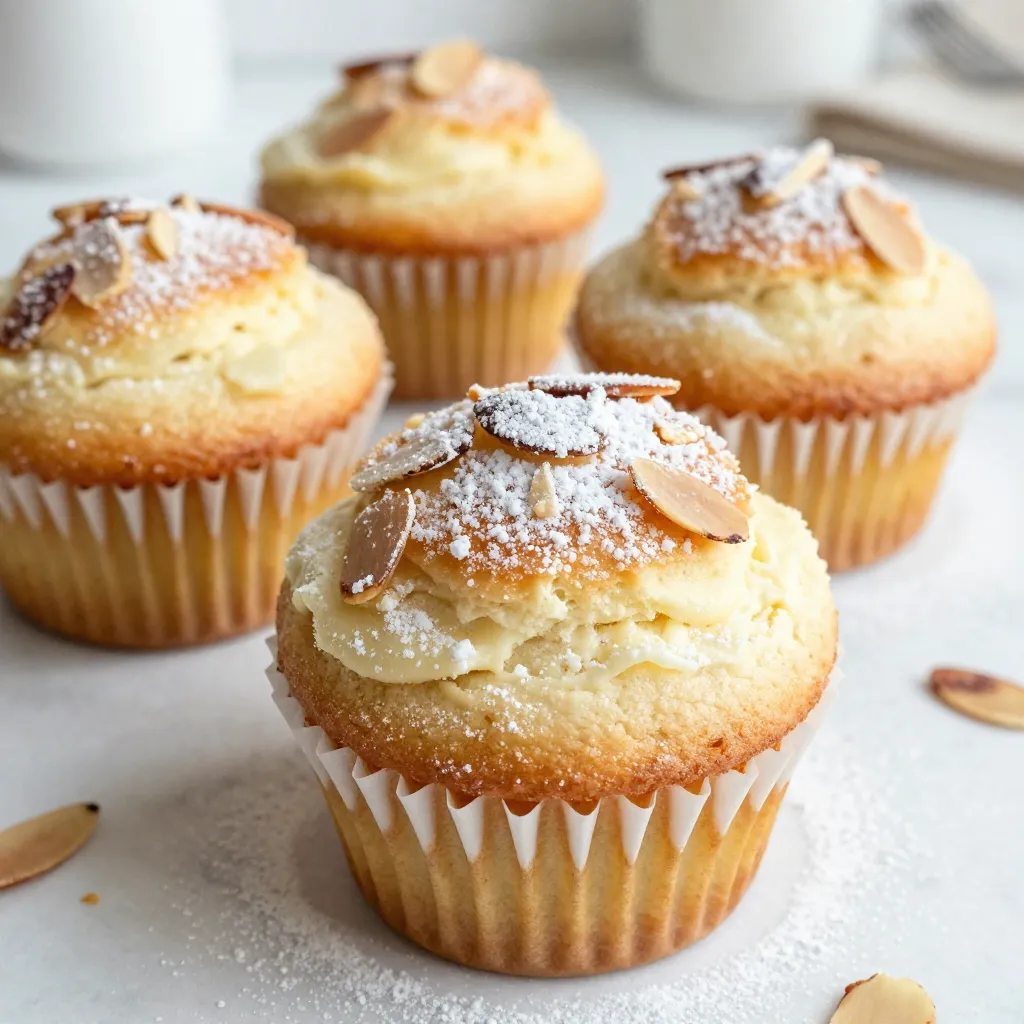 Für die perfekten Vanille-Mandel Cupcakes benötigen Sie folgende Hauptzutaten: - 1 ½ Tassen Allzweckmehl - 1 Tasse granulierter Zucker - ½ Tasse ungesalzene Butter, weich - 2 große Eier - 1 Tasse Milch (oder Mandelmilch für einen nussigen Geschmack) - 2 Teelöffel Vanilleextrakt - 1 Teelöffel Mandelextrakt - 1 ½ Teelöffel Backpulver - ½ Teelöffel Natron - ¼ Teelöffel Salz Diese Zutaten sorgen für einen saftigen und aromatischen Cupcake. Die Kombination aus Vanille und Mandel gibt jedem Bissen eine besondere Note. Möchten Sie einen nussigen Geschmack? Verwenden Sie Mandelmilch anstelle von normaler Milch. Das gibt den Cupcakes eine zusätzliche Dimension. Sie können auch pflanzliche Butter verwenden, um die Cupcakes vegan zu machen. So bleibt der Geschmack trotzdem lecker und die Textur bleibt toll. Für die Garnierung empfehle ich geschnittene Mandeln und Puderzucker. Beides macht die Cupcakes schön anzusehen. Sie können auch frische Früchte oder Schokolade verwenden, um einen zusätzlichen Kick zu geben. Achten Sie darauf, die Garnierung erst nach dem Abkühlen aufzutragen. So bleibt alles frisch und lecker. {{ingredient_image_2}} Zuerst heizen Sie den Ofen auf 175 °C vor. Nehmen Sie ein Muffinblech mit 12 Vertiefungen. Legen Sie die Vertiefungen mit Papierförmchen aus. Dies hilft, die Cupcakes nicht zu kleben und sorgt für eine schöne Form. In einer großen Schüssel nehmen Sie die weiche Butter. Fügen Sie den granulierter Zucker hinzu. Schlagen Sie beides mit einem elektrischen Mixer cremig. Die Mischung soll hell und luftig sein. Dann kommen die Eier dazu. Fügen Sie sie nacheinander hinzu und schlagen Sie gut nach jedem Ei. Jetzt geben Sie den Vanille- und den Mandelextrakt in die Schüssel. In einer anderen Schüssel vermischen Sie das Mehl, Backpulver, Natron und Salz. Fügen Sie die trockenen Zutaten langsam zur feuchten Mischung hinzu. Wechseln Sie ab mit der Milch. Mischen Sie alles nur bis es zusammenkommt. Zu viel Mischen macht die Cupcakes hart. Löffeln Sie den Teig gleichmäßig in die vorbereiteten Muffinförmchen. Füllen Sie sie etwa zu zwei Dritteln. So haben die Cupcakes genug Platz zum Aufgehen. Jetzt sind die Muffins bereit für den Ofen! Backen Sie die Cupcakes für 18-20 Minuten. Prüfen Sie mit einem Zahnstocher, ob sie fertig sind. Stecken Sie den Zahnstocher in die Mitte. Wenn er sauber herauskommt, sind die Cupcakes fertig. Nehmen Sie das Muffinblech aus dem Ofen. Lassen Sie die Cupcakes 5 Minuten in der Form stehen. Dann setzen Sie sie auf ein Kuchengitter zum Abkühlen. Warten Sie, bis sie ganz abgekühlt sind. Danach bestäuben Sie sie mit Puderzucker und dekorieren sie mit geschnittenen Mandeln. Das sieht toll aus und schmeckt gut! Um den Geschmack der Vanille-Mandel Cupcakes zu verbessern, verwende frische Zutaten. Hochwertige Vanille und Mandelextrakte machen einen großen Unterschied. Du kannst auch eine Prise Zimt hinzufügen. Das bringt Wärme und Tiefe in den Geschmack. Und wenn du magst, probiere geröstete Mandeln. Sie geben einen nussigen Crunch. Ein häufiger Fehler ist, den Teig zu übermixen. Mische nur so lange, bis alle Zutaten verbunden sind. Zu viel rühren macht die Cupcakes hart. Achte auch darauf, die Backzeit genau zu beobachten. Jeder Ofen ist anders. Teste die Cupcakes mit einem Zahnstocher, um sicherzustellen, dass sie fertig sind. Der Teig sollte dick, aber nicht zu fest sein. Wenn du die Milch hinzufügst, achte auf die Menge. Wenn der Teig zu trocken wirkt, füge einen Esslöffel mehr Milch hinzu. Um sicher zu gehen, dass die Konsistenz passt, ziehe einen Löffel durch den Teig. Er sollte langsam zurücklaufen, nicht sofort. Pro Tipps Frische Zutaten verwenden: Verwenden Sie frische Eier und hochwertige Butter für den besten Geschmack und eine bessere Textur der Cupcakes. Teig nicht übermixen: Übermixen kann zu dichten Cupcakes führen. Mischen Sie nur, bis die Zutaten gerade so kombiniert sind. Abkühlen lassen: Stellen Sie sicher, dass die Cupcakes vollständig abgekühlt sind, bevor Sie sie dekorieren, damit der Puderzucker nicht schmilzt. Variationen ausprobieren: Experimentieren Sie mit verschiedenen Nussmilchsorten oder fügen Sie Schokoladenstückchen hinzu, um Abwechslung in den Geschmack zu bringen. {{image_4}} Ich liebe es, mit verschiedenen Nüssen zu experimentieren. Du kannst Haselnüsse oder Walnüsse verwenden. Diese Nüsse geben den Cupcakes einen neuen Geschmack. Einfach die gewünschten Nüsse hacken und im Teig unterheben. Achte darauf, die Menge gleich zu halten. Schokolade macht alles besser! Für schokoladige Vanille-Mandel Cupcakes kannst du Kakaopulver hinzufügen. Ersetze 1/4 Tasse Mehl durch Kakaopulver. Du kannst auch Schokoladenstückchen in den Teig geben. Diese Schokolade schmilzt beim Backen und sorgt für eine leckere Überraschung. Wenn du glutenfrei backen möchtest, gibt es einfache Lösungen. Ersetze das Allzweckmehl durch glutenfreies Mehl. Achte darauf, dass das Mehl für das Backen geeignet ist. Das gibt dir die beste Textur. Du kannst auch Mandelmehl verwenden. Es macht die Cupcakes noch nussiger und saftiger. Die Lagerung der Vanille-Mandel Cupcakes ist einfach. Lassen Sie die Cupcakes zuerst vollständig abkühlen. Legen Sie sie dann in einen luftdichten Behälter. Verwenden Sie Pergamentpapier zwischen den Schichten, um ein Ankleben zu verhindern. So bleiben die Cupcakes frisch und saftig. Vermeiden Sie es, sie in den Kühlschrank zu stellen, da die Kälte die Textur verändern kann. Im Kühlschrank halten die Cupcakes etwa fünf Tage. Wenn Sie sie länger aufbewahren möchten, frieren Sie sie ein. In einem luftdichten Behälter können sie bis zu drei Monate im Gefrierschrank bleiben. Denken Sie daran, sie gut einzupacken, um Frostbrand zu vermeiden. Vor dem Essen lassen Sie sie über Nacht im Kühlschrank auftauen. Um den frisch gebackenen Geschmack zurückzubringen, wärmen Sie die Cupcakes leicht auf. Stellen Sie den Ofen auf 150 °C. Legen Sie die Cupcakes auf ein Backblech und wärmen Sie sie etwa 5-10 Minuten. Alternativ können Sie die Mikrowelle verwenden. Wärmen Sie sie für 10-15 Sekunden, aber achten Sie darauf, dass sie nicht zu heiß werden. So genießen Sie die Cupcakes frisch und lecker! Die Vanille-Mandel Cupcakes sind schnell zubereitet. Die gesamte Zeit beträgt etwa 35 Minuten. Davon sind 15 Minuten für die Vorbereitung und 18-20 Minuten Backzeit notwendig. Nach dem Backen lassen Sie die Cupcakes 5 Minuten in der Form stehen. Danach setzen Sie sie auf ein Kuchengitter, damit sie vollständig abkühlen können. Es ist wichtig, dass sie abgekühlt sind, bevor Sie sie dekorieren. Ja, Sie können die Cupcakes einfrieren! Lassen Sie sie zuerst vollständig abkühlen. Wickeln Sie sie dann in Frischhaltefolie ein und legen Sie sie in einen Gefrierbeutel. Sie bleiben bis zu drei Monate frisch. Wenn Sie sie essen möchten, nehmen Sie sie einfach aus dem Gefrierfach und lassen Sie sie bei Raumtemperatur auftauen. So bleiben sie weich und lecker. Für die Garnierung sind geschnittene Mandeln und Puderzucker perfekt. Sie bieten einen schönen Kontrast und einen leckeren Geschmack. Sie können auch eine Buttercreme oder eine Vanillecreme verwenden, um die Cupcakes noch köstlicher zu machen. Eine frische Beere, wie Himbeeren oder Erdbeeren, macht das Ganze noch ansprechender. Seien Sie kreativ und wählen Sie Ihre Lieblingsgarnierungen! Die Vanille-Mandel Cupcakes sind einfach und lecker. Wir haben die Hauptzutaten und Alternativen besprochen. Du hast gelernt, wie du sie richtig zubereitest und welche Tipps du beachten solltest. Die Variationen bieten dir viele Möglichkeiten, kreativ zu sein. Denke daran, die Cupcakes richtig zu lagern und aufzuwärmen. Nutze die FAQs, um schnell Antworten zu finden. Backe mit Freude und entdecke neue Geschmäcker! Zögere nicht, deine Fähigkeiten weiter auszubauen und neue Ideen auszuprobieren.