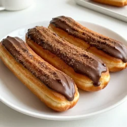 Für die perfekten Schokoladenglasierten Churro Donuts brauchst du: - 1 Tasse Allzweckmehl - 1/2 Tasse Kristallzucker - 1/4 Tasse ungesüßtes Kakaopulver - 2 Teelöffel Backpulver - 1/2 Teelöffel Salz - 1/2 Teelöffel Zimt - 1/4 Tasse ungesalzene Butter, geschmolzen - 1/2 Tasse Milch - 1 großes Ei - 1 Teelöffel Vanilleextrakt Diese Zutaten geben deinen Donuts die richtige Textur und den vollen Geschmack. Das Kakaopulver sorgt für eine schöne Schokoladennote. Der Zimt bringt eine warme Würze. Für die Wendemaßnahme benötigst du: - 1/4 Tasse Zucker - 1 Esslöffel gemahlener Zimt Diese Mischung macht die Donuts besonders lecker. Der Zucker lässt sie süß sein, während der Zimt einen tollen Geschmack hinzufügt. Für die Schokoladenglasur brauchst du: - 1/2 Tasse Zartbitterschokoladenstückchen - 1 Esslöffel Kokosöl oder Pflanzenöl Die Schokoladenglasur ist der Höhepunkt dieser Donuts. Sie macht sie schokoladig und glatt. Das Öl sorgt dafür, dass die Schokolade schön fließt und glänzt. {{ingredient_image_2}} Heize deinen Ofen auf 175°C vor. Nimm eine Donut-Backform, sprühe sie mit Kochspray ein oder fette sie mit Öl ein. So kleben die Donuts nicht fest. In einer großen Schüssel vermenge die folgenden trockenen Zutaten: - 1 Tasse Allzweckmehl - 1/2 Tasse Kristallzucker - 1/4 Tasse ungesüßtes Kakaopulver - 2 Teelöffel Backpulver - 1/2 Teelöffel Salz - 1/2 Teelöffel Zimt Rühre alles gut durch, bis die Mischung gleichmäßig ist. In einer separaten Schüssel kombinierst du: - 1/4 Tasse ungesalzene Butter, geschmolzen - 1/2 Tasse Milch - 1 großes Ei - 1 Teelöffel Vanilleextrakt Vermische diese Zutaten, bis sie glatt sind. Gieße die feuchte Mischung in die Schüssel mit den trockenen Zutaten. Rühre vorsichtig, bis alles gerade so verbunden ist. Fülle den Teig in die Donut-Form. Fülle jede Vertiefung etwa 3/4 voll. Backe die Donuts für 10-12 Minuten. Ein Zahnstocher sollte sauber herauskommen. Lass die Donuts 5 Minuten abkühlen, bevor du sie auf ein Kuchengitter legst. Mische in einer kleinen Schüssel: - 1/4 Tasse Zucker - 1 Esslöffel gemahlener Zimt Wälze die warmen Donuts in dieser Mischung, bis sie ganz bedeckt sind. Für die Glasur schmelze: - 1/2 Tasse Zartbitterschokoladenstückchen - 1 Esslöffel Kokosöl oder Pflanzenöl Schmelze es in der Mikrowelle in 30-Sekunden-Intervallen. Rühre bis die Mischung glatt ist. Träufle die geschmolzene Schokolade über die Donuts und lasse sie ein paar Minuten ruhen, bis die Glasur fest wird. Um perfekte Churro Donuts zu machen, achte auf die Mischung. Rühre die trockenen Zutaten gut. Mische die feuchten Zutaten, bis sie glatt sind. Kombiniere sie vorsichtig. Klumpen sind okay, aber nicht zu lange rühren. Diese Schritte helfen, die Donuts fluffig zu machen. Überfülle die Donut-Form nicht. Lass Platz, damit sie aufgehen können. Falls du es magst, kannst du die Donuts auch frittieren. Erhitze Öl in einem tiefen Topf auf 180°C. Verwende einen Löffel, um den Teig vorsichtig ins Öl zu geben. Frittiere die Donuts 2-3 Minuten pro Seite, bis sie goldbraun sind. Lass sie auf einem Küchentuch abtropfen, um das überschüssige Öl zu entfernen. Diese Methode macht die Donuts außen knusprig und innen weich. Ein paar Werkzeuge helfen dir, diese Donuts zu machen. Du brauchst eine Donut-Backform. Sie gibt den Donuts ihre Form. Ein Spritzbeutel macht das Füllen einfacher. Eine große Rührschüssel ist wichtig, um die Zutaten gut zu vermengen. Auch ein Messbecher hilft, die Zutaten genau abzumessen. Diese Werkzeuge machen das Kochen einfacher und schneller. Pro Tipps Die richtige Konsistenz: Achten Sie darauf, den Teig nicht zu lange zu rühren, um die Donuts luftig zu halten. Ein paar Klumpen sind in Ordnung! Wärmen Sie die Schokolade: Schmelzen Sie die Schokolade mit dem Kokosöl in kurzen Intervallen und rühren Sie gut um, um eine glatte Glasur zu erhalten. Kühlen Sie die Donuts ab: Lassen Sie die Donuts nach dem Backen etwas abkühlen, bevor Sie sie in der Zimt-Zucker-Mischung wälzen, damit die Mischung besser haftet. Für extra Geschmack: Fügen Sie einen Hauch von Meersalz zur geschmolzenen Schokolade hinzu, um den Geschmack der Donuts zu intensivieren. {{image_4}} Ich liebe es, mit Schokolade zu experimentieren. Eine tolle Variante sind Donuts mit Vollmilchschokolade. Diese bringen einen süßen, cremigen Geschmack. Schmelze die Vollmilchschokolade wie in der Rezeptur beschrieben. Träufle sie über die Donuts für eine extra schokoladige Note. Du kannst auch verschiedene Schokoladensorten mischen, um neue Geschmäcker zu entdecken. Zusätze machen alles besser! Füge gehackte Nüsse hinzu, um einen knusprigen Biss zu bekommen. Mandeln oder Haselnüsse passen gut. Karamellsoße ist eine weitere köstliche Option. Gieße etwas Karamell über die Donuts, bevor du die Schokolade hinzufügst. So erhältst du eine süße Überraschung in jedem Biss. Sei kreativ und mische deine Lieblingszutaten. Glutenfrei backen? Kein Problem! Verwende glutenfreies Mehl anstelle von Allzweckmehl. Achte darauf, dass die anderen Zutaten ebenfalls glutenfrei sind. Du kannst auch Mandelmehl oder Kokosmehl probieren. Diese Mehle geben den Donuts einen anderen, aber leckeren Geschmack. Mit diesen Alternativen kann jeder die schokoladenglasierten Churro Donuts genießen! Um die Schokoladenglasierte Churro Donuts frisch zu halten, lege sie in einen luftdichten Behälter. Achte darauf, dass sie gut abgekühlt sind, bevor du sie verpackst. So bleibt die Glasur schön und der Donut weich. Wenn du keine Box hast, kannst du auch Frischhaltefolie nutzen. Im Kühlschrank halten die Donuts etwa 3 bis 5 Tage frisch. Stelle sie in die Box, um Austrocknung zu vermeiden. Wenn du sie länger aufbewahren möchtest, friere sie ein. Im Gefrierfach bleiben sie bis zu 3 Monate genießbar. Verpacke sie gut, damit sie keinen Frostgeschmack bekommen. Um die Donuts wieder warm zu machen, nutze die Mikrowelle. Stelle die Mikrowelle auf niedrige Leistung und erwärme sie für 10 bis 15 Sekunden. So bleiben sie weich und lecker. Du kannst auch den Ofen nutzen. Heize ihn auf 175°C vor und lege die Donuts für etwa 5 Minuten hinein. Die Zubereitung dauert etwa 20 Minuten. Das Backen der Donuts braucht 10 bis 12 Minuten. Insgesamt sind sie in etwa 45 Minuten fertig. Ja, du kannst die Donuts im Voraus machen. Backe sie und lasse sie abkühlen. Bewahre sie dann in einem luftdichten Behälter auf. Du findest diese Donuts in vielen Bäckereien oder Cafés. Auch einige Supermärkte bieten sie an. Dieses Rezept ist nicht glutenfrei. Du kannst jedoch glutenfreies Mehl verwenden. Achte darauf, die anderen Zutaten ebenfalls glutenfrei zu wählen. Diese Anleitung zeigt, wie du leckere Donuts machst. Du hast die Hauptzutaten und Tipps gelernt. Die Schritt-für-Schritt-Anleitung macht das Rezept einfach. Denke an Variationen, um die Donuts zu personalisieren. Bei der Lagerung bleibt alles frisch, und die FAQs klären oft gestellte Fragen. Jetzt liegt es an dir: Probiere die Rezepte aus und genieße deine selbstgemachten Donuts! Sie werden sicher ein Hit bei Freunden und Familie sein.