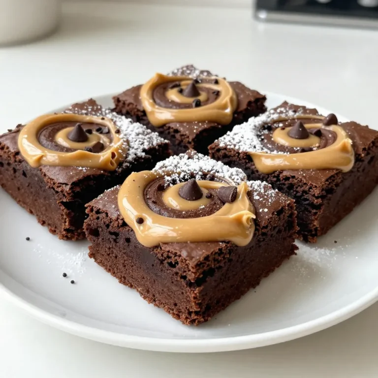 Um die Schokoladen-Erdnussbutter-Brownies perfekt zu machen, benötigen Sie: - 120 g ungesalzene Butter - 200 g Kristallzucker - 2 große Eier - 1 Teelöffel Vanilleextrakt - 40 g ungesüßtes Kakaopulver - 65 g Weizenmehl - 1/4 Teelöffel Salz - 1/4 Teelöffel Backpulver - 125 g cremige Erdnussbutter - 50 g Schokoladenstückchen (optional) Jede Zutat spielt eine wichtige Rolle. Die ungesalzene Butter bringt einen reichen Geschmack. Der Zucker sorgt für die süße Note. Kakaopulver gibt Ihnen den tiefen Schokoladengeschmack. Weizenmehl sorgt für die Struktur. Wenn Sie Allergien haben, können Sie einige Zutaten ersetzen: - Ersetzen Sie die Butter durch Kokosöl oder vegane Butter. - Verwenden Sie Eiersatz wie Apfelmus oder Leinsamen für eine vegane Option. - Für glutenfreie Brownies nutzen Sie eine glutenfreie Mehlmischung. - Nutzen Sie Mandelbutter anstelle von Erdnussbutter, wenn jemand Nussallergien hat. Diese Alternativen helfen Ihnen, die Brownies an Ihre Bedürfnisse anzupassen. Die Wahl der richtigen Zutaten ist wichtig: - Verwenden Sie frische Eier. Diese geben den besten Geschmack und die beste Textur. - Achten Sie auf hochwertige Schokolade und Kakaopulver. Das macht die Brownies noch schokoladiger. - Kaufen Sie Erdnussbutter ohne Zuckerzusatz. So bleibt der natürliche Geschmack erhalten. - Achten Sie auf die Frische des Mehls. Altes Mehl kann die Textur beeinträchtigen. Gute Zutaten machen den Unterschied. Qualität sorgt für den besten Genuss. {{ingredient_image_2}} Heizen Sie Ihren Ofen auf 175°C vor. Fetten Sie eine 23x23 cm große Backform ein. Alternativ können Sie die Form mit Backpapier auslegen. Dies hilft beim einfachen Herausnehmen der Brownies. Achten Sie darauf, dass die Form gut vorbereitet ist, um ein Ankleben zu vermeiden. Schmelzen Sie die ungesalzene Butter in einem mittelgroßen Topf bei niedriger Hitze. Nehmen Sie den Topf vom Herd und fügen Sie den Kristallzucker hinzu. Rühren Sie die Mischung gut um. Lassen Sie die Mischung leicht abkühlen. Schlagen Sie dann die Eier nacheinander unter. Fügen Sie den Vanilleextrakt hinzu. In einer separaten Schüssel vermischen Sie Kakaopulver, Mehl, Salz und Backpulver. Geben Sie diese Mischung nach und nach in die nasse Mischung. Rühren Sie, bis alles gerade so vermischt ist. Gießen Sie den Teig in die vorbereitete Backform und glätten Sie die Oberfläche mit einem Spatel. Erhitzen Sie die Erdnussbutter in einer kleinen Schüssel für etwa 20 Sekunden in der Mikrowelle. Geben Sie Löffel von der warmen Erdnussbutter auf den Teig. Verwenden Sie ein Messer oder einen Zahnstocher, um die Erdnussbutter sanft in den Teig zu swirlieren. Wenn gewünscht, streuen Sie die Schokoladenstückchen darüber. Backen Sie die Brownies für 20-25 Minuten. Um die Garzeit zu testen, stechen Sie einen Zahnstocher in die Mitte der Brownies. Er sollte mit einigen feuchten Krümeln herauskommen, aber nicht mit nassem Teig. Lassen Sie die Brownies in der Form abkühlen, bevor Sie sie in Stücke schneiden. So erhalten Sie die besten Ergebnisse. Um die perfekte Konsistenz für Ihre Brownies zu erreichen, ist die Mischung der Zutaten entscheidend. Vermengen Sie die trockenen Zutaten gut, bevor Sie sie zur feuchten Mischung geben. Rühren Sie nur, bis alles kombiniert ist. Übermixen kann die Brownies zäh machen. Achten Sie darauf, dass die Butter nicht zu heiß ist, wenn Sie den Zucker hinzufügen. So bleibt die Mischung schön cremig. Ein häufiger Fehler ist, die Brownies zu lange zu backen. Überprüfen Sie die Garzeit mit einem Zahnstocher. Der Zahnstocher sollte mit wenigen feuchten Krümeln herauskommen, nicht mit nassem Teig. Ein weiterer Fehler ist das Abkühlen der Brownies in der Form. Lassen Sie sie vollständig abkühlen, bevor Sie sie schneiden. So bekommen Sie saubere Stücke und die Brownies behalten ihre Form. Für eine ansprechende Präsentation können Sie die Brownies auf einem rustikalen Holzbrett anrichten. Bestäuben Sie sie leicht mit Puderzucker für einen schönen Effekt. Servieren Sie die Brownies zusammen mit einer Portion Vanilleeis oder einem Schokoladensauce. Die Kombination aus warmen Brownies und kaltem Eis ist einfach unwiderstehlich. Pro Tipps Butter richtig schmelzen: Achten Sie darauf, die Butter bei niedriger Hitze zu schmelzen, um ein Überhitzen und Klumpenbildung zu vermeiden. Erdnussbutter erwärmen: Erwärmen Sie die Erdnussbutter in der Mikrowelle, um sie leichter swirlbar zu machen und gleichmäßige Marmorierungen zu erzielen. Backzeit überwachen: Überprüfen Sie die Brownies 2-3 Minuten vor Ende der angegebenen Backzeit, um sicherzustellen, dass sie nicht überbacken werden. Abkühlen lassen: Lassen Sie die Brownies vollständig in der Form abkühlen, bevor Sie sie schneiden, um eine bessere Textur und Form zu erhalten. {{image_4}} Du kannst deinem Schokoladen-Erdnussbutter-Brownie viele leckere Zusätze hinzufügen. Nüsse wie Walnüsse oder Mandeln geben einen tollen Crunch. Getrocknete Früchte wie Cranberries oder Kirschen sorgen für eine fruchtige Note. Füge einfach etwa 100 g deiner Wahl hinzu, bevor du den Teig backst. So wird jeder Biss spannend und neu. Für vegane Brownies kannst du die Eier durch Apfelmus oder Leinsamen ersetzen. Verwende 60 g Apfelmus pro Ei oder 1 Esslöffel Leinsamen mit 3 Esslöffeln Wasser. Das macht die Brownies genauso lecker! Für glutenfreie Brownies ersetze das Weizenmehl durch glutenfreies Mehl oder Mandelmehl. Achte darauf, dass alle anderen Zutaten ebenfalls glutenfrei sind. Du kannst verschiedene Schokoladensorten verwenden, um den Brownies einen neuen Geschmack zu geben. Zartbitter- oder Vollmilchschokolade sind tolle Optionen. Für einen intensiveren Geschmack probiere dunkle Schokolade mit 70% Kakao. Du kannst auch weiße Schokolade für eine süßere Variante wählen. Experimentiere und finde die Sorte, die dir am besten gefällt. Um die Schokoladen-Erdnussbutter-Brownies frisch zu halten, lege sie in einen luftdichten Behälter. Stelle sicher, dass sie vollständig abgekühlt sind, bevor du sie lagerst. So verhinderst du, dass sie matschig werden. Bei Raumtemperatur bleiben die Brownies bis zu einer Woche frisch. Wenn du die Brownies länger aufbewahren möchtest, friere sie ein. Schneide die Brownies in Stücke und lege sie in einen Gefrierbeutel. Drücke die Luft heraus, bevor du den Beutel verschließt. So bleiben sie bis zu drei Monate haltbar. Wenn du bereit bist, sie zu genießen, lasse sie einfach bei Raumtemperatur auftauen. Nutze einen stabilen Behälter aus Kunststoff oder Glas mit einem Deckel für die Aufbewahrung. Achte darauf, dass der Behälter nicht zu klein ist, damit die Brownies sich nicht quetschen. Wenn du sie stapelst, lege etwas Backpapier zwischen die Schichten. So bleiben sie schön und unversehrt. Die Brownies sind in einem luftdichten Behälter bis zu einer Woche haltbar. Sie bleiben weich und schokoladig. Lagern Sie sie bei Raumtemperatur, um die beste Textur zu erhalten. Wenn Sie sie länger aufbewahren möchten, können Sie sie einfrieren. So bleiben sie bis zu drei Monate frisch. Ja, Sie können die Erdnussbutter ersetzen. Mandelbutter oder Cashewbutter sind gute Alternativen. Diese Nussbutter geben ebenfalls einen tollen Geschmack. Wenn Sie eine nussfreie Option wünschen, verwenden Sie Sonnenblumenbutter. Diese hat einen ähnlichen Geschmack und eine ähnliche Textur. Um perfekte Brownies zu schneiden, lassen Sie sie vollständig abkühlen. Benutzen Sie ein scharfes, heißes Messer. Tauchen Sie das Messer in heißes Wasser, wischen Sie es trocken und schneiden Sie dann die Brownies. So erhalten Sie saubere, gerade Stücke ohne zerbröseln. In diesem Artikel haben wir die besten Zutaten für Brownies und Alternativen für Allergiker behandelt. Wir haben die perfekte Schritt-für-Schritt-Anleitung für die Zubereitung gegeben und Tipps für die ideale Konsistenz geteilt. Auch Variationen und Lagerungshinweise wurden erklärt. Um das Beste aus Ihren Brownies herauszuholen, beachten Sie diese Tipps. Experimentieren Sie mit Zutaten und Varianten. So finden Sie Ihre Lieblingsversion. Frische und Qualität machen einen großen Unterschied. Genießen Sie Ihre köstlichen Kreationen!