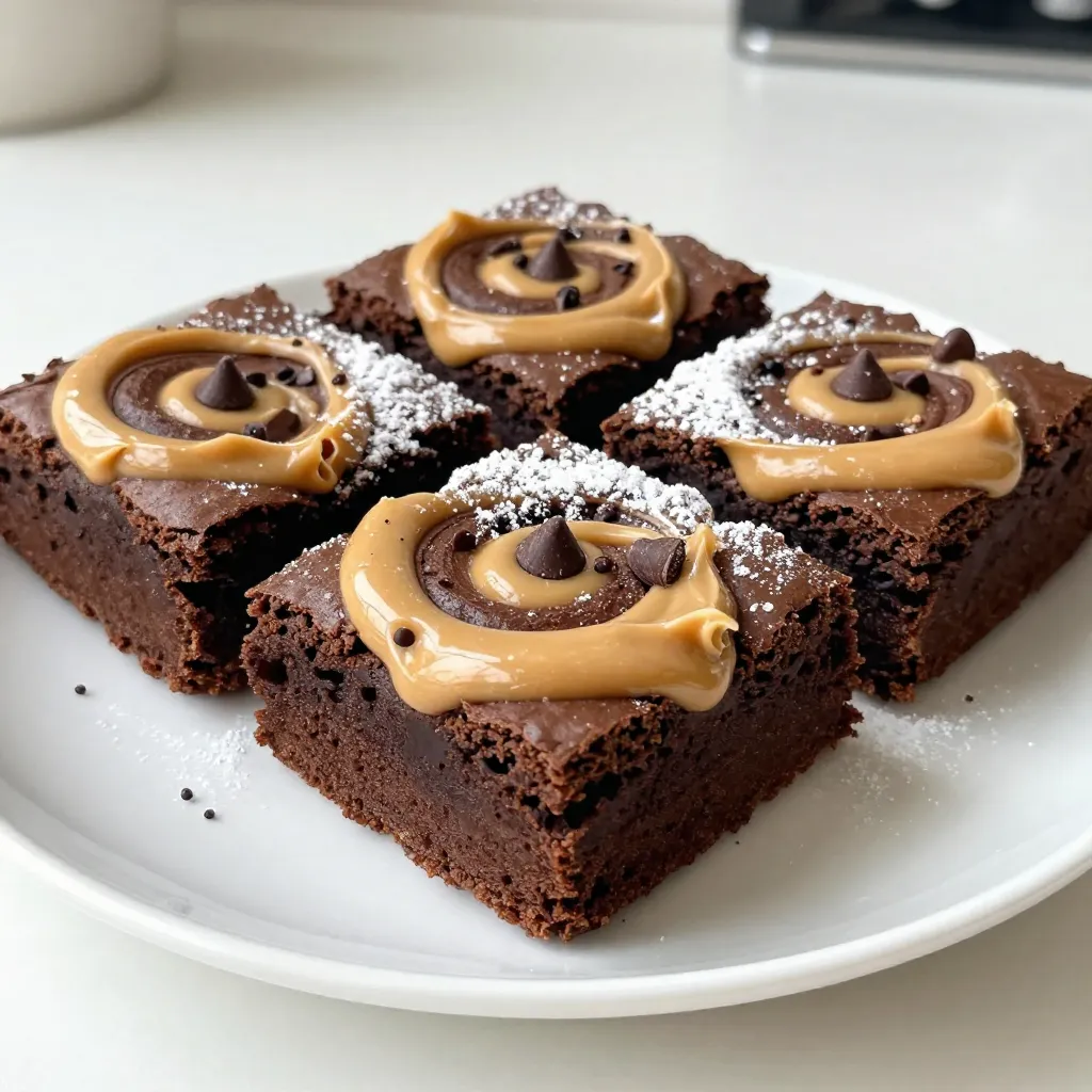 Um die Schokoladen-Erdnussbutter-Brownies perfekt zu machen, benötigen Sie: - 120 g ungesalzene Butter - 200 g Kristallzucker - 2 große Eier - 1 Teelöffel Vanilleextrakt - 40 g ungesüßtes Kakaopulver - 65 g Weizenmehl - 1/4 Teelöffel Salz - 1/4 Teelöffel Backpulver - 125 g cremige Erdnussbutter - 50 g Schokoladenstückchen (optional) Jede Zutat spielt eine wichtige Rolle. Die ungesalzene Butter bringt einen reichen Geschmack. Der Zucker sorgt für die süße Note. Kakaopulver gibt Ihnen den tiefen Schokoladengeschmack. Weizenmehl sorgt für die Struktur. Wenn Sie Allergien haben, können Sie einige Zutaten ersetzen: - Ersetzen Sie die Butter durch Kokosöl oder vegane Butter. - Verwenden Sie Eiersatz wie Apfelmus oder Leinsamen für eine vegane Option. - Für glutenfreie Brownies nutzen Sie eine glutenfreie Mehlmischung. - Nutzen Sie Mandelbutter anstelle von Erdnussbutter, wenn jemand Nussallergien hat. Diese Alternativen helfen Ihnen, die Brownies an Ihre Bedürfnisse anzupassen. Die Wahl der richtigen Zutaten ist wichtig: - Verwenden Sie frische Eier. Diese geben den besten Geschmack und die beste Textur. - Achten Sie auf hochwertige Schokolade und Kakaopulver. Das macht die Brownies noch schokoladiger. - Kaufen Sie Erdnussbutter ohne Zuckerzusatz. So bleibt der natürliche Geschmack erhalten. - Achten Sie auf die Frische des Mehls. Altes Mehl kann die Textur beeinträchtigen. Gute Zutaten machen den Unterschied. Qualität sorgt für den besten Genuss. {{ingredient_image_2}} Heizen Sie Ihren Ofen auf 175°C vor. Fetten Sie eine 23x23 cm große Backform ein. Alternativ können Sie die Form mit Backpapier auslegen. Dies hilft beim einfachen Herausnehmen der Brownies. Achten Sie darauf, dass die Form gut vorbereitet ist, um ein Ankleben zu vermeiden. Schmelzen Sie die ungesalzene Butter in einem mittelgroßen Topf bei niedriger Hitze. Nehmen Sie den Topf vom Herd und fügen Sie den Kristallzucker hinzu. Rühren Sie die Mischung gut um. Lassen Sie die Mischung leicht abkühlen. Schlagen Sie dann die Eier nacheinander unter. Fügen Sie den Vanilleextrakt hinzu. In einer separaten Schüssel vermischen Sie Kakaopulver, Mehl, Salz und Backpulver. Geben Sie diese Mischung nach und nach in die nasse Mischung. Rühren Sie, bis alles gerade so vermischt ist. Gießen Sie den Teig in die vorbereitete Backform und glätten Sie die Oberfläche mit einem Spatel. Erhitzen Sie die Erdnussbutter in einer kleinen Schüssel für etwa 20 Sekunden in der Mikrowelle. Geben Sie Löffel von der warmen Erdnussbutter auf den Teig. Verwenden Sie ein Messer oder einen Zahnstocher, um die Erdnussbutter sanft in den Teig zu swirlieren. Wenn gewünscht, streuen Sie die Schokoladenstückchen darüber. Backen Sie die Brownies für 20-25 Minuten. Um die Garzeit zu testen, stechen Sie einen Zahnstocher in die Mitte der Brownies. Er sollte mit einigen feuchten Krümeln herauskommen, aber nicht mit nassem Teig. Lassen Sie die Brownies in der Form abkühlen, bevor Sie sie in Stücke schneiden. So erhalten Sie die besten Ergebnisse. Um die perfekte Konsistenz für Ihre Brownies zu erreichen, ist die Mischung der Zutaten entscheidend. Vermengen Sie die trockenen Zutaten gut, bevor Sie sie zur feuchten Mischung geben. Rühren Sie nur, bis alles kombiniert ist. Übermixen kann die Brownies zäh machen. Achten Sie darauf, dass die Butter nicht zu heiß ist, wenn Sie den Zucker hinzufügen. So bleibt die Mischung schön cremig. Ein häufiger Fehler ist, die Brownies zu lange zu backen. Überprüfen Sie die Garzeit mit einem Zahnstocher. Der Zahnstocher sollte mit wenigen feuchten Krümeln herauskommen, nicht mit nassem Teig. Ein weiterer Fehler ist das Abkühlen der Brownies in der Form. Lassen Sie sie vollständig abkühlen, bevor Sie sie schneiden. So bekommen Sie saubere Stücke und die Brownies behalten ihre Form. Für eine ansprechende Präsentation können Sie die Brownies auf einem rustikalen Holzbrett anrichten. Bestäuben Sie sie leicht mit Puderzucker für einen schönen Effekt. Servieren Sie die Brownies zusammen mit einer Portion Vanilleeis oder einem Schokoladensauce. Die Kombination aus warmen Brownies und kaltem Eis ist einfach unwiderstehlich. Pro Tipps Butter richtig schmelzen: Achten Sie darauf, die Butter bei niedriger Hitze zu schmelzen, um ein Überhitzen und Klumpenbildung zu vermeiden. Erdnussbutter erwärmen: Erwärmen Sie die Erdnussbutter in der Mikrowelle, um sie leichter swirlbar zu machen und gleichmäßige Marmorierungen zu erzielen. Backzeit überwachen: Überprüfen Sie die Brownies 2-3 Minuten vor Ende der angegebenen Backzeit, um sicherzustellen, dass sie nicht überbacken werden. Abkühlen lassen: Lassen Sie die Brownies vollständig in der Form abkühlen, bevor Sie sie schneiden, um eine bessere Textur und Form zu erhalten. {{image_4}} Du kannst deinem Schokoladen-Erdnussbutter-Brownie viele leckere Zusätze hinzufügen. Nüsse wie Walnüsse oder Mandeln geben einen tollen Crunch. Getrocknete Früchte wie Cranberries oder Kirschen sorgen für eine fruchtige Note. Füge einfach etwa 100 g deiner Wahl hinzu, bevor du den Teig backst. So wird jeder Biss spannend und neu. Für vegane Brownies kannst du die Eier durch Apfelmus oder Leinsamen ersetzen. Verwende 60 g Apfelmus pro Ei oder 1 Esslöffel Leinsamen mit 3 Esslöffeln Wasser. Das macht die Brownies genauso lecker! Für glutenfreie Brownies ersetze das Weizenmehl durch glutenfreies Mehl oder Mandelmehl. Achte darauf, dass alle anderen Zutaten ebenfalls glutenfrei sind. Du kannst verschiedene Schokoladensorten verwenden, um den Brownies einen neuen Geschmack zu geben. Zartbitter- oder Vollmilchschokolade sind tolle Optionen. Für einen intensiveren Geschmack probiere dunkle Schokolade mit 70% Kakao. Du kannst auch weiße Schokolade für eine süßere Variante wählen. Experimentiere und finde die Sorte, die dir am besten gefällt. Um die Schokoladen-Erdnussbutter-Brownies frisch zu halten, lege sie in einen luftdichten Behälter. Stelle sicher, dass sie vollständig abgekühlt sind, bevor du sie lagerst. So verhinderst du, dass sie matschig werden. Bei Raumtemperatur bleiben die Brownies bis zu einer Woche frisch. Wenn du die Brownies länger aufbewahren möchtest, friere sie ein. Schneide die Brownies in Stücke und lege sie in einen Gefrierbeutel. Drücke die Luft heraus, bevor du den Beutel verschließt. So bleiben sie bis zu drei Monate haltbar. Wenn du bereit bist, sie zu genießen, lasse sie einfach bei Raumtemperatur auftauen. Nutze einen stabilen Behälter aus Kunststoff oder Glas mit einem Deckel für die Aufbewahrung. Achte darauf, dass der Behälter nicht zu klein ist, damit die Brownies sich nicht quetschen. Wenn du sie stapelst, lege etwas Backpapier zwischen die Schichten. So bleiben sie schön und unversehrt. Die Brownies sind in einem luftdichten Behälter bis zu einer Woche haltbar. Sie bleiben weich und schokoladig. Lagern Sie sie bei Raumtemperatur, um die beste Textur zu erhalten. Wenn Sie sie länger aufbewahren möchten, können Sie sie einfrieren. So bleiben sie bis zu drei Monate frisch. Ja, Sie können die Erdnussbutter ersetzen. Mandelbutter oder Cashewbutter sind gute Alternativen. Diese Nussbutter geben ebenfalls einen tollen Geschmack. Wenn Sie eine nussfreie Option wünschen, verwenden Sie Sonnenblumenbutter. Diese hat einen ähnlichen Geschmack und eine ähnliche Textur. Um perfekte Brownies zu schneiden, lassen Sie sie vollständig abkühlen. Benutzen Sie ein scharfes, heißes Messer. Tauchen Sie das Messer in heißes Wasser, wischen Sie es trocken und schneiden Sie dann die Brownies. So erhalten Sie saubere, gerade Stücke ohne zerbröseln. In diesem Artikel haben wir die besten Zutaten für Brownies und Alternativen für Allergiker behandelt. Wir haben die perfekte Schritt-für-Schritt-Anleitung für die Zubereitung gegeben und Tipps für die ideale Konsistenz geteilt. Auch Variationen und Lagerungshinweise wurden erklärt. Um das Beste aus Ihren Brownies herauszuholen, beachten Sie diese Tipps. Experimentieren Sie mit Zutaten und Varianten. So finden Sie Ihre Lieblingsversion. Frische und Qualität machen einen großen Unterschied. Genießen Sie Ihre köstlichen Kreationen!