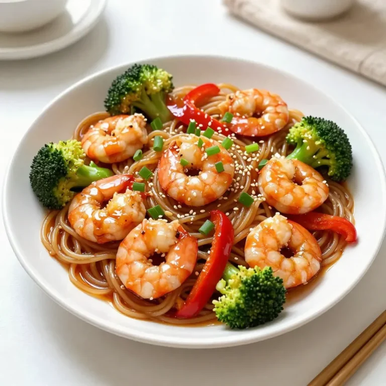 - 225 g Reisnudeln - 450 g große Garnelen - 4 Knoblauchzehen Die Hauptzutaten sind einfach und frisch. Ich verwende immer große Garnelen, weil sie saftig sind. Reisnudeln sind leicht und nehmen den Geschmack gut auf. Knoblauch gibt dem Gericht den perfekten Geschmack. - 60 ml Honig - 60 ml Sojasauce - 30 ml Sesamöl Die Soße ist der Star des Gerichts. Honig bringt Süße und klebt an den Garnelen. Sojasauce gibt einen salzigen und herzhaften Geschmack. Sesamöl fügt einen nussigen Geschmack hinzu. Zusammen machen sie die Garnelen und Nudeln unwiderstehlich. - 1 rote Paprika - 2 Tassen Brokkoliröschen - Sesamsamen Ich liebe es, Gemüse hinzuzufügen. Rote Paprika gibt Farbe und Crunch. Brokkoli ist gesund und bleibt knackig. Sesamsamen sind toll für das Auge und schmecken gut. Sie runden das Gericht ab und machen es schön. {{ingredient_image_2}} Um die Reisnudeln perfekt zu kochen, bringe einen großen Topf mit Wasser zum Kochen. Füge die Reisnudeln hinzu und koche sie gemäß der Packungsanweisung. Das dauert meist 4 bis 6 Minuten. Rühre die Nudeln ab und zu um, damit sie nicht zusammenkleben. Wenn sie gar sind, gieße sie ab und stelle sie beiseite. Erhitze in einer großen Pfanne oder einem Wok das Sesamöl bei mittlerer bis hoher Hitze. Füge die fein gehackten Knoblauchzehen und den frischen Ingwer hinzu. Brate beides 1-2 Minuten lang an, bis es duftet. Jetzt gib die großen Garnelen in die Pfanne. Würze sie mit Salz und Pfeffer. Brate die Garnelen 2-3 Minuten auf jeder Seite, bis sie rosa und durchscheinend sind. Nimm die Garnelen aus der Pfanne und stelle sie beiseite. In der gleichen Pfanne gib die dünn geschnittene rote Paprika und die Brokkoliröschen dazu. Brate das Gemüse 4-5 Minuten lang, bis es zart und knackig ist. Achte darauf, dass das Gemüse nicht zu weich wird, damit es schön bleibt. Füge jetzt die Garnelen zurück in die Pfanne. Träufle den Honig und die Sojasauce über die Garnelen und das Gemüse. Vermenge alles gut, damit alle Zutaten gleichmäßig überzogen sind. Hebe dann vorsichtig die gekochten Reisnudeln unter. So werden sie gut mit der Honig-Knoblauch-Sauce, den Garnelen und dem Gemüse vermischt. Lasse alles 2-3 Minuten weiter kochen, bis es durchgewärmt ist. Jetzt kannst du es anrichten und genießen! Um die besten Garnelen zu bekommen, achte auf Größe und Frische. Große Garnelen sind ideal. Sie haben mehr Geschmack und werden saftiger. Achte darauf, dass sie fest sind und einen milden Geruch haben. Wenn du gefrorene Garnelen verwendest, tau sie über Nacht im Kühlschrank auf. So bleibt die Textur gut. Du kannst den Geschmack leicht anpassen. Für einen schärferen Kick füge etwas rote Chili hinzu. Wenn du es süßer magst, mehr Honig verwenden. Ein Spritzer Limettensaft kann auch Frische bringen. Experimentiere mit Kräutern wie Koriander oder Basilikum. Sie machen die Garnelen nudeln lebendiger. Die Präsentation ist wichtig. Serviere die Nudeln in tiefen Tellern oder Schalen. Dekoriere mit frischen Kräutern und Sesamsamen. Stelle die Schalen auf einen schönen Tisch und lasse die Farben wirken. Ein paar Limettenscheiben auf dem Teller können auch toll aussehen. So machst du das Gericht einladend. Pro Tipps Garnelen richtig zubereiten: Achten Sie darauf, die Garnelen nicht zu lange zu braten, da sie sonst zäh werden. Sie sind perfekt, wenn sie rosa und durchscheinend sind. Gemüse knackig halten: Braten Sie das Gemüse nur so lange, bis es zart, aber noch knackig ist. Dies sorgt für eine bessere Textur und mehr Nährstoffe. Honig variieren: Experimentieren Sie mit verschiedenen Honigsorten, wie z.B. Blüten- oder Eukalyptushonig, um unterschiedliche Geschmacksnuancen zu erzielen. Reisnudeln richtig abspülen: Spülen Sie die gekochten Reisnudeln mit kaltem Wasser ab, um das Kleben zu verhindern und sie geschmeidig zu halten, während Sie sie in das Gericht einarbeiten. {{image_4}} Für dieses Rezept kann man viele Gemüsesorten verwenden. Statt roter Paprika können Sie auch Zucchini oder Karotten nehmen. Brokkoli lässt sich gut durch grüne Bohnen ersetzen. Möhren bringen eine süße Note. Erbsen sind ebenfalls eine tolle Ergänzung. Experimentieren Sie mit Ihrem Lieblingsgemüse. So wird das Gericht bunter und gesünder. Reisnudeln sind großartig, aber Sie können auch andere Nudeln verwenden. Probieren Sie Udon-Nudeln oder Soba-Nudeln aus. Diese Nudeln haben andere Texturen und schmecken anders. Sie können sogar Vollkornnudeln nehmen. Jede Nudel bringt einen neuen Geschmack in Ihr Gericht. Achten Sie darauf, die Kochzeit anzupassen. Für glutenfreie Optionen können Sie glutenfreie Sojasauce verwenden. Es gibt viele Marken, die gut schmecken. Wenn Sie auf Meeresfrüchte allergisch sind, probieren Sie Tofu oder Hähnchen. Diese Optionen passen gut zu den Aromen. Wenn Sie eine Nussallergie haben, lassen Sie das Sesamöl weg. Olivenöl ist eine gute Alternative. Achten Sie immer auf die Zutaten. Um die Reste der Honig Knoblauch Garnelen Nudeln frisch zu halten, lagere sie in einem luftdichten Behälter. Stelle sicher, dass die Nudeln vollständig abgekühlt sind, bevor du sie einpackst. So verhinderst du, dass sich Feuchtigkeit bildet. Du kannst die Reste bis zu drei Tage im Kühlschrank aufbewahren. Um die Reste richtig aufzuwärmen, benutze eine Pfanne oder eine Mikrowelle. In der Pfanne erhitze etwas Öl, füge die Nudeln hinzu und rühre sie gut um. In der Mikrowelle lege die Nudeln in eine Schüssel und decke sie leicht ab. Erhitze sie in 30-Sekunden-Intervallen, bis sie warm sind. So bleiben die Garnelen saftig und die Nudeln weich. Die Haltbarkeit der Nudeln im Kühlschrank beträgt etwa drei Tage. Achte darauf, die Nudeln in einem luftdichten Behälter zu lagern. Wenn du einen unangenehmen Geruch oder eine veränderte Farbe bemerkst, wirf die Reste weg. Frische Zutaten sind wichtig für den Geschmack und die Gesundheit. Die Zubereitung dauert insgesamt etwa 30 Minuten. Du brauchst 15 Minuten für die Vorbereitung. Das Kochen der Nudeln und das Anbraten der Garnelen dauert nicht lange. So hast du in kürzester Zeit ein leckeres Gericht. Ja, du kannst frische Garnelen verwenden. Achte darauf, dass sie geschält und entdarmt sind. Frische Garnelen haben einen tollen Geschmack und eine zarte Textur. Sie benötigen etwa die gleiche Zeit zum Garen wie tiefgefrorene Garnelen. Ja, du kannst eine vegane Variante machen. Statt Garnelen kannst du Tofu oder Tempeh verwenden. Auch Gemüse wie Zucchini oder Pilze sind gute Alternativen. Dann verwende die gleiche Marinade aus Honig, Sojasauce, und Sesamöl. In diesem Blogbeitrag haben wir die Zutaten für köstliche Honey Garlic Shrimp Noodles besprochen. Dazu gehören Reisnudeln, große Garnelen, Knoblauch sowie Gewürze und frisches Gemüse. Die Schritt-für-Schritt-Anleitung zeigt, wie einfach die Zubereitung ist. Denken Sie an Tipps zur perfekten Garnelen und die Anpassung der Würze. Variationen und Aufbewahrungshinweise helfen Ihnen, das Gericht nach Ihrem Geschmack zu gestalten. Genießen Sie diese leckere Mahlzeit und passen Sie sie an Ihre Vorlieben an. So wird die Zubereitung zum echten Vergnügen!