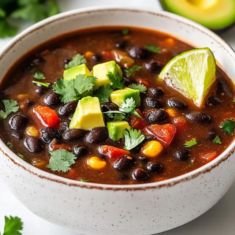 - 2 Dosen schwarze Bohnen - 1 Zwiebel - Knoblauch und Paprika - Gewürze und Brühe Du wirst die Hauptzutaten für die Spicy Black Bean Soup lieben. Die schwarzen Bohnen sind nicht nur lecker, sondern auch gesund. Sie liefern viel Protein und Ballaststoffe. Eine Zwiebel bringt Geschmack und Süße in die Suppe. Knoblauch und Paprika fügen eine aromatische Tiefe hinzu. Verwende frische, reife Paprika für den besten Geschmack. Gewürze wie Kreuzkümmel und Cayennepfeffer geben der Suppe die nötige Würze. Gemüsebrühe sorgt dafür, dass alles schön zusammenkommt. - Limettensaft - Frischer Koriander - Avocadoscheiben Die Garnierungen machen die Suppe noch besser. Limettensaft bringt eine frische, saure Note. Frischer Koriander sorgt für einen tollen Farbkontrast und mehr Geschmack. Avocadoscheiben fügen eine cremige Textur hinzu. Diese Extras heben die Suppe auf ein neues Level. Experimentiere mit der Menge, die du verwendest, um deine perfekte Kombination zu finden. {{ingredient_image_2}} - Schneide zuerst die Zwiebel in kleine Stücke. - Hacke den Knoblauch fein. - Würfle die rote und grüne Paprika. - Entferne die Kerne der Jalapeño und hacke sie klein. - Spüle die schwarzen Bohnen gut ab und lass sie abtropfen. - Erhitze das Olivenöl in einem großen Topf bei mittlerer Hitze. - Gib die Zwiebel, den Knoblauch, die Paprika und die Jalapeño in den Topf. - Brate alles für 5-7 Minuten, bis das Gemüse weich ist. - Füge den Kreuzkümmel, das geräucherte Paprikapulver und den Cayennepfeffer hinzu. - Rühre gut um und koche die Gewürze für eine weitere Minute. - Gieße die abgespülten Bohnen und die Gemüsebrühe in den Topf. - Bringe die Suppe zum Kochen und reduziere dann die Hitze. - Lass die Suppe 15-20 Minuten köcheln, damit die Aromen gut durchziehen. - Nutze einen Stabmixer, um die Suppe teilweise zu pürieren. - Falls du keinen Stabmixer hast, püriere einen Teil der Suppe in einem Standmixer. - Gib die pürierte Suppe zurück in den Topf. - Füge den Limettensaft, Salz und Pfeffer nach Geschmack hinzu. - Schöpfe die Suppe in Schalen und garniere sie mit Koriander und Avocadoscheiben. Um die Schärfe deiner Suppe anzupassen, kannst du Jalapeños verwenden. Entferne die Kerne, um die Schärfe zu verringern. Wenn du es schärfer magst, lasse die Kerne drin. Eine weitere Option ist Cayennepfeffer. Beginne mit einer kleinen Menge, etwa einem halben Teelöffel. Du kannst die Schärfe leicht erhöhen, wenn du mehr hinzufügen möchtest. Diese Optionen geben dir Kontrolle über den Schärfegrad deiner Suppe. Möchtest du eine cremige oder stückige Suppe? Für eine cremige Konsistenz kannst du einen Stabmixer verwenden. Püriere einfach die Suppe direkt im Topf. Wenn du eine stückige Textur bevorzugst, püriere nur die Hälfte der Suppe. Alternativ kannst du auch einen Standmixer verwenden. Achte jedoch darauf, die Suppe nicht zu überfüllen, wenn sie heiß ist. Das hilft, ein Spritzen zu vermeiden. Serviere die Suppe in rustikalen Schalen für einen tollen Look. Du kannst sie mit frisch gehacktem Koriander und Avocadoscheiben garnieren. Diese Beilagen bringen frische Aromen. Für besondere Anlässe kannst du einen Spritzer Olivenöl oder einen Klecks Sauerrahm oben drauf geben. Ein Stück Limette zum Auspressen rundet das Gericht ab und bringt mehr Geschmack. Pro Tipps Gemüse richtig anbraten: Stelle sicher, dass das Gemüse genügend Platz im Topf hat, damit es gleichmäßig anbraten kann. Überfüllte Töpfe können dazu führen, dass das Gemüse dämpft, anstatt brät. Gewürze rösten: Röste die Gewürze kurz im Öl, bevor du die anderen Zutaten hinzufügst. Dadurch entfalten sich die Aromen besser und geben der Suppe mehr Tiefe. Haltbarkeit verlängern: Diese Suppe lässt sich hervorragend einfrieren. Teile sie in Portionen auf und bewahre sie in luftdichten Behältern auf, um sie später zu genießen. Variationen ausprobieren: Experimentiere mit verschiedenen Bohnen oder füge zusätzliches Gemüse wie Karotten oder Sellerie hinzu, um die Suppe nach deinem Geschmack anzupassen. {{image_4}} Für eine gesunde vegetarische oder vegane Version der Suppe, fügen Sie zusätzliches Gemüse hinzu. Denk an Karotten, Zucchini oder Spinat. Diese Gemüse sorgen für mehr Nährstoffe und Farbe. Ersetzen Sie die Gemüsebrühe durch Pflanzenbrühe, um den Geschmack zu intensivieren. So bleibt die Suppe rein pflanzlich und trotzdem lecker. Sie können auch andere Bohnenarten wie Kidneybohnen oder weiße Bohnen verwenden. Diese Bohnen haben unterschiedliche Texturen und Geschmäcker. Eine Kombination verschiedener Bohnen bringt Abwechslung und mehr Nährstoffe in die Suppe. Experimentieren Sie mit dem Verhältnis und finden Sie Ihre Lieblingsmischung. Fügen Sie frische Kräuter und Gewürze hinzu, um den Geschmack zu verbessern. Frischer Koriander oder Petersilie passen gut dazu. Experimentieren Sie auch mit verschiedenen Paprikasorten. Eine süße Paprika kann die Schärfe ausgleichen. Eine scharfe Paprika kann die Suppe noch würziger machen. Spielen Sie mit den Aromen, um Ihre perfekte Mischung zu finden. - Kühlschranklagerung: Die Suppe bleibt gut im Kühlschrank. Fülle sie in einen luftdichten Behälter. Sie hält sich dort bis zu fünf Tage. - Gefrieroptionen: Du kannst die Suppe auch einfrieren. Verwende gefriergeeignete Behälter. So bleibt sie bis zu drei Monate frisch. - Tipps zum erneuten Erwärmen: Erwärme die Suppe langsam auf dem Herd. Rühre sie gut um, damit sie gleichmäßig warm wird. Du kannst auch etwas Wasser oder Brühe hinzufügen, wenn sie zu dick ist. - Geschmacksverbesserung nach dem Lagern: Die Aromen entfalten sich besser nach dem Lagern. Lass die Suppe ziehen, bevor du sie servierst. Füge frischen Koriander und Limettensaft kurz vor dem Servieren hinzu für extra Frische. Die Spicy Black Bean Soup bleibt im Kühlschrank etwa 3 bis 5 Tage frisch. Bewahre sie in einem luftdichten Behälter auf. Achte darauf, die Suppe abzukühlen, bevor du sie lagerst. Wenn du die Suppe länger aufbewahren möchtest, friere sie ein. Im Gefrierfach hält sie bis zu 3 Monate. Achte darauf, die Suppe in einem geeigneten Behälter einzufrieren, um Gefrierbrand zu vermeiden. Ja, du kannst die Suppe im Voraus zubereiten. Es ist eine tolle Option für Meal Prep. Koche die Suppe und lasse sie abkühlen. Fülle sie dann in einen luftdichten Behälter. Du kannst die Suppe bis zu 5 Tage im Kühlschrank aufbewahren. Wenn du sie einfrierst, erinnere dich, sie über Nacht im Kühlschrank auftauen zu lassen, bevor du sie erhitzt. Schwarze Bohnen sind sehr gesund. Sie sind reich an Ballaststoffen und Proteinen. Diese Nährstoffe helfen, die Verdauung zu fördern und den Blutzuckerspiegel stabil zu halten. Außerdem enthalten sie viele Vitamine, wie Vitamin B6 und Folsäure. Diese Vitamine stärken das Immunsystem. Schwarze Bohnen sind auch eine gute Quelle für Antioxidantien, die Entzündungen im Körper reduzieren können. Zusammenfassend haben wir die Zutaten, die Zubereitung und die vielen Möglichkeiten dieser scharfen schwarzen Bohnensuppe besprochen. Die richtige Auswahl der Gewürze und Garnierungen macht den Unterschied. Denken Sie an kreative Variationen und Lagermöglichkeiten. Ob für ein einfaches Abendessen oder besondere Anlässe, diese Suppe ist vielseitig und lecker. Experimentieren Sie mit den Tipps für eine personalisierte Note. Genießen und teilen Sie Ihre eigene Version dieser einfachen, nahrhaften Suppe!