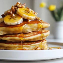 Für die karamellisierten Bananen-Pfannkuchen brauchst du: - 1 Tasse Weizenmehl - 2 Esslöffel Zucker - 2 Teelöffel Backpulver - 1/2 Teelöffel Salz - 1 Tasse Milch - 1 großes Ei - 2 Esslöffel geschmolzene Butter - 2 reife Bananen, in dünne Scheiben geschnitten - 2 Esslöffel brauner Zucker - 1 Teelöffel gemahlener Zimt - Ahornsirup zum Servieren - Gehackte Nüsse (optional, als Garnitur) Diese Zutaten schaffen die perfekte Basis für leckere Pfannkuchen. Wähle reife Bananen für den besten Geschmack. Sie sollten leicht braun sein. Dies zeigt, dass die Bananen süß und weich sind. Wenn du sie drückst, sollten sie sanft nachgeben. Vermeide grüne Bananen; sie sind noch nicht süß genug. Überreife Bananen sind auch gut, da du sie für die Karamellisierung nutzen kannst. Diese Bananen geben mehr Süße und Geschmack. Wenn du auf Gluten verzichten möchtest, kannst du glutenfreies Mehl verwenden. Das funktioniert gut für die Pfannkuchen. Für vegane Pfannkuchen ersetze das Ei durch einen Esslöffel Leinsamenmehl und etwas Wasser. Du kannst auch Pflanzenmilch statt Kuhmilch verwenden. Wenn du den Zucker reduzieren willst, probiere Honig oder Agavendicksaft. So kann jeder die köstlichen Bananen-Pfannkuchen genießen! {{ingredient_image_2}} Zuerst brauchst du die richtigen Zutaten. Du benötigst: - 1 Tasse Weizenmehl - 2 Esslöffel Zucker - 2 Teelöffel Backpulver - 1/2 Teelöffel Salz - 1 Tasse Milch - 1 großes Ei - 2 Esslöffel geschmolzene Butter - 2 reife Bananen, in dünne Scheiben geschnitten - 2 Esslöffel brauner Zucker - 1 Teelöffel gemahlener Zimt - Ahornsirup zum Servieren - Gehackte Nüsse (optional, als Garnitur) Mische die trockenen Zutaten in einer Schüssel. Das macht den Teig locker und leicht. Erhitze eine Pfanne bei mittlerer Hitze. Schmelze etwas Butter in der Pfanne. Lege die Bananenscheiben hinein. Streue den braunen Zucker und Zimt gleichmäßig darüber. Brate die Bananen etwa 2-3 Minuten. Sie sollten goldbraun und weich werden. Wende die Bananen vorsichtig, um die andere Seite zu braten. Nach 1-2 Minuten nimm sie vom Herd. In einer anderen Schüssel vermischst du die Milch, das Ei und die geschmolzene Butter gut. Gieße die feuchten Zutaten in die Schüssel mit den trockenen Zutaten. Rühre vorsichtig um, bis alles verbunden ist. Es ist okay, wenn der Teig klumpig bleibt. Erhitze die Pfanne erneut. Gib etwa 1/4 Tasse des Pfannkuchenteigs in die heiße Pfanne. Lege einige Stücke der karamellisierten Bananen auf den Teig. Brate die Pfannkuchen 2-3 Minuten, bis Blasen aufsteigen. Wende sie und brate die andere Seite 1-2 Minuten. Wiederhole den Vorgang mit dem restlichen Teig. Serviere die Pfannkuchen warm. Toppe sie mit zusätzlichen Bananen, einem Schuss Ahornsirup und gehackten Nüssen, wenn du magst. Jetzt kannst du die süßen, karamellisierten Bananen-Pfannkuchen genießen! Um perfekte Pfannkuchen zu machen, achte auf die Mischung. Mische die trockenen Zutaten gut, bevor du die feuchten hinzufügst. Rühre nur kurz, um Klumpen zu vermeiden. Du möchtest, dass der Teig leicht klumpig bleibt. Das macht die Pfannkuchen fluffig und zart. Verwende eine heiße Pfanne, aber nicht zu heiß. Eine mittlere Hitze funktioniert am besten. So bräunen die Pfannkuchen gleichmäßig. Ein häufiger Fehler ist das Übermischen des Teigs. Das führt zu harten Pfannkuchen. Ein weiterer Fehler ist, die Bananen zu früh in die Pfanne zu geben. Sie sollten zuerst karamellisiert werden. Dadurch erhältst du diesen tollen Geschmack. Achte auch darauf, die Pfannkuchen nicht zu lange zu braten. Wenn sie zu dunkel werden, verlieren sie ihren guten Geschmack. Um die Textur der Pfannkuchen zu verbessern, kannst du etwas Joghurt oder Quark hinzugeben. Das macht sie noch saftiger. Eine Prise Backpulver sorgt für mehr Luftigkeit. Du kannst auch die Milch durch Buttermilch ersetzen. Das gibt den Pfannkuchen einen tollen Geschmack und eine schöne Textur. Wenn du magst, füge Nüsse oder Schokoladenstückchen hinzu. Sie geben den Pfannkuchen einen extra Crunch und mehr Geschmack. Pro Tipps Die perfekte Pfanne: Verwenden Sie eine beschichtete Pfanne, um ein Ankleben der Pfannkuchen zu verhindern und eine gleichmäßige Bräunung zu gewährleisten. Teig ruhen lassen: Wenn möglich, lassen Sie den Pfannkuchenteig 10 Minuten ruhen. Dadurch wird das Gluten entspannt und die Pfannkuchen werden fluffiger. Variationen: Sie können zusätzlich zu den Bananen auch andere Früchte wie Äpfel oder Beeren karamellisieren, um Abwechslung zu schaffen. Richtige Hitze: Stellen Sie sicher, dass die Pfanne nicht zu heiß ist, da dies die Pfannkuchen außen anbrennen und innen roh lassen kann. Mittlere Hitze ist optimal. {{image_4}} Um diese Pfannkuchen vegan zu machen, ersetze das Ei durch einen gut zerdrückten Bananen. Du kannst auch pflanzliche Milch verwenden, wie Mandel- oder Hafermilch. Statt Butter nimmst du einfach Kokosöl oder eine andere pflanzliche Alternative. Das Ergebnis? Leckere, fluffige Pfannkuchen ohne tierische Produkte! Wenn du mehr Geschmack willst, probiere Zutatenerweiterungen. Füge einen Teelöffel Vanilleextrakt zum Teig hinzu. Auch eine Prise Muskatnuss passt gut. Für einen knusprigen Biss kannst du gehackte Nüsse oder Schokoladenstückchen in den Teig mischen. Diese kleinen Extras machen deine Pfannkuchen noch aufregender! Für glutenfreie Pfannkuchen kannst du einfach eine glutenfreie Mehlmischung verwenden. Achte darauf, dass die Mischung für Backen geeignet ist. Alternativ kannst du auch Mandelmehl oder Hafermehl nutzen. Diese Mehle geben den Pfannkuchen eine besondere Note und sind dabei leicht und fluffig! Wenn Sie Pfannkuchen übrig haben, lassen Sie sie zuerst abkühlen. Legen Sie sie dann in einen luftdichten Behälter. Sie können die Pfannkuchen mit Backpapier trennen. So kleben sie nicht zusammen. Bewahren Sie sie im Kühlschrank auf. Dort halten sie sich für bis zu drei Tage. Um Pfannkuchen einzufrieren, lassen Sie sie wieder abkühlen. Stapeln Sie die Pfannkuchen mit Backpapier dazwischen in einen gefrierfesten Beutel. Drücken Sie die Luft heraus, bevor Sie den Beutel verschließen. So bleiben sie frisch. Im Gefrierfach halten sie bis zu zwei Monate. Um die Pfannkuchen wieder warm zu machen, können Sie die Mikrowelle oder die Pfanne nutzen. In der Mikrowelle dauert es etwa 30 Sekunden. In der Pfanne erhitzen Sie sie bei niedriger Hitze. Fügen Sie etwas Butter hinzu, um den Geschmack zu verbessern. So schmecken die Pfannkuchen fast wie frisch gemacht. Ja, gefrorene Bananen sind eine gute Wahl. Sie können die Bananen einfach auftauen und dann in Scheiben schneiden. Beachten Sie, dass gefrorene Bananen etwas weicher sind. Das kann die Textur der Pfannkuchen leicht verändern. Aber der Geschmack bleibt köstlich. Sie eignen sich gut zum Karamellisieren. Die Pfannkuchen halten sich gut im Kühlschrank. Lagern Sie sie in einem luftdichten Behälter. So bleiben sie frisch für etwa 2 bis 3 Tage. Wenn Sie sie länger aufbewahren möchten, können Sie sie auch einfrieren. Wickeln Sie die Pfannkuchen in Frischhaltefolie und legen Sie sie in einen Gefrierbeutel. So bleiben sie bis zu 2 Monate haltbar. Zu karamellisierten Bananen-Pfannkuchen passen viele Beilagen. Hier sind einige Ideen: - Ahornsirup für Süße - Joghurt für Frische - Gehackte Nüsse für Crunch - Schokoladensauce für Schokolade-Liebhaber - Ein Hauch von Puderzucker für die Optik Diese Kombinationen machen Ihr Frühstück noch leckerer. Probieren Sie verschiedene Optionen aus! Diese Anleitung hat gezeigt, wie man köstliche karamellisierte Bananen-Pfannkuchen zubereitet. Wir sprachen über die besten Zutaten, Tipps zur Zubereitung und nützliche Tricks. Ob vegan oder glutenfrei, es gibt viele Wege, diese Pfannkuchen zu genießen. Denken Sie daran, Reste richtig zu lagern und beim Aufwärmen den Geschmack zu bewahren. Experimentieren Sie mit Variationen und erstellen Sie Ihr persönliches Rezept. Viel Spaß beim Kochen!