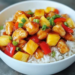 Für das süße Hawaiianische Hähnchen benötigst du folgende Zutaten: - 450 g Hähnchenbrustfilets, entbeint und ohne Haut, in mundgerechte Stücke geschnitten - 1 Esslöffel Olivenöl - 1 rote Paprika, gewürfelt - 1 gelbe Paprika, gewürfelt - 240 g Ananasstücke (frisch oder aus der Dose) - 60 ml Sojasauce (geringer Natriumgehalt empfohlen) - 60 ml Honig - 30 ml Reisessig - 1 Teelöffel Knoblauchpulver - 1 Teelöffel Ingwerpulver - 1/2 Teelöffel schwarzer Pfeffer - 60 g Frühlingszwiebeln, in Ringe geschnitten (zur Garnitur) - Gekochter Jasminreis (zum Servieren) Frische Zutaten bieten oft mehr Geschmack und Nährstoffe. Frische Ananas hat eine knackige Textur und einen süßeren Geschmack. Du kannst jedoch auch Ananas aus der Dose verwenden. Achte darauf, dass sie in Saft und nicht in Sirup eingelegt ist. Frische Paprika sind knackig und bunt, was das Gericht lebendig macht. Konservierte Paprika können weich sein, aber sie sind auch eine praktische Option. Eine Portion des süßen Hawaiianischen Hähnchens hat ungefähr: - Kalorien: 350 - Eiweiß: 30 g - Fett: 10 g - Kohlenhydrate: 40 g - Zucker: 20 g Diese Werte können je nach Zutaten leicht variieren. Das Gericht bietet eine gute Balance aus Proteinen und Kohlenhydraten, ideal für ein schnelles Abendessen. {{ingredient_image_2}} Zuerst schneide die Hähnchenbrust in kleine Stücke. Du brauchst 450 g. Achte darauf, dass die Stücke gleich groß sind. Das hilft beim Garen. Dann wasche die Paprika gründlich. Nimm eine rote und eine gelbe Paprika. Schneide sie in kleine Würfel. Die Farben machen das Gericht schön und appetitlich. Erhitze 1 Esslöffel Olivenöl in einer großen Pfanne. Stelle die Hitze auf mittlere bis hohe Stufe. Wenn das Öl heiß ist, füge die Hähnchenstücke hinzu. Brate das Hähnchen für 5-7 Minuten, bis es goldbraun ist. Rühre es gelegentlich um, damit es gleichmäßig gart. Sobald das Hähnchen fast fertig ist, füge die gewürfelten Paprika hinzu. Koche sie für weitere 3-4 Minuten. Sie sollten leicht weich, aber noch knackig sein. In einer kleinen Schüssel mische die Sojasauce, den Honig, den Reisessig, das Knoblauchpulver, das Ingwerpulver und den schwarzen Pfeffer. Rühre alles gut um, bis die Zutaten vermischt sind. Gieße die Soße über das Hähnchen und die Paprika in der Pfanne. Füge die Ananasstücke hinzu. Rühre alles gut um, damit die Soße das Hähnchen und das Gemüse umhüllt. Reduziere die Hitze auf mittlere Stufe. Lasse die Mischung 5-10 Minuten simmern. So dickt die Soße ein und das Hähnchen wird zart. Probiere das Gericht und passe die Würzung nach deinem Geschmack an. Serviere das Gericht auf einem Bett aus Jasminreis und garniere es mit Frühlingszwiebeln. Sie geben einen frischen Geschmack. Um das Hähnchen perfekt zu garen, achte auf die Farbe. Es sollte goldbraun sein. Brate die Stücke für 5-7 Minuten. So bleibt das Fleisch saftig. Du kannst ein Fleischthermometer nutzen. Zieltemperatur ist 75 Grad Celsius. Das hilft dir, das Hähnchen nicht zu übergaren. Jeder hat unterschiedliche Vorlieben. Du kannst die Süße anpassen. Füge mehr Honig hinzu für mehr Süße. Wenn du es salziger magst, gib mehr Sojasauce dazu. Für einen schärferen Geschmack, probiere rote Pfefferflocken. Das Rezept ist flexibel. Trau dich, zu experimentieren und deinen eigenen Geschmack zu finden. Die Präsentation macht viel aus. Serviere das Gericht in einer großen Schüssel. Das ist ein schöner Blickfang. Arrangiere das Hähnchen mit bunten Paprika und Ananas. Überstreue alles mit Frühlingszwiebeln. Frische Kräuter wie Koriander oder Petersilie können ebenfalls gut aussehen. So sieht dein Gericht nicht nur köstlich aus, sondern schmeckt auch so! Profi Tipps Frische Zutaten wählen: Verwende frische Ananas und Paprika für den besten Geschmack und eine knackige Textur. Hähnchen marinieren: Lasse das Hähnchen vor dem Braten 30 Minuten in der Sojasauce und dem Honig marinieren, um mehr Geschmack zu erhalten. Hitze kontrollieren: Achte darauf, die Hitze nicht zu hoch einzustellen, um ein Anbrennen der Sauce zu vermeiden. Variationen ausprobieren: Experimentiere mit verschiedenen Gemüsesorten wie Brokkoli oder Zuckerschoten für zusätzliche Farben und Nährstoffe. {{image_4}} Du kannst das Rezept leicht anpassen. Ersetze das Hähnchen durch Tofu. Tofu hat eine tolle Textur und nimmt die Aromen gut auf. Du kannst auch Tempeh verwenden. Das gibt dir einen herzhaften Geschmack und viele Nährstoffe. Achte darauf, den Tofu gut zu pressen. So wird er knusprig. Das Rezept ist flexibel. Du kannst andere Gemüsesorten nutzen. Brokkoli, Zucchini oder Karotten passen wunderbar. Schneide sie in kleine Stücke, damit sie schnell garen. Diese Gemüsesorten bringen Farbe und zusätzliche Nährstoffe. Experimentiere mit deinem Lieblingsgemüse. Die Soße ist das Herzstück des Gerichts. Du kannst die Sojasauce durch Kokosaminos ersetzen. Das macht die Soße glutenfrei. Für mehr Schärfe füge etwas Sriracha oder Chili hinzu. Du kannst auch Ananassaft statt Reisessig verwenden. So bekommst du eine fruchtigere Note. Sei kreativ und finde deine perfekte Mischung. Um dein Sweet Hawaiian Chicken Skillet frisch zu halten, lege die Reste in einen luftdichten Behälter. Lass das Gericht zuerst auf Zimmertemperatur abkühlen. Danach kannst du es im Kühlschrank aufbewahren. Es bleibt dort für 3 bis 4 Tage gut. Wenn du es aufwärmst, nutze die Mikrowelle oder eine Pfanne. Achte darauf, dass das Hähnchen gut durchwärmt wird. Falls du mehr Reste hast, kannst du das Gericht einfrieren. Teile es in Portionen auf und lege sie in gefriergeeignete Behälter. Achte darauf, dass du die Luft möglichst herausdrückst. So bleibt das Gericht bis zu 3 Monate frisch. Zum Auftauen nimmst du es am besten über Nacht aus dem Gefrierfach und lässt es im Kühlschrank. Aufwärmen kannst du es wieder in der Mikrowelle oder Pfanne. Die Haltbarkeit des Sweet Hawaiian Chicken Skillet hängt von der Lagerung ab. Im Kühlschrank ist es 3 bis 4 Tage gut. Im Gefrierfach hält es bis zu 3 Monate. Vermeide, das Gericht mehrmals aufzuwärmen. Das kann die Qualität beeinträchtigen. Achte immer auf Geruch und Aussehen, bevor du es isst. Wenn es seltsam riecht oder unappetitlich aussieht, wirf es weg. Sicherheit geht vor! Um das Rezept ohne Sojasauce zuzubereiten, kannst du Kokosnussaminos verwenden. Diese bieten einen ähnlichen Geschmack. Eine andere Option ist, einfach Salz und Wasser zu mischen. Verwende 1 Esslöffel Salz in 60 ml Wasser. Das gibt deinem Gericht einen salzigen Geschmack, ohne Sojasauce. Zu diesem Gericht passt Jasminreis sehr gut. Du kannst auch Quinoa oder gebratene Nudeln wählen. Für eine gesunde Beilage sind gedämpfte Brokkoli oder grüne Bohnen ideal. Diese bringen Farbe und Frische auf den Teller. Ein einfacher grüner Salat ist auch eine gute Wahl. Ja, du kannst das Rezept im Ofen zubereiten. Heize den Ofen auf 200 Grad Celsius vor. Lege das Hähnchen und das Gemüse in eine Auflaufform. Mische die Sauce separat und gieße sie darüber. Backe das Gericht für etwa 25-30 Minuten, bis das Hähnchen durchgegart ist. Achte darauf, alles zwischendurch zu rühren, damit die Sauce gleichmäßig verteilt wird. Dieser Artikel hat die wichtigsten Punkte zum Sweet Hawaiian Chicken Skillet behandelt. Ich habe die Zutaten aufgeführt, die Schritte zur Zubereitung erklärt und Tipps für Variationen gegeben. Außerdem habe ich Lagerungshinweise und häufige Fragen beantwortet. Es ist einfach, dieses Rezept nach deinen Wünschen anzupassen. Vergiss nicht, mit frischen Zutaten zu arbeiten, um den besten Geschmack zu erzielen. Probiere es aus und entdecke, wie vielseitig das Gericht sein kann!