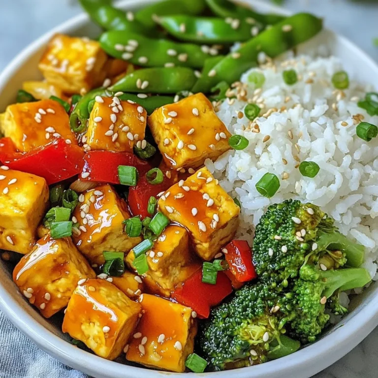 Für das Teriyaki Tofu Stir Fry benötigst du einige wichtige Zutaten: - 1 Block fester Tofu, gepresst und gewürfelt - 2 Esslöffel Maisstärke - 2 Esslöffel Pflanzenöl - 1 Paprika, in Streifen geschnitten (rot oder gelb) - 1 Tasse Brokkoli-Röschen - 1 Tasse Zuckerschoten - 2 Knoblauchzehen, gehackt - 1 Teelöffel frischer Ingwer, gerieben - ¼ Tasse Teriyaki-Sauce - 1 Esslöffel Sesamöl - 1 Esslöffel Sesamsamen (zum Garnieren) - 2 Frühlingszwiebeln, gehackt (zum Garnieren) - Gekochter Reis oder Quinoa, zum Servieren Diese Zutaten machen das Gericht lecker und nahrhaft. Tofu ist die Hauptquelle für Protein und hat eine tolle Textur. Die Gemüse sorgen für Farbe und Vitamine. Wenn du keinen Tofu magst, gibt es Alternativen. Du kannst auch Tempeh oder Seitan verwenden. Beide sind proteinreich und passen gut zu Teriyaki-Sauce. Eine weitere Option ist Hühnchen oder Garnelen. Diese Proteinquellen geben dem Gericht einen anderen Geschmack. Das Gericht bleibt gesund, egal welche Proteinquelle du wählst. Das Tolle an diesem Rezept ist die Flexibilität. Du kannst verschiedene Gemüsesorten hinzufügen. Hier sind einige Vorschläge: - Karotten, in dünne Scheiben geschnitten - Zucchini, gewürfelt - Spinat, frisch oder gefroren - Brokkoli, gefroren oder frisch Diese Gemüse passen gut zu Teriyaki und bringen Abwechslung. Je mehr Farben auf dem Teller, desto besser! {{ingredient_image_2}} Zuerst drücke den Tofu. Wickel ihn in ein Küchentuch und lege ein schweres Objekt darauf. So entfernst du die Feuchtigkeit. Lass ihn für etwa 15 Minuten stehen. Danach schneide den Tofu in Würfel. Wende die Würfel in der Maisstärke. Das hilft, sie knusprig zu machen. Erhitze das Pflanzenöl in einer großen Pfanne oder einem Wok bei mittlerer Hitze. Füge die Tofuwürfel hinzu. Brate sie 3-4 Minuten pro Seite an, bis sie goldbraun sind. Nimm den Tofu aus der Pfanne und stelle ihn beiseite. Gib die geschnittene Paprika, den Brokkoli und die Zuckerschoten in die gleiche Pfanne. Brate das Gemüse für 3-4 Minuten. Es sollte leuchtend und knackig sein. Füge den gehackten Knoblauch und den geriebenen Ingwer hinzu. Rühre schnell um, um das Anbrennen zu vermeiden. Koche das Ganze für eine weitere Minute. Gib den gebratenen Tofu zurück in die Pfanne. Gieße die Teriyaki-Sauce und das Sesamöl darüber. Mische alles gründlich. Achte darauf, dass der Tofu und das Gemüse gleichmäßig bedeckt sind. Koche für weitere 2 Minuten, bis alles heiß ist. Garnier das Gericht mit Sesamsamen und gehackten Frühlingszwiebeln. Serviere es heiß auf einem Bett aus gekochtem Reis oder Quinoa. Um den Tofu perfekt zuzubereiten, drücken Sie ihn gut. Wickeln Sie ihn in ein Küchentuch und legen Sie ein schweres Objekt darauf. Lassen Sie ihn so für etwa 15 Minuten liegen. Dies entfernt überschüssige Feuchtigkeit und macht den Tofu knusprig. Wenn Sie ihn nach dem Pressen in Maisstärke wenden, wird er beim Braten noch knuspriger. Frische Zutaten sind der Schlüssel zu einem tollen Gericht. Wählen Sie knackiges Gemüse wie Paprika, Brokkoli und Zuckerschoten. Achten Sie darauf, dass das Gemüse leuchtende Farben hat. Frischer Knoblauch und Ingwer bringen viel Geschmack. Sie machen den Unterschied in Ihrem Teriyaki Tofu Stir Fry. Die Wahl der Teriyaki-Sauce kann entscheidend sein. Sie können eine fertige Sauce kaufen oder selbst eine machen. Wenn Sie eine Sauce wählen, achten Sie auf die Zutaten. Eine gute Sauce hat eine ausgewogene Süße und Salz. Fügen Sie etwas Sesamöl hinzu, um den Geschmack zu verstärken. Ein Spritzer Limette bringt Frische und hebt die Aromen hervor. Pro Tipps Tofu richtig pressen: Durch das Pressen des Tofus entfernen Sie überschüssige Feuchtigkeit, was zu einer besseren Textur und Geschmacksaufnahme führt. Gemüse knackig halten: Überkochen Sie das Gemüse nicht; es sollte leuchtend und zart-knackig bleiben, um die beste Textur zu gewährleisten. Frischen Ingwer verwenden: Frischer Ingwer hat einen intensiveren Geschmack als getrockneter. Verwenden Sie ihn für ein frisches Aroma. Variationen ausprobieren: Fühlen Sie sich frei, andere Gemüse oder Proteinquellen hinzuzufügen, um das Rezept nach Ihrem Geschmack anzupassen. {{image_4}} Wenn Sie Hähnchen mögen, fügen Sie es einfach hinzu. Nehmen Sie Hähnchenbrust und schneiden Sie sie in kleine Stücke. Braten Sie das Hähnchen zuerst in der Pfanne an, bis es durch ist. Dann nehmen Sie es heraus und folgen dem Rezept wie gewohnt. Das Hähnchen passt gut zu den Aromen der Teriyaki-Sauce. Für eine vegetarische Variante können Sie Tofu durch Tempeh ersetzen. Tempeh hat einen nussigen Geschmack und eine festere Textur. Auch Seitan ist eine gute Wahl für Veganer. Beide Optionen bringen viel Protein und Geschmack in Ihr Gericht. Fügen Sie zusätzlich mehr Gemüse wie Karotten oder Spinat hinzu, um die Vitamine zu erhöhen. Wenn Sie glutenfrei essen möchten, nutzen Sie glutenfreie Teriyaki-Sauce. Diese Sauce gibt es in vielen Geschäften. Verwenden Sie auch Tamari anstelle von Sojasauce. Achten Sie darauf, dass der Tofu und das Gemüse frei von Gluten sind. So bleibt Ihr Gericht lecker und gesund. Um übrig gebliebenen Teriyaki Tofu Stir Fry gut zu lagern, gebe ich es in einen luftdichten Behälter. Du solltest das Gericht innerhalb von drei bis vier Tagen essen. Achte darauf, dass es im Kühlschrank bleibt. So bleibt der Tofu frisch und das Gemüse knackig. Wenn du das Gericht länger aufbewahren möchtest, kannst du es auch einfrieren. Teile den Stir Fry in Portionen auf und lege sie in gefriergeeignete Behälter. So bleibt alles bis zu drei Monate haltbar. Achte darauf, die Portionen gut zu beschriften. So weißt du immer, was drin ist. Um den Teriyaki Tofu Stir Fry wieder warm zu machen, erhitze ihn in einer Pfanne bei mittlerer Hitze. Füge einen kleinen Spritzer Wasser hinzu, um das Gemüse feucht zu halten. Du kannst auch die Mikrowelle verwenden, aber achte darauf, dass das Gemüse nicht zu weich wird. Rühre das Gericht gut um, damit alles gleichmäßig warm wird. So schmeckt der Stir Fry fast wie frisch zubereitet! Die Zubereitung dauert insgesamt etwa 30 Minuten. Die Vorbereitungszeit beträgt 15 Minuten. In dieser Zeit kann man den Tofu pressen und das Gemüse schneiden. Das Kochen selbst benötigt etwa 15 Minuten. Diese schnelle Zubereitungszeit macht das Gericht perfekt für eine gesunde Woche. Ja, du kannst das Rezept im Voraus zubereiten. Der Tofu und das Gemüse lassen sich gut vorbereiten. Du kannst alles bis zur letzten Kochphase lagern. Wenn du bereit bist zu essen, erhitzt du einfach die Mischung. Achte darauf, die Sauce erst kurz vor dem Servieren hinzuzufügen, damit das Gericht frisch bleibt. Anstelle von Teriyaki-Sauce kannst du Sojasauce oder eine Mischung aus Sojasauce und Honig verwenden. Diese Alternativen bieten einen ähnlichen Geschmack. Auch eine Mischung aus Hoisin-Sauce und Reisessig kann gut funktionieren. Experimentiere mit verschiedenen Saucen, um deinen eigenen Geschmack zu finden. Teriyaki Tofu Stir Fry ist einfach zuzubereiten und schmeckt großartig. Wir haben die Hauptzutaten, Zubereitung und hilfreiche Tipps besprochen. Du kannst sogar Variationen mit Hähnchen oder anderen Gemüsesorten ausprobieren. Achte darauf, frische Zutaten zu verwenden, um den Geschmack zu verbessern. Die Lagerung und das Wiedererwärmen sind ebenfalls wichtig. Nutze die FAQ für weitere Fragen. Sei kreativ und probiere neue Ideen aus. Viel Spaß beim Kochen und Genießen deines Gerichts!